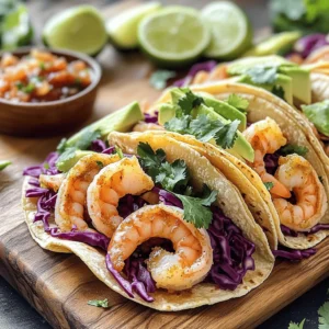 For these tacos, we use fresh and tasty ingredients. Here's what you need: - 1 lb shrimp, peeled and deveined - 2 tablespoons olive oil - 3 cloves garlic, minced - Zest and juice of 2 limes - 1 teaspoon ground cumin - 1 teaspoon smoked paprika - 1/2 teaspoon chili powder - Salt and pepper to taste - 8 small corn tortillas - 1 cup red cabbage, thinly sliced - 1 avocado, sliced - 1/2 cup fresh cilantro, chopped - 1/4 cup salsa (store-bought or homemade) - Lime wedges, for serving These ingredients bring bright, zesty flavors to your meal. The shrimp absorbs the lime juice and spices well. This makes each bite burst with flavor. You can add fun toppings to make your tacos even better. Here are some ideas: - Crumbled feta or queso fresco for creaminess - Sliced jalapeños for heat - Diced tomatoes for freshness - Sour cream for a cooling effect Each topping adds a unique taste. You can mix and match based on what you like. To make cooking easy, gather these tools: - Medium bowl for marinating shrimp - Grill pan or skillet for cooking - Spatula for flipping shrimp - Cutting board and knife for chopping veggies - Serving platter for tacos These tools help you prepare your tacos without any hassle. The right tools make cooking fun and quick. For the full recipe, check out the detailed instructions. Enjoy making these delicious tacos! To start, gather your shrimp and ingredients. In a medium bowl, mix 1 lb of peeled and deveined shrimp with 3 cloves of minced garlic. Add 2 tablespoons of olive oil, zest and juice from 2 limes, 1 teaspoon of ground cumin, 1 teaspoon of smoked paprika, and 1/2 teaspoon of chili powder. Season with salt and pepper to taste. Toss everything well to coat the shrimp evenly. Let the shrimp marinate for 15-20 minutes. This step infuses flavor and keeps the shrimp juicy. Next, heat a grill pan or skillet over medium-high heat. Once hot, add the marinated shrimp in a single layer. Cook them for about 2-3 minutes on each side. Watch for the shrimp to turn pink and opaque. This shows they are cooked perfectly. Remove the shrimp from the heat and set them aside. Now it's time for the fun part: assembling your tacos! Warm up 8 small corn tortillas on another skillet or even over a gas flame for about 30 seconds on each side. This makes them pliable and tasty. Place a generous amount of shredded red cabbage on each tortilla. Then, add a few shrimp on top. Next, layer on slices of avocado, fresh cilantro, and a spoonful of salsa. Serve your tacos right away with lime wedges on the side. This adds a zesty kick that makes each bite burst with flavor. For the full recipe, check out the section above. To kick up the flavor, add extra lime juice. A splash brightens each bite. You can also mix in some lime zest to your shrimp marinade. This adds a fresh zing. Another option is to include chopped jalapeños for heat. They give a nice kick without overpowering the dish. One common mistake is overcooking the shrimp. Shrimp cooks fast, about 2-3 minutes per side. If you cook them too long, they turn rubbery. Another mistake is not warming the tortillas. Cold tortillas can ruin the taco experience. Always warm them until soft and pliable for the best taste. For soft and tasty tortillas, heat them on a skillet. Use medium heat for even warming. Flip them after 30 seconds to avoid burning. You can also wrap them in a clean towel. This keeps them warm while you prepare the shrimp. For a crunchy texture, consider grilling them until slightly charred. For the full recipe, check out the Zesty Cilantro Lime Shrimp Tacos. {{image_2}} You can switch up shrimp for other proteins. Chicken works well, marinated just like shrimp. Fish like tilapia or mahi-mahi also make tasty tacos. You can grill, bake, or pan-fry these proteins. Each brings its own flavor and texture, making your meal unique. If you prefer a meat-free dish, try using jackfruit. This fruit shreds easily and soaks up flavors well. You can also use marinated tofu or tempeh. For a fresh twist, consider grilled veggies like zucchini, bell peppers, and mushrooms. They add great flavor and color. Salsa can change the whole taco experience. A classic tomato salsa adds freshness and bright flavor. For a spicy kick, choose mango salsa; it mixes sweetness with heat. Pineapple salsa brings a tropical vibe, balancing the spice of shrimp. Experiment with different salsas to find your favorite. Each choice enhances the zesty taste of your tacos. For the full recipe, check out the section above. To keep your shrimp tacos fresh, store them in the fridge. Use an airtight container to hold the tacos. Place the shrimp and toppings, like avocado and cabbage, in separate containers. This keeps everything fresh and tasty. Leftover shrimp tacos can last up to two days in the fridge. For reheating, avoid using a microwave. Instead, warm the shrimp in a skillet over low heat. This helps keep the shrimp from getting rubbery. You can also heat the tortillas in the skillet. Just warm them for about 30 seconds on each side. This brings back their softness and flavor. If you want to freeze shrimp, do so before cooking. Place the marinated shrimp in a freezer bag. Remove as much air as possible before sealing. You can freeze them for up to three months. Thaw the shrimp in the fridge overnight before cooking. The other taco ingredients, like cabbage and salsa, do not freeze well. It’s best to prepare those fresh when you're ready to serve. Following these tips helps you enjoy your zesty cilantro lime shrimp tacos even longer! For the full recipe, check out the detailed instructions above. The best shrimp for tacos are medium or large shrimp. They have a nice bite and hold up well in the taco. I suggest using fresh shrimp when possible. If you use frozen, make sure to thaw them properly. Look for shrimp labeled as "U.S. wild-caught" for the best flavor. This type of shrimp is often fresher and tastier. Yes, you can prepare the shrimp marinade ahead of time. Mix the olive oil, garlic, lime zest, lime juice, cumin, smoked paprika, chili powder, salt, and pepper in a bowl. Place the shrimp in the marinade and cover it. Store in the fridge for up to 24 hours. Just remember to let the shrimp sit in the marinade for at least 15-20 minutes before cooking. This helps to enhance the flavor. To make shrimp tacos gluten-free, simply use corn tortillas instead of flour tortillas. Corn tortillas are naturally gluten-free and have a great taste. Make sure to check the package for any hidden gluten sources. Pair the tacos with fresh toppings like cabbage, avocado, and salsa. This way, you enjoy a tasty meal without gluten. For the full recipe, refer back to the main article. Zesty cilantro lime shrimp tacos are a fun dish to make. We covered the main ingredients, optional toppings, and tools you'll need. I shared a step-by-step guide for making the shrimp and assembling the tacos. You learned tips to boost flavor and avoid common mistakes. We also explored variations for different diets and storage tips for leftovers. Enjoy making and sharing these tasty tacos. They are sure to impress!