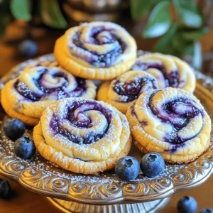 - 1 cup unsalted butter, softened - 1 cup granulated sugar - 1 cup packed brown sugar - 2 large eggs - 2 teaspoons vanilla extract - 3 cups all-purpose flour - 1 teaspoon baking soda - 1/2 teaspoon salt - 1 cup fresh blueberries (or frozen, thawed and drained) - 1 cup cream cheese, softened - 1/4 cup powdered sugar - 1 tablespoon lemon juice - 1 teaspoon lemon zest The right ingredients make all the difference in baking cookies. The base starts with unsalted butter. This gives the cookies a rich, creamy texture. The granulated and brown sugars add sweetness and moisture. Eggs bind everything together and add fluffiness. Flour is the backbone of the cookie dough. It gives cookies shape and structure. Baking soda acts as a leavening agent, helping them rise. Salt enhances flavors, balancing the sweetness. Using fresh blueberries adds a juicy burst of flavor. If you use frozen ones, thaw and drain them first. This keeps the dough from getting too wet. The cream cheese gives that cheesecake flavor. It pairs perfectly with the blueberries. The lemon juice and zest add a bright touch. They wake up the flavors in the cookies. Together, these ingredients make a delightful treat. - Choosing fresh versus frozen blueberries: Fresh blueberries are best for flavor and texture. However, frozen blueberries work well too. Just make sure they are thawed and drained to avoid sogginess. - Importance of room temperature cream cheese: Soft cream cheese mixes better. It helps create a smooth cheesecake swirl. Take it out of the fridge ahead of time. This simple step ensures a creamy mix and a delightful texture. For the full recipe, check the link above! First, you need to preheat your oven to 350°F (175°C). This step is key for even baking. While the oven heats, line your baking sheets with parchment paper. This helps prevent sticking and makes cleanup easy. In a large bowl, cream together the softened butter, granulated sugar, and brown sugar. Use a handheld mixer for best results. Mix until the mixture is light and fluffy. Next, add in the eggs one at a time. Make sure to mix well after each egg. Finally, stir in the vanilla extract for added flavor. In a separate bowl, whisk together the flour, baking soda, and salt. Gradually add this dry mix to your wet ingredients. Mix until just combined; do not overmix. Now, prepare the cheesecake mixture. In a small bowl, combine softened cream cheese, powdered sugar, lemon juice, and lemon zest. Whisk until smooth. Carefully fold in the fresh blueberries into the cookie dough. Be gentle; you don’t want to smash the berries. Using a tablespoon or cookie scoop, drop balls of cookie dough onto the lined baking sheets. Leave space between each ball. Take a teaspoon of the cheesecake mixture and place it on top of the dough. Use a toothpick or knife to gently swirl the cheesecake filling into the cookie dough. This creates a beautiful marble effect. Bake the cookies in the preheated oven for 12-15 minutes. Check if the edges are lightly golden. They may look soft in the middle, but they will firm up as they cool. After baking, let the cookies cool on the sheets for about 5 minutes. Then, transfer them to a wire rack to cool completely. Enjoy the delightful treat of Blueberry Cheesecake Swirl Cookies! For the complete recipe, please refer to the Full Recipe. To get the best swirl, start with a soft cheesecake mixture. Use a spoon or a small spatula to gently drop the cheesecake on top of the cookie dough. Avoid big blobs; smaller dollops swirl better. For tools, a toothpick or a small knife works well for swirling. Dip the tool into the cheesecake mixture, then swirl it into the cookie dough. Be gentle to keep the marbled look. One common mistake is overmixing the cookie dough. This makes the cookies tough instead of soft. Mix just until combined for the best texture. Another mistake is not cooling the cookies properly. Give them five minutes on the baking sheet before moving them. This helps keep their shape and flavor. For a great plate presentation, stack the cookies on a decorative platter. Dust them lightly with powdered sugar. This adds a nice touch. You can also place a few fresh blueberries around for color. Pair these cookies with milk or a nice cup of tea. The flavors blend well and make each bite delightful. {{image_2}} You can play with flavors in your cookies. Try using different berries like raspberries or blackberries. Each berry brings its unique taste. If you want to change the cheesecake flavor, consider chocolate or lemon. Chocolate adds richness, while lemon gives a bright twist. For gluten-free cookies, swap all-purpose flour with a gluten-free blend. Many blends work well, so choose one you like. If you need a dairy-free option, use a non-dairy cream cheese. Brands like Tofutti or Kite Hill make great substitutes. Just ensure they are soft enough to mix well. You can adjust flavors based on the season. In fall, add warm spices like cinnamon or nutmeg for cozy notes. For summer, mixing in citrus zest can brighten your cookies. Lemon or orange zest offers a fresh flavor that pairs well with blueberries. Experiment to find what you love! Store your blueberry cheesecake swirl cookies in an airtight container. This helps keep them soft and fresh. You can stack them with parchment paper between layers to prevent sticking. For best results, eat them within a week. They taste great fresh, but you can keep them for up to 10 days. After that, they might lose their yummy taste. You can freeze either the cookie dough or the baked cookies. To freeze the dough, scoop it into balls and place them on a baking sheet. Freeze until solid, then transfer them to a freezer bag. This way, you can bake fresh cookies whenever you want! For baked cookies, let them cool completely first. Then, place them in an airtight container or freezer bag. They can stay fresh in the freezer for about three months. When you’re ready to enjoy them, thaw the cookies in the fridge overnight. For the best texture, warm them in the oven for a few minutes before serving. Blueberry Cheesecake Swirl Cookies are soft, sweet cookies with a rich, creamy filling. They have the delightful taste of cheesecake mixed with fresh blueberries. Each bite gives you a burst of flavor that combines tartness from the berries and sweetness from the cream cheese. The cookie itself is soft and chewy, making it hard to stop at just one. Yes, you can use frozen blueberries. Just make sure to thaw and drain them first. Frozen berries can be juicier than fresh ones, which may change the texture a bit. If you use frozen berries, gently fold them into the dough to avoid breaking them apart. This helps keep your cookies from turning too mushy. These cookies stay fresh for about five days when stored in an airtight container. To keep them tasting great, avoid leaving them out in the open air. You can also freeze them for up to three months. Just make sure to let them cool completely before freezing. Yes, you can make the dough ahead. Prepare it and store it in the fridge for up to three days. If you want a longer storage time, freeze the dough. When you're ready to bake, let it thaw in the fridge overnight before using. This makes it easy to enjoy fresh cookies any day. If your cookies spread too much, it may be due to warm dough. Try chilling the dough for at least 30 minutes before baking. Also, make sure to measure your flour accurately. Too little flour can cause spreading. Using a cookie scoop can help keep them uniform in size. To make the cookies less sweet, reduce the granulated sugar by ¼ cup. You can also skip the powdered sugar on top for less sweetness. Adding a bit of lemon juice can balance the flavors and give a fresh taste without making the cookies overly sweet. For the complete recipe for Blueberry Cheesecake Swirl Cookies, check out the [Full Recipe](#). 🫐 In this article, we covered the key ingredients for Blueberry Cheesecake Swirl Cookies, the steps to make them, and tips for success. Fresh blueberries, soft cream cheese, and the perfect swirl are essential for the best flavor. Remember to avoid common mistakes like overmixing and not cooling the cookies properly. With some easy variations, these cookies can suit any occasion. Follow the storage tips for lasting freshness. Happy baking!