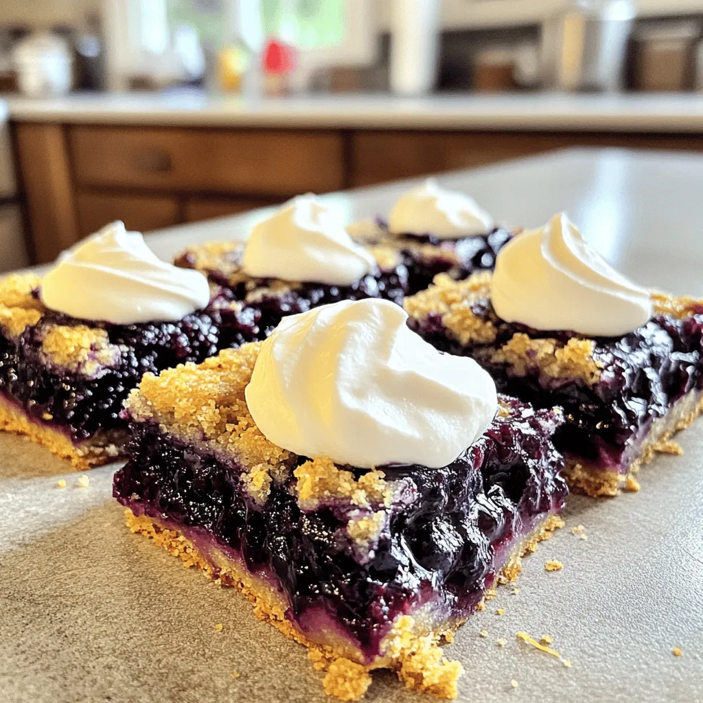 The star of the show is fresh blueberries. You will need 2 cups for this recipe. Look for firm, plump berries. They should be deep blue with a light bloom. Rinse them gently before use to keep their shape. Sweetness comes from a mix of 1 cup granulated sugar and 3/4 cup brown sugar. Granulated sugar gives a clean sweetness, while brown sugar adds a slight caramel flavor. You will also need 2 tablespoons lemon juice and 1 teaspoon lemon zest to balance the sweetness. For the base, gather your baking essentials. You will require 2 cups all-purpose flour, 1 teaspoon baking powder, 1/2 teaspoon baking soda, and 1/2 teaspoon salt. These ingredients help the jamboree rise and create a fluffy texture. Do not forget 1/2 cup unsalted butter, which should be softened. This adds richness and flavor to your batter. You'll also need 2 large eggs and 1 teaspoon vanilla extract for extra flavor. Finally, use 1/2 cup milk to make the batter smooth and moist. Check the [Full Recipe] for all the details! Start by making the blueberry filling. In a medium saucepan, mix together 2 cups of fresh blueberries, 1 cup of granulated sugar, 2 tablespoons of lemon juice, 1 teaspoon of lemon zest, and 1 tablespoon of cornstarch. Cook this mixture over medium heat. Stir gently until it starts to bubble and thicken. This takes about 5 to 7 minutes. Once thickened, remove it from heat and let it cool a bit. Next, prepare the batter. In a separate bowl, whisk together 2 cups of all-purpose flour, 1 teaspoon of baking powder, 1/2 teaspoon of baking soda, and 1/2 teaspoon of salt. In a large mixing bowl, cream together 1/2 cup of softened unsalted butter and 3/4 cup of brown sugar until it is fluffy. Add 2 large eggs, one at a time, mixing well after each addition. Stir in 1 teaspoon of vanilla extract. Gradually mix in the dry ingredients until just combined. Then, pour in 1/2 cup of milk and mix until smooth. The batter will be thick. Now, it’s time to bake! Preheat your oven to 350°F (175°C). Grease a 9-inch square baking dish or line it with parchment paper. Spoon half of the batter into the prepared dish and spread it evenly. Carefully pour the blueberry mixture over the batter. Spread it gently. Top with the remaining batter, dolloping it over the blueberry mix. It’s okay if it looks rustic! Bake in the preheated oven for 35 to 40 minutes. Check for doneness by inserting a toothpick into the center. It should come out clean. Once done, let it cool for about 10 minutes before slicing into squares. Enjoy warm or at room temperature, and add whipped cream if you like! For the full recipe, refer to the detailed instructions above. To get the best texture for your Blueberry Jamboree, follow these steps. First, use fresh blueberries for juicy bursts of flavor. If you find fresh ones hard to get, frozen blueberries can work too. Just make sure to thaw and drain them first. This helps avoid excess liquid. Mix your batter well, but don’t overdo it. Stir just until the dry ingredients blend in. Over-mixing can make your jamboree tough. The batter should be thick, which helps hold the blueberry filling nicely. You can customize this recipe by swapping ingredients. For a healthier twist, use whole wheat flour instead of all-purpose flour. If you want less sugar, try using honey or maple syrup. These natural sweeteners add a unique taste. You can also add spices like cinnamon or nutmeg for warmth. Chopped nuts, like walnuts, can give a nice crunch. Want to make it richer? Add a tablespoon of sour cream to the batter for creaminess. Serve your Blueberry Jamboree warm or at room temperature. A dollop of whipped cream on top makes it feel fancy. You can also try ice cream for a fun twist. Pair it with a hot cup of coffee or tea for a delightful treat. This dessert is great for brunch, parties, or just a cozy night in. It’s a perfect way to impress your friends or family. Enjoy every bite! {{image_2}} You can swap blueberries for other fruits. Raspberries, strawberries, or peaches work well. Each fruit gives a new taste. For instance, raspberries add a tart kick. Strawberries are sweeter and lighter. Just make sure to adjust sugar levels based on the fruit you use. Want a vegan option? Simply replace the eggs with flax eggs. Mix 1 tablespoon of flaxseed meal with 2.5 tablespoons of water for each egg. For gluten-free needs, use a gluten-free flour blend. The texture may change slightly, but it will still taste great! You can change the recipe based on the season. In fall, add spices like cinnamon or nutmeg. In winter, try cranberries for a festive touch. Summer is perfect for tropical flavors like mango or pineapple. Each twist makes the Jamboree special and fun to enjoy! Check out the Full Recipe for more ideas. To keep your Blueberry Jamboree fresh, store it in an airtight container. This will prevent it from drying out. You can leave it at room temperature for up to two days. If you want to keep it longer, place it in the fridge. It will stay good for about a week. Always make sure to let it cool completely before sealing it up. Freezing is a great way to save any extra jamboree. First, let it cool down completely. Next, cut it into squares. Wrap each piece tightly in plastic wrap. Then, place them in a freezer-safe bag or container. This way, they won’t get freezer burn. The jamboree can last in the freezer for up to three months. When you’re ready to enjoy, just thaw it overnight in the fridge. Reheating is easy! If you want a warm treat, preheat your oven to 350°F (175°C). Place the jamboree squares on a baking sheet and cover them loosely with foil. Heat for about 10-15 minutes. This keeps them moist. You can also use a microwave for a quick fix. Heat each piece for 15-20 seconds. Just watch them closely so they don’t get too hot. Enjoy your delicious Blueberry Jamboree warm! You can tell your Blueberry Jamboree is done when it turns golden brown. Insert a toothpick into the center. If it comes out clean, it's ready. The edges should pull away slightly from the pan. This means it baked evenly. If the toothpick has batter on it, bake for a few more minutes. Keep an eye on it to avoid overbaking. Yes, you can make the filling ahead of time. Cook the blueberries and let them cool. Store it in the fridge for up to two days. This will save you time on baking day. Just remember to bring it back to room temperature before using. This helps the filling blend well with the batter. You can find Magnolia Bakery Blueberry Jamboree at their bakery locations. They also offer online ordering for delivery in some areas. If you can't visit, check local bakeries. Many offer similar treats. You can also make it at home using the Full Recipe. In this blog post, we explored how to make a delicious Blueberry Jamboree. We covered key ingredients like fresh blueberries, sweeteners, and baking essentials. You learned detailed steps for preparing the filling, making the batter, and baking to perfection. The tips and tricks shared will help you perfect the texture and try fun variations. Remember the storage tips for keeping leftovers fresh. Enjoy your baking adventure and impress friends with your sweet treats!