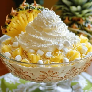 To make Hawaiian Cheesecake Salad, you need these key ingredients: - 8 oz cream cheese, softened - 1/2 cup granulated sugar - 1 teaspoon vanilla extract - 1 cup crushed pineapple, drained - 1 cup mini marshmallows - 1 cup coconut flakes - 1/2 cup chopped pecans or walnuts (optional) - 1/2 cup whipped cream (for topping) Each ingredient plays a role in creating that creamy, sweet, and tropical flavor. The cream cheese gives it a rich base. The sugar and vanilla add sweetness. Pineapple brings juicy freshness, while marshmallows and coconut give it a fun texture. You can customize your salad with these optional add-ins: - Chopped fresh fruit like bananas or mangoes - A splash of pineapple juice for more flavor - Different nuts such as almonds or macadamia nuts These add-ins can enhance the taste and make the salad more unique. You can mix and match based on what you like best. If you need to make substitutions, here are some ideas: - Use Greek yogurt instead of cream cheese for a lighter option. - Swap granulated sugar for honey or maple syrup. - If you don’t have coconut flakes, try crushed graham crackers. These swaps can keep the essence of the salad while fitting your needs or preferences. Always feel free to get creative! You can find the full recipe for Hawaiian Cheesecake Salad in other sections of this article. To start, gather all your ingredients. You need cream cheese, sugar, vanilla, crushed pineapple, mini marshmallows, coconut flakes, nuts, and whipped cream. Make sure the cream cheese is soft. This makes it easy to mix. You can prepare this salad in just 15 minutes. 1. In a large bowl, beat the softened cream cheese. Use an electric mixer to make it smooth. 2. Gradually add the sugar. Keep mixing until everything blends well. 3. Next, stir in the vanilla extract. Mix again until combined. 4. Gently fold in the drained crushed pineapple. This adds a nice tropical flavor. 5. Now, add the mini marshmallows and coconut flakes. If you like nuts, add them too. 6. Fold everything together carefully. You want it well mixed but not overdone. 1. Transfer the mixture into a serving dish or cups. This makes it easy for serving. 2. Top the salad with whipped cream. This adds a nice touch. 3. Chill the salad in the fridge for at least 1 hour. This helps the flavors blend. 4. Serve it cold. Enjoy this tasty Hawaiian Cheesecake Salad! For more details, check the Full Recipe. To get a creamy and smooth texture in your Hawaiian cheesecake salad, you need soft cream cheese. Start by letting it sit out for 30 minutes. This helps it mix better. Use an electric mixer to beat the cream cheese until it's fluffy. Gradually add in the sugar. Mixing slowly keeps air in the mix, which gives you lightness. When you fold in the fruit and marshmallows, be gentle. This keeps the mixture airy. Serving your Hawaiian cheesecake salad in fun ways makes it more exciting. Use clear cups to show off the layers. You can also use a large bowl for a family-style serving. When you serve, top each cup with whipped cream. Add a sprinkle of coconut flakes and a slice of pineapple to make it look pretty. If you want to be fancy, you can even add a cherry on top! One big mistake is not draining the pineapple well. If you skip this, the salad gets watery. Another mistake is over-mixing when adding the fruit. This can make the salad heavy and less fluffy. Be careful with the sugar too; too much can make it too sweet. Finally, don’t skip the chilling step. Letting it chill for at least one hour helps the flavors blend nicely. For the full recipe, check out the details above. {{image_2}} You can change the fruit in your Hawaiian Cheesecake Salad to fit your taste. Try adding diced mango, kiwi, or even banana. These fruits give a fresh, tropical twist that pairs well with the creamy base. You can also mix in berries for a pop of color. Each fruit adds its own flavor and texture, making your salad unique every time. If you want to switch up the nuts, consider using macadamia nuts or almonds. These nuts add a crunchy texture that contrasts nicely with the creaminess of the salad. You could also leave out the nuts for a nut-free option. For toppings, try adding fresh fruit slices or a drizzle of chocolate syrup. These changes let you customize each serving. The sweetness of your salad can be adjusted easily. If you prefer it less sweet, reduce the sugar to a quarter cup. You can also use honey or maple syrup as a natural sweetener. Just be careful with the amount, as these options can be sweeter than granulated sugar. Taste the mixture before chilling to find the perfect balance that suits your palate. Store any leftovers in an airtight container. This keeps the salad fresh and tasty. If you use a bowl, cover it tightly with plastic wrap. Make sure not to let air in. Refrigeration is the best choice for Hawaiian Cheesecake Salad. Freezing can change the texture. The cream cheese may become grainy when thawed. For best results, keep it in the fridge. When stored properly, the salad lasts about three to four days in the fridge. Keep an eye on it for any signs of spoilage. If it smells off or looks strange, toss it out. Enjoy the fresh taste while you can! For the full recipe, check out [Full Recipe]. Hawaiian Cheesecake Salad is a sweet, creamy treat. It mixes cream cheese, pineapple, and coconut. This salad has a tropical taste that feels like a vacation on a plate. You can enjoy it as a dessert or a fun side dish. The soft texture and fruity flavors make it a crowd-pleaser. You can serve it chilled, making it refreshing on warm days. If you want the full recipe, check it out [here](#). Yes, you can make this salad ahead of time. It tastes even better when it sits. I recommend chilling it for at least one hour before serving. If you make it the day before, that works too. Just cover it well in the fridge. This lets all the flavors blend nicely. It’s perfect for parties or family gatherings. If you want a substitute for cream cheese, try Greek yogurt. It gives a nice creamy texture and tangy flavor. You can also use mascarpone cheese for a richer taste. For a lighter option, consider whipped topping. Just keep in mind that each substitute changes the flavor a bit. Experiment to find what you like best! Hawaiian Cheesecake Salad is easy and fun to make. You learned about its key ingredients, optional add-ins, and substitutions. The step-by-step instructions covered mixing and chilling. I shared tips to ensure the best texture and common mistakes to avoid. You can also explore tasty variations and how to store leftovers properly. Overall, this dish is perfect for any gathering. Enjoy creating your unique version of this tropical delight!