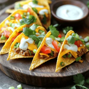 To make taco ranch bites, you need a few simple ingredients. These tasty snacks come together quickly and are perfect for sharing. Here’s the complete list of ingredients you'll need: - Ground beef or turkey - Taco seasoning packet - Ranch dressing - Cheddar cheese - Diced tomatoes - Chopped green onions - Corn tortillas - Olive oil - Salt and pepper - Fresh cilantro Each ingredient adds flavor and texture to your taco ranch bites. The ground beef or turkey forms the base protein, while taco seasoning gives it that classic flavor. Ranch dressing adds creaminess, and cheddar cheese gives it a nice melt. Diced tomatoes and chopped green onions add freshness. Corn tortillas serve as the crunchy base. Using olive oil helps crisp up the tortillas. Don't forget salt and pepper to enhance the taste. Lastly, fresh cilantro is a great garnish for color and flavor. For the full recipe, check out the detailed instructions! 1. Preheat oven: Start by setting your oven to 350°F (175°C). This step ensures your bites cook evenly and become crispy. 2. Cook the meat mixture: In a large skillet, heat olive oil. Add ground beef or turkey. Cook it for about 5-7 minutes. Break the meat apart with a spatula as it cooks. Drain any excess fat. Then, add the taco seasoning and a splash of water. Let it simmer for 5 minutes. Season with salt and pepper to taste. 3. Bake tortillas: While the meat is cooking, prepare a baking sheet with parchment paper. Spread the tortilla triangles evenly. Bake them for 8-10 minutes, or until they are crispy and slightly golden. 1. Combining ingredients: Once your meat mixture is ready, take it off the heat. Add the ranch dressing, shredded cheese, diced tomatoes, and chopped green onions to the meat. Stir everything together until it’s well mixed. 2. Baking the topped tortilla bites: Take the crispy tortilla triangles from the oven. Top each triangle with a spoonful of the taco ranch mixture you just made. Return the tray to the oven for 5 more minutes. This helps the cheese melt perfectly. 3. Final touches before serving: After baking, let the bites cool for a minute. If you like, garnish with fresh cilantro. Serve them warm for the best taste. Check out the Full Recipe for more details! - Avoiding soggy tortillas: Bake the tortilla triangles until they are crispy. Make sure they are golden before adding toppings. This keeps them crunchy and tasty. - How to enhance flavors: Use fresh ingredients like tomatoes and green onions. You can also add a squeeze of lime for a bright kick. Mixing ranch dressing with a bit of hot sauce gives a nice twist. - Proper seasoning techniques: Always season the meat well. Add salt and pepper while cooking. Taste as you go to ensure the flavors are just right. - Best sides to pair with: Serve with a fresh salad or guacamole. Chips and salsa also make great sides. You can even add some spicy jalapeños for extra heat. - Presentation tips for serving: Use a large platter for a fun display. Arrange the bites neatly in rows. Add a small bowl of extra ranch dressing for dipping. A sprinkle of fresh cilantro on top makes it look appealing. For the full recipe, check out [Full Recipe]. {{image_2}} You can swap out proteins if you want to mix things up. Ground chicken or pork works great. For a lighter option, use lentils or black beans. These choices keep the flavor while adding nutrients. If you need dairy-free options, try a plant-based ranch dressing. There are many brands out there. You can also use dairy-free cheese. Look for options made from nuts or soy. They melt well and taste good too! Want some heat? Add jalapeños or hot sauce to the beef mix. You can sprinkle chili powder for extra spice. This gives a nice kick and wakes up your taste buds. For a vegetarian take, use a mix of black beans and chopped bell peppers. You can also add corn for sweetness. This way, everyone can enjoy Taco Ranch Bites. Explore these variations to make your snack even more exciting. Check out the Full Recipe to get started! After enjoying Taco Ranch Bites, you may have some bites left. To store them properly, follow these steps: - Refrigeration methods: Let the bites cool down first. Place them in an airtight container. They will stay fresh for up to three days in the fridge. - Freezing guidelines: If you want to keep them longer, freezing is an option. Wrap each bite in plastic wrap and place them in a freezer bag. They can last up to three months. To enjoy them again, reheating is key. Here is how to do it: - Best practices to maintain crispiness: Use the oven for the best results. Preheat it to 350°F (175°C). Place the bites on a baking sheet and heat for about 10 minutes. This keeps them crispy. - Microwave vs. oven reheating: The microwave is quick but can make them soggy. If you use it, heat them for 30 seconds at a time. Check if they are warm enough. The oven is better for crispiness, so choose it if you can. With these tips, your Taco Ranch Bites will taste delicious even after storage! For the full recipe, check out the steps above. Can I make this recipe ahead of time? Yes, you can prep Taco Ranch Bites ahead. Cook the meat and mix it with the ranch dressing, cheese, tomatoes, and onions. Store this mixture in the fridge for up to two days. When you are ready, bake the tortilla triangles and add the topping for a fresh snack. What can I serve with Taco Ranch Bites? Taco Ranch Bites pair well with many sides. You can serve them with fresh guacamole, salsa, or a side salad. For a fun twist, add extra tortilla chips or a bowl of ranch dressing for dipping. How to make Taco Ranch Bites spicier? To spice up your Taco Ranch Bites, add diced jalapeños or a splash of hot sauce to the meat mixture. You can also try using spicy taco seasoning or sprinkle some cayenne pepper over the finished bites for extra heat. What is the best way to store Taco Ranch Bites? Store any leftovers in an airtight container in the fridge. They will last for about three days. If you want to keep them longer, you can freeze the meat mixture separately from the tortilla triangles. This keeps them crunchy and fresh longer. For the full recipe, check out the details provided in the recipe section above. Taco Ranch Bites offer a tasty treat with simple ingredients. We covered the must-have items, from ground beef to fresh cilantro. I explained each cooking step, ensuring your bites turn out just right. Tips and variations help you customize these bites to your taste. Plus, I shared storage tips to keep leftovers fresh. Now, you can enjoy these bites at your next gathering or as a quick meal. Happy cooking!