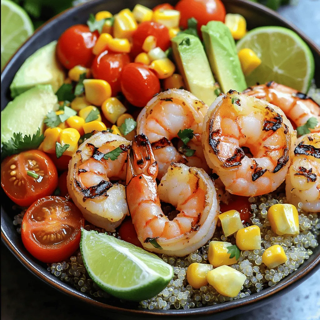 Grilled Shrimp Bowl with Avocado Fresh and Tasty Meal