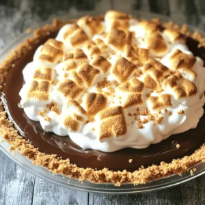 - 1 pre-made graham cracker pie crust - 1 cup chocolate chips (semi-sweet or milk chocolate) - 1 cup mini marshmallows - 1/2 cup heavy cream - 1/4 cup powdered sugar - 1 teaspoon vanilla extract - 1/4 cup crushed graham crackers (for topping) - Optional garnishes: chocolate shavings, additional mini marshmallows The main ingredients for Easy S'mores Pie are simple and easy to find. The graham cracker pie crust forms a sweet and crunchy base. You can choose either semi-sweet or milk chocolate chips for the filling. I love mini marshmallows for their soft texture and sweet flavor. For the additional ingredients, powdered sugar adds sweetness, while vanilla extract boosts flavor. Crushed graham crackers on top give a nice crunch. You can also add chocolate shavings or extra mini marshmallows for a fun touch. You can find the full recipe for this delicious pie above. - Preheat your oven to 350°F (175°C). - In a medium pot, heat the heavy cream until it simmers. - Stir in the chocolate chips until the mix is smooth. - Pour the chocolate into the graham cracker pie crust. - Scatter mini marshmallows over the chocolate layer. - Place the pie in the oven and bake for 5-7 minutes. - Watch for the marshmallows to turn golden and puffy. - Once baked, cool the pie for 10 minutes on the counter. - In a bowl, whip powdered sugar and vanilla into the remaining heavy cream. - Spread the whipped cream over the pie evenly. - Top with crushed graham crackers for a crunchy finish. For the full recipe, be sure to check the [Full Recipe] section. - Use room temperature ingredients for easier mixing. This helps blend everything smoothly. - Monitor marshmallows closely to prevent burning. They can go from golden to charred quickly. - Slice the pie into wedges for individual servings. It makes sharing easy and fun. - Drizzle with chocolate sauce for an elegant presentation. This adds a nice touch to each slice. - Experiment with flavored chocolate or toppings for a unique twist. Try adding mint or orange zest. - Chill the pie longer for enhanced flavor melding. This step makes the taste even better. For the full recipe, check out the Easy S'mores Pie. {{image_2}} You can change the taste of your Easy S'mores Pie. Here are a couple of fun ideas: - Substitute dark chocolate chips for a richer taste. Dark chocolate adds depth and complexity to the pie. - Incorporate peanut butter or Nutella for a different flavor profile. Both options give a creamy, nutty twist that pairs well with chocolate. If you or your guests have dietary needs, I have options for you: - Use gluten-free graham cracker crust for a gluten-free option. Most stores have gluten-free options that work great. - Consider dairy-free chocolate and cream for a vegan version. This choice makes the pie suitable for those avoiding animal products. You can find the full recipe above, which makes it easy to adapt to any of these variations! - Store in the refrigerator for up to 3 days. - Cover with plastic wrap to keep it fresh. When the pie is in the fridge, it stays cool and tasty. Keeping it covered helps prevent it from drying out. You can slice it before storing if you like. - Freeze for up to 2 months in an airtight container. - Thaw in the refrigerator before serving. If you want to save some pie for later, freezing works great. Just make sure to use a good container. When you are ready to enjoy it again, let it thaw in the fridge overnight. This keeps the flavors intact and makes it just as delicious as the first time. Don’t forget this recipe for your next treat: [Full Recipe]. - Follow the simple step-by-step directions outlined above. Start by melting the heavy cream and chocolate chips. Pour this smooth mix into your graham cracker pie crust. Then, add mini marshmallows on top and bake until golden. - Yes, you can choose semi-sweet, milk, or dark chocolate according to your preference. Each type will give a different taste. Milk chocolate is sweet, while dark adds richness. Semi-sweet is a great middle ground. - You can make a homemade crust or use a cookie crust instead. Consider using crushed cookies like Oreos or vanilla wafers. This swap can add a fun twist to your s'mores pie. This recipe for Easy S'mores Pie takes just a few ingredients and simple steps. You can whip up a tasty treat with chocolate, marshmallows, and a graham cracker crust. Remember, room temperature ingredients help mix well, and keeping an eye on the marshmallows prevents burning. Feel free to explore different flavors or toppings. Whether you enjoy it fresh or frozen, this pie is sure to delight. Enjoy making and sharing this sweet dish with friends and family!