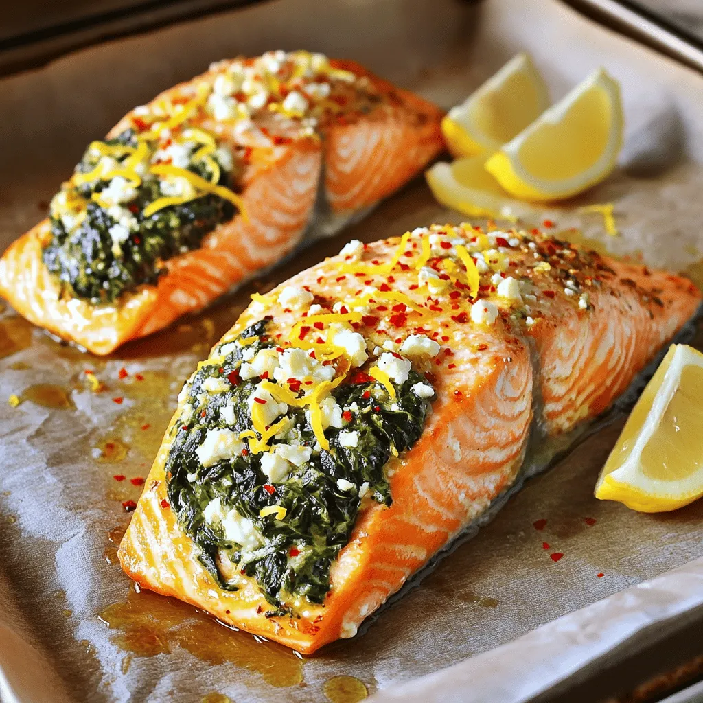 Baked Stuffed Salmon with Spinach & Feta Delight