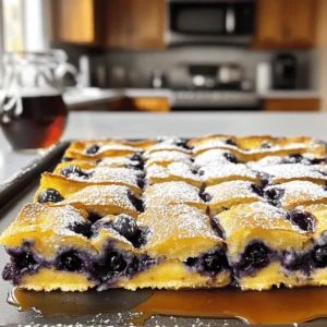 To create a delicious Blueberry Buttermilk Pancake Casserole, you will need these simple ingredients: - 2 cups all-purpose flour - 2 tablespoons sugar - 1 tablespoon baking powder - 1 teaspoon baking soda - 1/2 teaspoon salt - 2 large eggs - 2 cups buttermilk - 1/4 cup melted butter - 1 cup fresh or frozen blueberries - 1 teaspoon vanilla extract - 1 teaspoon lemon zest - Optional: Maple syrup for serving Each ingredient plays a vital role in making this casserole rich and fluffy. The flour gives structure, while the buttermilk adds moisture and tang. The blueberries burst with flavor, making each bite special. The lemon zest brings brightness, enhancing the overall taste. You can easily adjust the recipe based on what you have at home. For instance, if you don’t have buttermilk, you can make a simple substitute with milk and vinegar. This flexibility helps you create a dish that fits your taste. For the full recipe, check out the Blueberry Buttermilk Pancake Casserole 🥞🫐. Enjoy the process of gathering your ingredients and preparing this delightful treat! First, preheat your oven to 350°F (175°C). While it warms up, grease a 9x13 inch baking dish. This will help the pancake casserole not stick. Next, in a large mixing bowl, combine the dry ingredients. Whisk together 2 cups of all-purpose flour, 2 tablespoons of sugar, 1 tablespoon of baking powder, 1 teaspoon of baking soda, and 1/2 teaspoon of salt. Make sure these are mixed well. In another bowl, whisk together the wet ingredients. You will need 2 large eggs, 2 cups of buttermilk, 1/4 cup of melted butter, 1 teaspoon of vanilla extract, and 1 teaspoon of lemon zest. Mix until everything is smooth. After that, pour the wet mixture into your dry ingredients. Stir until just combined; a few lumps are okay. Now, it’s time for the star of the show: the blueberries! Gently fold in 1 cup of fresh or frozen blueberries into the batter. This will make the casserole sweet and juicy. Pour the batter into your prepared baking dish. Spread it out evenly so it cooks well. Place the dish in the oven and bake for 25-30 minutes. To check if it's done, insert a toothpick in the center. If it comes out clean, it’s ready. The top should be golden brown. Let the casserole cool for about 5-10 minutes before slicing it into squares. It tastes best warm. For a fun presentation, serve it on a large platter. You can drizzle maple syrup over it for extra sweetness. If you want to get creative, try adding whipped cream or fresh fruit on top. This dish is versatile and can please anyone at the table. For the full recipe, check out the details above. To make your blueberry buttermilk pancake casserole rich and fluffy, avoid overmixing. Mixing too much makes the batter tough. Just combine the wet and dry ingredients until you see some lumps. That’s okay! If you don't have buttermilk, you can substitute it easily. Use regular milk and add a tablespoon of vinegar or lemon juice. Let that sit for about five minutes. This will create a similar tang. You can also try yogurt or sour cream mixed with a bit of milk. For even cooking, choose a 9x13 inch baking dish. This size works well for the batter and helps it bake evenly. Make sure to grease the dish with butter or oil to prevent sticking. When mixing, use a large bowl and a whisk. A rubber spatula is great for folding in the blueberries. For serving, a sharp knife helps you cut clean squares. A spatula makes it easy to serve the casserole onto plates. For the full recipe, check the section above. Enjoy your cooking! {{image_2}} You can change the fruits in this recipe. Instead of blueberries, try raspberries or strawberries. These fruits add a new taste and make the dish colorful. You can also mix different fruits together for even more fun. If you need a gluten-free option, swap the all-purpose flour for a gluten-free blend. Many stores sell these blends. Just make sure it is a 1:1 substitute. This way, everyone can enjoy this tasty dish. Adding spices can make your casserole special. Try cinnamon or nutmeg for warmth. A few drops of almond or coconut extract can give it an extra kick. You can even mix in some chopped nuts for added crunch. To make this recipe vegetarian-friendly, use a plant-based milk like almond or oat milk. Just replace the buttermilk with the same amount of your chosen milk. You can add a splash of lemon juice to mimic the tangy flavor of buttermilk. These small changes keep all the deliciousness while making it fit for different diets. For the full recipe, check back to ensure all swaps fit your taste! To store leftovers, let the casserole cool. Then, cut it into squares. Place the squares in an airtight container. This keeps them fresh and moist. You can keep it in the fridge for up to four days. If you want to enjoy it later, you might want to freeze some. To freeze portions, cut the casserole into squares. Wrap each square tightly in plastic wrap. Then place them in a freezer-safe bag or container. Make sure to label it with the date. This method helps you keep track of how long it’s been frozen. You can freeze it for up to three months. When you’re ready to eat, remove a square. Thaw it overnight in the fridge. For the best results, reheat it in the oven at 350°F (175°C) for about 15-20 minutes. This way, it will warm evenly. You can also microwave it for 1-2 minutes, but the oven gives a better texture. Enjoy your delicious Blueberry Buttermilk Pancake Casserole again! For the full recipe, check the main article. Can I use frozen blueberries instead of fresh? Yes, you can use frozen blueberries. They work great in this recipe. Just toss them in the batter while they are still frozen. This helps prevent them from getting mushy. How do I know when the casserole is done baking? Check if the top is golden brown. Also, insert a toothpick into the center. If it comes out clean, the casserole is done. It should be firm to the touch but not dry. What to do if the casserole is too dry or too wet? If it's too dry, you can add a splash of buttermilk to the batter next time. This will keep it moist. If it’s too wet, try baking it a bit longer. Keep an eye on the top to prevent burning. Solutions for preventing burnt tops or undercooked centers To avoid a burnt top, you can cover it with foil halfway through baking. This keeps it from browning too much. For undercooked centers, make sure to bake it long enough. Use a toothpick to check for doneness. Overview of calories and macronutrients per serving Each serving has about 200 calories. It includes around 6 grams of protein, 8 grams of fat, and 30 grams of carbs. This makes it a tasty yet balanced meal. Tips for calorie-conscious modifications You can use less sugar or a sugar substitute to reduce calories. Also, try using whole wheat flour for added fiber without losing flavor. You now have a complete guide to make a delicious blueberry casserole. We covered the key ingredients, step-by-step instructions, and tips to get it just right. Remember to avoid overmixing for fluffiness and to explore ingredient swaps for fun variations. Store leftovers properly to enjoy later. This recipe is simple, tasty, and versatile. You can easily adapt it to fit your needs. With practice, you'll master this dish and impress your friends and family. Enjoy your cooking journey!