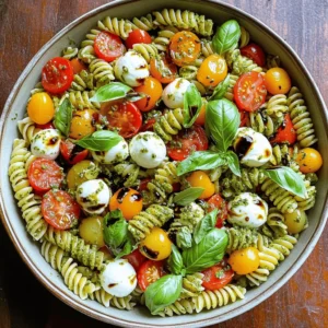 For this creamy caprese pasta salad, you will need: - 8 oz. rotini pasta - 1 cup cherry tomatoes, halved - 1 cup fresh mozzarella balls, halved - 1/2 cup fresh basil leaves, chopped These main ingredients bring freshness and color to your dish. The rotini pasta holds the creamy dressing well. Cherry tomatoes add a nice sweetness. Fresh mozzarella gives it that creamy, rich texture. Chopped basil brightens the salad with its aromatic flavor. To make the creamy dressing, gather: - 1/4 cup heavy cream - 1/4 cup pesto - 1 tablespoon balsamic vinegar - 1 tablespoon olive oil - Salt and pepper to taste This dressing is rich and flavorful. Heavy cream makes it creamy, while pesto adds a burst of herbs. Balsamic vinegar gives a tangy kick, and olive oil adds smoothness. Salt and pepper balance the flavors perfectly. For extra flavor and nutrition, consider: - Additional vegetables like bell peppers or cucumbers - Protein options such as grilled chicken or shrimp Adding veggies makes the salad even crunchier. Including proteins can turn it into a full meal. Feel free to mix and match based on your tastes. For the full recipe, check the above section. Enjoy making your creamy caprese pasta salad! To cook rotini pasta perfectly, bring a large pot of water to a boil. Add a bit of salt to the water for flavor. Then, add the rotini pasta and cook it according to the package instructions. This usually takes about 8 to 10 minutes. You want it tender but still firm, which is called al dente. Once the pasta is done, drain it in a colander. Rinse it under cold water to stop the cooking process. Let it cool for a few minutes before you mix it with other ingredients. Next, prepare the fresh ingredients. Start by halving the cherry tomatoes. You want each half to be juicy and ripe. Then, take the fresh mozzarella balls and cut them in half, too. These will add a creamy texture to your salad. Now, chop the fresh basil leaves. Use a sharp knife for this. The basil adds a fragrant touch that makes the dish special. In a small bowl, whisk together the heavy cream and pesto. This creates a rich and flavorful dressing. Add balsamic vinegar and olive oil to this mix. Then, sprinkle in some salt and pepper. Whisk everything until it is well combined. You should see a nice creamy texture. Now it's time to bring everything together. In a large mixing bowl, toss the cooked pasta with the halved cherry tomatoes, mozzarella balls, and chopped basil. Next, pour the creamy dressing over this mixture. Gently toss everything until the pasta is evenly coated. Taste the salad and adjust the seasoning if needed. You can add more salt, pepper, or balsamic vinegar to suit your taste. For the best flavors, refrigerate the pasta salad for at least 30 minutes. This lets the ingredients blend beautifully. You can find the full recipe for this dish if you want to refer back to the details. Enjoy your cooking! To make a great creamy dressing, you need the right consistency. Aim for a smooth and thick texture. If it’s too thin, add more heavy cream or pesto. If it’s too thick, a splash of olive oil can help. Making the dressing ahead of time is a smart move. It allows the flavors to blend well. Just store it in the fridge in a sealed container. Pull it out when you are ready to toss it with the pasta. When serving, presentation is key. Use a large, shallow bowl for a beautiful display. This way, everyone can see the colorful ingredients. For garnishing, add extra basil leaves on top. A drizzle of balsamic glaze adds shine and flavor. It makes the dish look more inviting and tasty. To boost flavors, consider adding extra herbs. Fresh parsley or oregano can elevate the dish. Just chop them finely and mix them in. Balancing acidity is also important. If the salad tastes flat, a bit more balsamic vinegar can help. It brings out the bright flavors of the tomatoes and basil. Adjust to your taste, and enjoy! {{image_2}} If you want to make this dish gluten-free, you can swap out the regular rotini pasta for gluten-free pasta. There are many great options made from rice, corn, or quinoa. These alternatives taste great and work well in this salad. For a vegan twist, replace the heavy cream with coconut cream or a plant-based yogurt. You can also use dairy-free mozzarella. These swaps keep the creamy texture while making it plant-based. This salad shines with seasonal vegetables. You can add chopped zucchini, diced bell peppers, or even sweet corn. These add color and crunch to your dish. Using fresh herbs can change the flavor, too. Try arugula for a peppery kick or parsley for a fresh taste. Mix and match to find your favorite combo! You can turn this pasta salad into a complete meal by adding protein. Grilled chicken or shrimp works well. Toss them in with the salad for a filling dish. Another fun idea is to use the salad as a filling for a sandwich or wrap. Just place it in a pita or tortilla for a tasty lunch on the go. It's a great way to enjoy the flavors in a new style! For the complete recipe, check out the [Full Recipe]. Creamy Caprese Pasta Salad stays fresh in the fridge for about three days. Store it in an airtight container. This helps keep the flavors bright and the ingredients crisp. If you use a glass container, it is easy to see what’s inside. You can also use plastic containers, but make sure they seal well. You can freeze Creamy Caprese Pasta Salad, but it might change texture. The fresh mozzarella and basil may not thaw well. If you decide to freeze it, put it in a freezer-safe container. When you want to eat it, thaw it in the fridge overnight. To refresh the salad, add a bit more dressing. This brings back the creamy flavor. You can also add fresh basil or tomatoes for a pop of color and taste. Reheating this pasta salad is simple. I recommend letting it sit at room temperature for about 20 minutes before serving. This helps to take the chill off. You can also warm it gently in the microwave for about 30 seconds. Before serving, stir in some extra dressing. This keeps the pasta salad creamy and delicious. Enjoy your leftovers by adding a sprinkle of fresh herbs to brighten it up! For the full recipe, check the section above. To make this salad vegan, you can substitute the dairy ingredients. Use plant-based cream instead of heavy cream. Look for coconut cream or cashew cream for a rich flavor. For the mozzarella, use vegan cheese or marinated tofu. These swaps keep the creamy texture while making it dairy-free. Yes, you can use other types of pasta. While rotini works well, you can try penne, fusilli, or farfalle. These shapes hold the dressing and add fun to your salad. Just make sure to cook them until al dente for the best texture. Yes, you can make this salad ahead of time. Prepare it up to a day in advance. Store it in an airtight container in the fridge. The flavors will blend nicely as it sits. Just remember to stir it before serving and check the seasoning. You may need to add a bit more salt or vinegar for freshness. To sum up, we explored the delightful Creamy Caprese Pasta Salad. You learned about the key ingredients, from rotini pasta to fresh basil. The step-by-step guide helped you cook and dress your salad perfectly. With tips and variations, you can customize it to your taste. Don't forget to store it right to keep it fresh. This salad is delicious, easy, and perfect for any meal. Enjoy experimenting with flavors and making it your own!