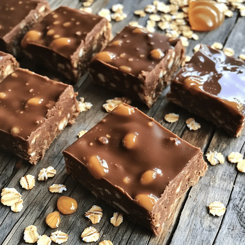 - 1 cup rolled oats - 1/2 cup natural peanut butter (or almond butter) - 1/2 cup honey (or maple syrup for a vegan option) - 1/2 cup protein powder (chocolate flavor preferred) Each bar has about 150 calories. You get 5 grams of protein, 7 grams of fat, and 20 grams of carbs. This makes them a good snack to fuel your day. - Oats: Oats are great for your gut. They have fiber, which helps digestion and keeps you full longer. - Nut Butters: Nut butters provide healthy fats and protein. They also have vitamins and minerals that support your heart and brain. - Honey or Maple Syrup: These natural sweeteners give you energy. They have antioxidants that help fight disease and boost your health. These ingredients work together to make a tasty and healthy snack. You can find the full recipe for these delicious protein bars above. Mixing dry ingredients Start by grabbing a large mixing bowl. Add 1 cup of rolled oats and 1/2 cup of protein powder. Stir these together until they mix well. This step helps create a good base for your bars. The oats add texture, while the protein powder adds nutrition. Melting wet ingredients Next, take a microwave-safe bowl. Measure out 1/2 cup of natural peanut butter or almond butter. Then, add 1/2 cup of honey or maple syrup. Microwave this mixture for about 20 to 30 seconds. This will make it easier to mix. After microwaving, stir it well until smooth. Incorporating wet into dry Now, pour the warm peanut butter and honey mixture into your bowl of oats and protein powder. Mix everything together. You may find this a bit sticky, but that's perfect! It should form a thick dough that sticks together well. Achieving the right consistency Keep mixing until you have no dry bits left. The dough should hold together but not be overly wet. If it feels too dry, add a tiny bit of water. If too wet, sprinkle in some extra oats or protein powder. Pressing into the baking dish Line an 8x8-inch baking dish with parchment paper. Leave some paper hanging over the sides. This makes it easier to lift the bars out later. Pour your dough into the dish and press it down evenly. Use a spatula to smooth the top. Make sure it’s compact for the best texture. Refrigeration time and techniques Once pressed, place the dish in the fridge. Let it chill for at least 1 hour. This helps the bars firm up. After they are set, lift them out using the parchment paper. Cut them into squares or rectangles. Enjoy your tasty homemade protein bars! For complete instructions, refer to the Full Recipe. To get the best texture, packing your mixture is key. When you press the dough into the dish, make it firm. This step helps the bars hold together. You can use a spatula or your hands to pack it down tightly. If you want to shape the bars differently, try using a silicone mold. This can add fun shapes and make for easy removal. Add spices like cinnamon or cocoa for extra flavor. A dash of cinnamon makes the bars warm and cozy. Cocoa can bring a rich chocolate taste. You can also toss in some superfood add-ins. Chia seeds are a great choice. They add crunch and boost the health factor. Avoid overmixing or undermixing the dough. Overmixing can make the bars tough, while undermixing leaves lumps. Both can affect the final product. Also, don’t skip the refrigeration time. Allow enough time for the bars to set. This step is crucial for a perfect bite. Once chilled, the bars will slice easily and hold their shape. {{image_2}} One fun way to switch up your protein bars is with flavor. You can make a chocolate chip variation! Just add a half cup of dark chocolate chips to the dough. The chocolate adds richness and sweetness. You will love the taste! If you need nut-free options, try using seed butter instead of nut butter. Sunflower seed butter works great! It keeps the bars creamy and adds a nice flavor. You can also use pumpkin seed butter for a different taste. Want to make these bars vegan-friendly? Simply swap honey for maple syrup. This keeps your bars sweet and sticky. You can also ensure your protein powder is plant-based. These changes make the bars perfect for everyone! For gluten-free enhancement, use certified gluten-free oats. This way, anyone can enjoy these tasty treats. Just check the label on your protein powder for any gluten. It should say gluten-free for extra safety. You can enjoy these bars in many ways. Pair them with fresh fruits like bananas or berries. This adds a burst of flavor and freshness. You can also serve them with yogurt for a creamy touch. These bars are perfect as a pre- or post-workout snack. They give you energy and help with recovery. Just grab one before or after your workout for a quick boost! To keep your protein bars fresh, store them in an airtight container. This helps prevent moisture and keeps them from getting stale. I recommend using a glass or plastic container with a tight seal. This way, your bars stay tasty for longer. For added freshness, place a piece of parchment paper between layers of bars. Also, keep them in the fridge. The cool temperature maintains their texture and flavor. How long do they last? When stored properly, these protein bars can last up to a week in the fridge. If you want to save them for longer, consider freezing them. They can stay fresh for about three months in the freezer. Just wrap each bar in plastic wrap, then place them in a freezer bag. This method keeps them safe and easy to grab later. When you take your bars on the go, keep them in a small cooler or insulated bag. This helps them stay fresh and prevents melting. For packaging, use a simple sandwich bag or reusable snack bag. You can also wrap each bar in parchment paper for easy access and to reduce mess. This way, you can enjoy your protein bars anytime, anywhere! To make vegan protein bars, swap honey for maple syrup. Use almond butter or sunflower seed butter instead of peanut butter. These swaps keep the texture and taste great. You still get a tasty treat without any animal products. Yes, you can use any flavor of protein powder. Vanilla, strawberry, or even unflavored powder works well. Just remember that the flavor will change your bars. Taste is key, so choose what you like best. If your bars are crumbly, try adding more nut butter or a splash of water. You can also melt the mixture slightly before pressing it into the pan. This helps everything stick together better. You can find more clean-eating recipes online. Websites like Minimalist Baker or Oh She Glows have great options. Cookbooks focused on healthy eating are also great for more ideas. For quick recipes, look for blogs that specialize in easy meals. For the full recipe of these nutty chocolate bliss protein bars, check out the linked resources. In this post, we explored how to make healthy protein bars with simple ingredients. Each ingredient offers unique health benefits, like fiber from oats and protein from nut butter. I shared step-by-step instructions to help you create the perfect bars. You also learned tips to enhance flavors and avoid common mistakes. Finally, these bars are not just tasty but also fun to customize for your needs. Enjoy making them to fuel your day!