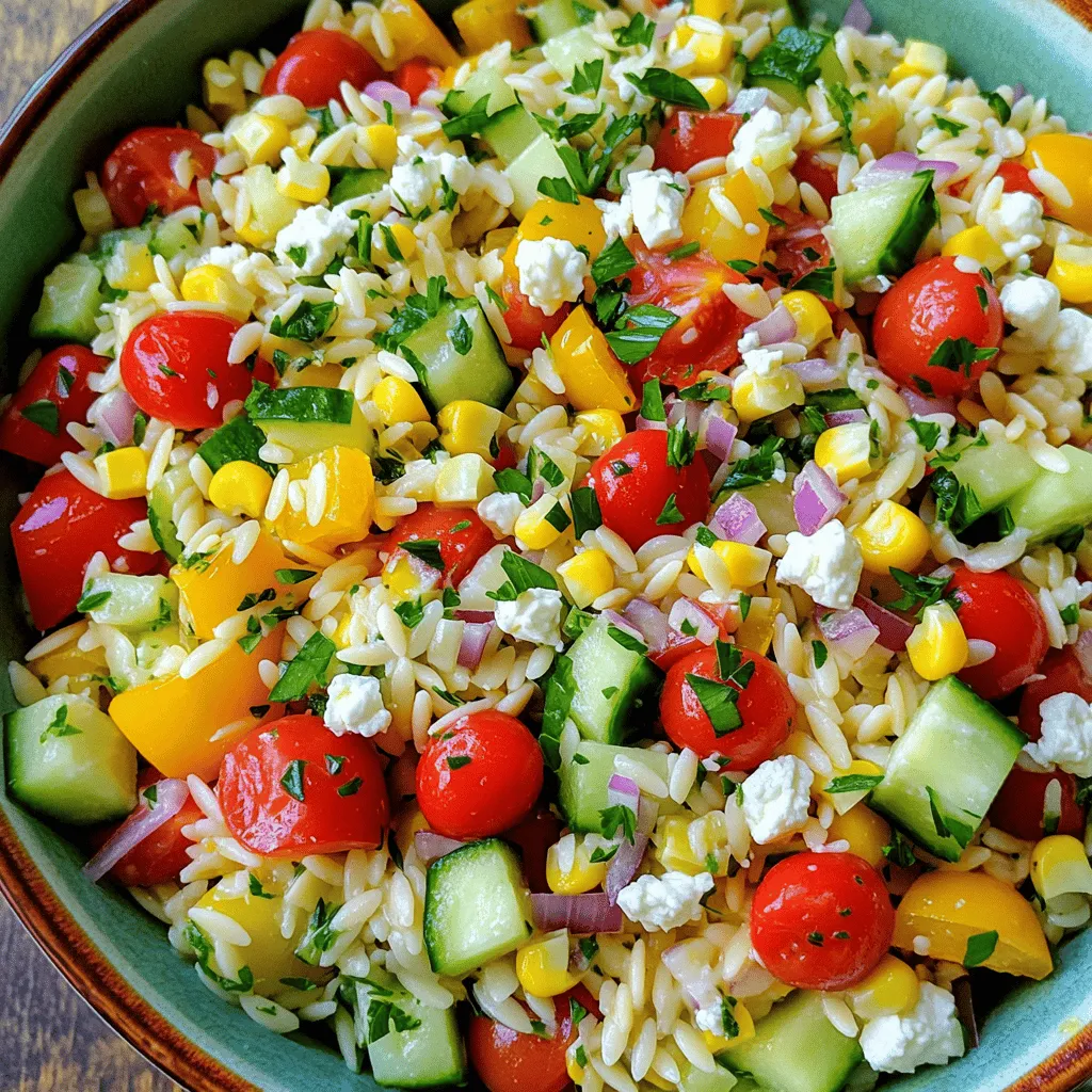 Rainbow Orzo Salad Vibrant and Flavorful Delight