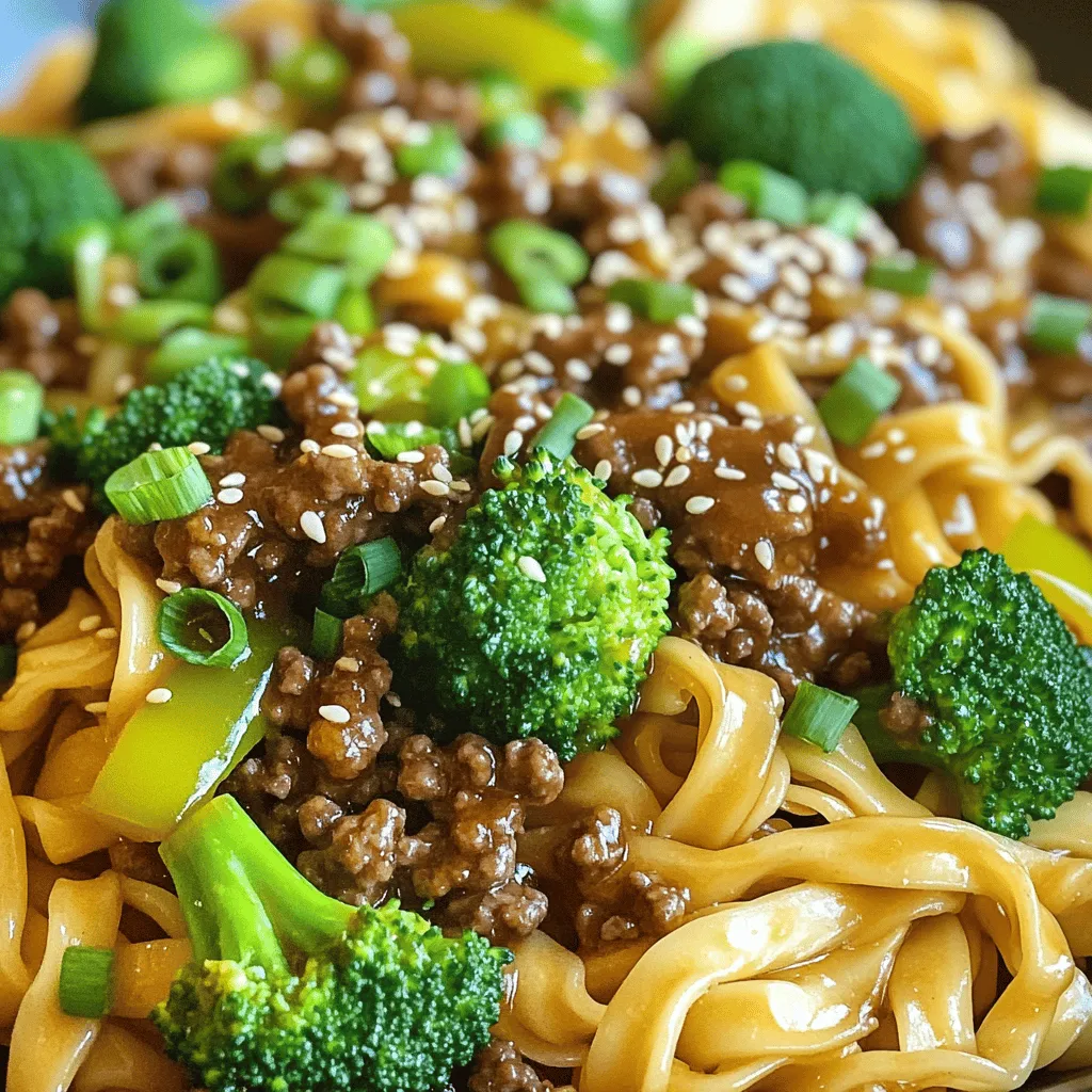 Mongolian Ground Beef Noodles Delicious and Simple Meal