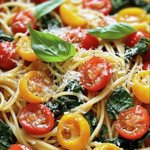 Here’s what you need for this tasty Tomato Spinach Pasta. Each item adds flavor and nutrition. - 250g pasta (spaghetti or penne) - 2 cups fresh spinach, chopped - 2 cups cherry tomatoes, halved - 3 cloves garlic, minced - 1 tablespoon olive oil - 1 teaspoon dried oregano - 1/2 teaspoon red pepper flakes (optional) - Salt and pepper to taste - 1/4 cup grated Parmesan cheese (or nutritional yeast for a vegan option) - Fresh basil leaves for garnish Each ingredient plays a role. The pasta is the base, while cherry tomatoes bring sweetness. Spinach adds a fresh touch, and garlic gives a nice kick. Olive oil helps everything come together. Oregano and red pepper flakes bring depth and warmth. Feel free to tweak the ingredients to your taste. You can use whole grain pasta or add more spices. The Full Recipe gives you a clear guide to follow. Enjoy the process of cooking and make it your own! Start by boiling a large pot of salted water. This helps to flavor the pasta. Once the water is rolling, add your pasta. I prefer spaghetti or penne. Cook it until it is al dente. This means it should be firm but not hard. Follow the package instructions for timing. After cooking, drain the pasta but keep 1/2 cup of that water. This water helps make the sauce creamy later. In a large skillet, heat one tablespoon of olive oil over medium heat. Add three cloves of minced garlic. Sauté for 1-2 minutes until it smells good. Be careful! You don’t want to burn the garlic. Next, add two cups of halved cherry tomatoes. Cook them for about five minutes. They should start to soften and release their juices. After that, stir in two cups of chopped spinach and one teaspoon of dried oregano. If you like heat, add 1/2 teaspoon of red pepper flakes. Season with salt and pepper. Cook for another 2-3 minutes until the spinach wilts. Now it's time to mix everything! Add your drained pasta to the skillet. Toss it all together. If the sauce looks too thick, splash in some of the reserved pasta water. This will help create a light sauce. Once mixed, take it off the heat and sprinkle on 1/4 cup of grated Parmesan cheese or nutritional yeast. Toss again until everything is well combined. Serve hot, and don’t forget to add some fresh basil leaves for extra flavor. You can find the full recipe above for more details! To cook pasta just right, start with a big pot of water. Add salt to make the pasta flavorful. Boil the water first, then add your pasta. Stir it often. This keeps the pasta from sticking. Cook until it's al dente, which means it should be firm but not hard. Taste a piece to check if it is ready. Reserve some pasta water before draining. This water helps make the sauce creamy. To boost the flavor of your Tomato Spinach Pasta, think about adding spices. Garlic brings a rich taste. You can use fresh herbs like basil or parsley too. A squeeze of lemon juice adds brightness. Red pepper flakes give heat, but use them lightly if you’re not a fan of spice. Try adding a pinch of sugar to balance acidity from the tomatoes. These small tweaks can make a big difference. Tomato Spinach Pasta pairs well with many things. A simple green salad is a great choice. You can also serve it with garlic bread for extra flavor. For protein, grilled chicken or shrimp work nicely. If you want a meat-free option, try chickpeas for added texture. When plating your dish, use a big bowl to show off the colors. Top with fresh basil leaves and a sprinkle of cheese for a nice look. Drizzle a little olive oil on top for shine. Make it look appetizing; it will taste better too! For the full recipe, check out the earlier section. {{image_2}} For a twist on Tomato Spinach Pasta, you can swap out some ingredients. If you want to change the pasta type, try using whole wheat, gluten-free, or even zucchini noodles. These options add unique flavors and textures. For cheese, you might use ricotta or feta instead of Parmesan. If you want to add protein, consider grilled chicken, shrimp, or even chickpeas for a hearty meal. Tofu is a great choice for a meat-free option. Just sauté it with the garlic to infuse more flavor. To make this dish gluten-free, simply choose gluten-free pasta. Many brands offer tasty options that cook well. For a vegan-friendly version, swap Parmesan with nutritional yeast. This will give you that cheesy flavor without any dairy. You can also add more veggies, like bell peppers or mushrooms, to enhance the dish. They provide nutrition and vibrant colors. Adjusting recipes like this makes it easy to cater to different diets while keeping the meal delicious. For the Full Recipe, check the main article. To keep your Tomato Spinach Pasta fresh, use these tips: - Refrigeration: Place leftovers in an airtight container. This keeps moisture in and flavors fresh. Store in the fridge for up to 3 days. - Freezing: For longer storage, freeze your pasta. Use freezer-safe containers or bags. This way, you can enjoy it later. It lasts up to 3 months in the freezer. Reheating your Tomato Spinach Pasta needs care to keep it tasty. Here are some methods: - Stovetop: Heat a skillet over medium heat. Add a splash of water or olive oil. Stir gently until warmed through. - Microwave: Place in a microwave-safe bowl. Add a little water to prevent dryness. Heat in short bursts, stirring in between. These methods help maintain the dish's quality and flavor. Enjoy your leftovers just as much as the first serving! Can I use frozen spinach instead of fresh? Yes, you can use frozen spinach. Just thaw and drain it first. Fresh spinach has a brighter taste, but frozen works well in a pinch. How can I make this dish spicier? Add extra red pepper flakes during cooking. You can also include diced jalapeños or a splash of hot sauce for a kick. What can I serve with this pasta dish? Tomato spinach pasta pairs well with garlic bread or a crisp salad. You could also serve it with grilled chicken or fish for added protein. How long does this pasta last in the fridge? Tomato spinach pasta lasts about three to four days in the fridge. Store it in an airtight container for best results. What are the health benefits of spinach in this recipe? Spinach is rich in vitamins A, C, and K. It also provides iron and calcium, supporting bone health and boosting the immune system. Is this dish suitable for meal prep? Yes, this dish is great for meal prep. You can make it ahead and store it in the fridge. Just reheat when you are ready to eat. Check out the Full Recipe for more details. This article covered how to make a delicious Tomato Spinach Pasta. We explored the needed ingredients, step-by-step cooking methods, and helpful tips. Remember, you can adjust flavors and ingredients to fit your taste. Don’t forget the importance of storage and reheating for leftovers. Enjoy this dish with your favorite sides for a complete meal. Tomato Spinach Pasta is not just tasty; it’s healthy too. I hope you feel inspired to try this easy and yummy recipe!