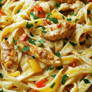To make Creamy Cajun Chicken Pasta, you will need the following items: - 2 boneless, skinless chicken breasts - 8 ounces fettuccine pasta - 2 tablespoons Cajun seasoning - 2 tablespoons olive oil - 1 small onion, finely chopped - 3 cloves garlic, minced - 1 bell pepper (red or yellow), sliced - 1 cup heavy cream - 1 cup chicken broth - 1 teaspoon paprika - 1 teaspoon dried oregano - Salt and pepper to taste - Fresh parsley, chopped (for garnish) - Grated Parmesan cheese (for serving) For the best flavors, I suggest using quality brands. Look for Cajun seasoning blends from brands like Tony Chachere’s or Zatarain’s. If you can’t find Cajun seasoning, make your own. Mix paprika, cayenne pepper, garlic powder, and onion powder. For heavy cream, brands like Land O’Lakes work well. You can replace heavy cream with coconut milk for a dairy-free option. Always choose fresh chicken breasts. They should feel firm and have a pink hue. For the vegetables, opt for bright, crisp bell peppers and aromatic onions. This makes a big difference in taste. Fresh garlic has a strong smell and is more flavorful than pre-minced. When you buy herbs, look for vibrant colors. Fresh parsley adds a nice touch to your dish. For the best results, use fresh ingredients whenever possible. You can find full recipe details in the [Full Recipe]. Start by boiling a large pot of salted water. Once the water is boiling, add 8 ounces of fettuccine pasta. Cook it according to the package instructions until it is al dente. This usually takes about 8-10 minutes. When it's done, drain the pasta in a colander and set it aside for later. While the pasta cooks, take 2 boneless, skinless chicken breasts. Sprinkle 2 tablespoons of Cajun seasoning evenly on both sides. Heat 2 tablespoons of olive oil in a large skillet over medium-high heat. Add the chicken breasts to the skillet. Cook them for about 5-7 minutes on each side until they turn golden brown and are cooked through. Remove the chicken from the skillet and let it rest for a few minutes. Then, slice it into strips. In the same skillet, add a small chopped onion, 3 minced garlic cloves, and a sliced bell pepper. Sauté these for about 3-4 minutes until they soften and smell great. Pour in 1 cup of heavy cream and 1 cup of chicken broth. Add 1 teaspoon of paprika and 1 teaspoon of dried oregano. Stir everything well and bring the mixture to a simmer. Let it cook for about 5 minutes so the sauce thickens slightly. Now, combine the cooked fettuccine and sliced chicken back into the skillet. Toss it all together, ensuring the pasta is well coated in the creamy sauce. Season with salt and pepper to taste. If you want the full recipe, check out the complete cooking instructions! To make a great cream sauce, use heavy cream. It gives a rich and smooth texture. When you add the cream to the pan, keep stirring. This helps blend the flavors well. Let it simmer gently. This allows the sauce to thicken. If you want more flavor, add a bit of chicken broth. This makes the sauce lighter without losing taste. One big mistake is overcooking the chicken. Cook it until golden brown, then remove it from the heat. If you let it cook too long, it can become dry. Another mistake is rushing the sauce. Let it simmer to thicken properly. Lastly, don’t forget to season. Add salt and pepper to taste at the end. This makes all the flavors pop. This dish shines when served hot. Top it with fresh parsley and grated Parmesan cheese. You can also serve it with garlic bread or a fresh salad. For a fun twist, add a sprinkle of Cajun seasoning on top. This adds a nice kick. You can find the full recipe to explore more tips. Enjoy your meal! {{image_2}} You can easily boost the nutrition of your creamy Cajun chicken pasta. Adding vegetables makes it colorful and tasty. I love using spinach, zucchini, or cherry tomatoes. Spinach wilts well in the sauce, while zucchini adds a nice crunch. Cherry tomatoes bring a burst of sweetness. Just sauté the veggies with the onion and garlic to keep them fresh and bright. If you want a change from chicken, there are great options. Shrimp works wonderfully with the Cajun flavors. Just cook them until pink and tender. You can also try tofu for a vegetarian twist. It soaks up the sauce nicely and adds protein. Cook the tofu until golden for added texture. Want more heat? You can amp up the spice level easily. Add more Cajun seasoning to the sauce. If you like it extra spicy, toss in some red pepper flakes. For a milder dish, reduce the seasoning. You can also add a dollop of sour cream on top to cool it down. This way, you can adjust the heat to fit everyone’s taste. For the complete experience, check out the Full Recipe and enjoy your cooking adventure! Store any leftover creamy Cajun chicken pasta in an airtight container. Make sure it cools down first. Refrigerate it for up to three days. Keep in mind that the sauce may thicken as it sits. If it gets too thick, you can add a splash of chicken broth when reheating. To reheat, use a skillet on medium heat. Add a little olive oil or broth to help the sauce loosen. Stir often to heat evenly. You can also use the microwave. Place pasta in a bowl, cover it, and heat in short bursts. Stir between each burst to ensure even heating. You can freeze creamy Cajun chicken pasta, but the texture may change. Place it in a freezer-safe container. Use it within three months for the best taste. To thaw, move it to the fridge overnight. Reheat it gently on the stove or microwave, adding a little liquid to revive the sauce. For the full recipe, check out the details above! Cajun seasoning is a mix of spices. It often includes paprika, cayenne pepper, garlic powder, and onion powder. You may also find oregano, thyme, and black pepper. This mix gives Cajun dishes their bold, spicy flavor. Yes, you can make this recipe gluten-free. Use gluten-free fettuccine instead of regular pasta. Most Cajun seasonings are gluten-free, but check the label to be sure. With these swaps, you can enjoy this dish without worry. Creamy Cajun Chicken Pasta lasts about three to four days in the fridge. Store it in an airtight container. When you’re ready to eat, just heat it in the microwave or on the stovetop. Enjoy it warm for the best flavors. For the full recipe, check the instructions provided above. This blog post covers everything you need to make creamy Cajun chicken pasta. You learned the right ingredients, brand suggestions, and tips for fresh items. The step-by-step instructions guide you through each part, from cooking fettuccine to making the sauce. I shared helpful tips to perfect your dish, avoid common mistakes, and suggested ways to serve. You also saw variations for added vegetables and spice options. Finally, I provided storage tips to keep your leftovers tasty. Enjoy your cooking journey!