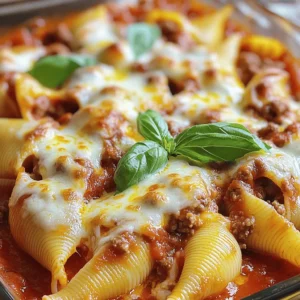 - 20 jumbo pasta shells - 1 pound ground beef - 1 small onion, finely chopped - 2 cloves garlic, minced - 1 cup ricotta cheese - 1 cup mozzarella cheese, shredded (plus extra for topping) - 1/2 cup parmesan cheese, grated - 1 large egg - 1 teaspoon Italian seasoning - Salt and pepper to taste - 3 cups marinara sauce - Fresh basil leaves, for garnish Using fresh ingredients makes a big difference. Fresh ground beef has better flavor. Look for ground beef that is bright red and moist. The onion should be firm with no soft spots. Choose garlic that feels heavy for its size. Use real cheese for the best taste. Avoid pre-shredded cheese when you can. You can switch out ground beef for ground turkey or chicken for a lighter meal. For a vegetarian option, try using cooked lentils or mushrooms. If you are lactose intolerant, use dairy-free cheese. You can replace the egg with a flaxseed meal mix if needed. Use gluten-free pasta shells if you need a gluten-free meal. You can also use marinara sauce without added sugar for a healthier choice. First, you need to cook the jumbo pasta shells. Boil water in a large pot. Add a pinch of salt to enhance flavor. Cook the shells according to the package instructions until they are al dente. This usually takes about 9-11 minutes. Once done, drain them gently. Place the shells on a lightly greased baking sheet. This step prevents them from sticking together. Next, heat a large skillet over medium heat. Add the ground beef, chopped onion, and minced garlic. Cook this mixture until the beef browns and the onion turns soft. This process takes about 7-8 minutes. Be sure to drain any excess fat after cooking. This keeps the filling light and tasty. In a bowl, mix together the ricotta cheese, one cup of mozzarella cheese, grated parmesan, egg, Italian seasoning, salt, and pepper. Stir until the mixture is creamy. Now, add the cooked beef mixture to this cheese blend. Stir well to ensure it combines smoothly. Fill each pasta shell generously with the beef and cheese mixture. In a baking dish, spread one cup of marinara sauce on the bottom. Carefully arrange the stuffed shells on top of the sauce. Pour the remaining marinara sauce over the shells. Make sure they are well covered to keep them moist. Sprinkle extra mozzarella cheese on top. This gives a nice cheesy finish. Cover the baking dish with aluminum foil and bake for 25 minutes. After that, remove the foil and bake for an additional 10 minutes. You want the cheese to bubble and turn golden brown. Once they are done, take them out of the oven and let them cool for a few minutes. Before serving, garnish with fresh basil leaves for a pop of color. Enjoy your savory best stuffed shells with ground beef! For the full recipe, check the previous section. To create a great cheese mixture, use fresh cheeses. I love using ricotta, mozzarella, and Parmesan. Mix these cheeses in a bowl with one large egg. The egg helps bind everything together. Add salt, pepper, and Italian seasoning for extra flavor. This blend makes the filling rich and creamy. Start with high-quality ground beef. Ground chuck works well because it has good fat content. This gives the beef flavor and keeps it juicy. Sauté the beef with finely chopped onion and minced garlic. This step builds a strong base of flavor. Make sure to drain any excess fat. You want the beef to shine in your stuffed shells. To prevent sticking, lightly grease your baking sheet before placing the cooked shells. After boiling the pasta, let them cool slightly before filling. This helps avoid tearing. Bake your stuffed shells covered for part of the time to keep moisture in. Remove the foil near the end to let the cheese brown nicely. Following these tips ensures a tasty dish without any mess. For the complete recipe, check out the Full Recipe section. {{image_2}} You can easily make stuffed shells without meat. Use spinach, mushrooms, or zucchini instead. Mix these veggies with ricotta cheese for a tasty filling. Adding herbs like basil or parsley gives a fresh taste. You can also blend in some artichoke hearts or sun-dried tomatoes for extra flavor. This vegetarian twist keeps the dish hearty and satisfying. If you enjoy a bit of heat, consider adding red pepper flakes or diced jalapeños to the beef mixture. You can also mix in some spicy Italian sausage for more flavor. Another fun option is to layer in roasted red peppers or a dash of hot sauce in the marinara. These spicy additions can turn your stuffed shells into a bold and exciting dish. While marinara sauce is classic, you can try a creamy Alfredo sauce instead. This sauce pairs well with the cheesy filling and adds a rich taste. For cheese, consider using goat cheese or feta for a different flavor profile. Mixing different cheeses, like gouda or fontina, can also give a unique twist. Try experimenting with combinations that suit your taste. Each variation can elevate your stuffed shells to new heights. You can find the full recipe above to bring these ideas to life! To keep your stuffed shells fresh, let them cool first. Place them in an airtight container. You can store them in the fridge for up to three days. If you want to save them longer, consider freezing. When you’re ready to eat, reheat your stuffed shells. Preheat your oven to 350°F (175°C). Cover the dish with foil to keep them moist. Bake for about 20 minutes. You can also use the microwave. Heat on medium power in 1-minute intervals until hot. Freezing is a great way to save time. You can freeze stuffed shells before or after baking. If freezing unbaked, wrap them tightly in foil. Label them with the date. They’ll last up to three months in the freezer. To cook from frozen, bake at 375°F (190°C) for about 45 minutes. If baked, let them thaw overnight in the fridge before reheating. Enjoy your delicious meal anytime! To avoid watery stuffed shells, drain excess liquid from the meat. After cooking the beef, let it sit briefly to remove steam. Use thick marinara sauce instead of watery ones. You can also add breadcrumbs to absorb moisture. This keeps the filling nice and firm. Yes, you can use other meats. Ground turkey or chicken can work well. They offer a lighter taste. For a richer flavor, try Italian sausage. If you want a vegetarian option, use cooked lentils or mushrooms. Each choice gives a unique twist to your stuffed shells. To reheat stuffed shells, use your oven. Preheat it to 350°F (175°C). Place the shells in a baking dish and cover with foil. Heat for about 20 minutes. If you want, add some extra cheese on top before reheating. This makes them extra cheesy and delicious. Yes, you can prepare stuffed shells ahead. Assemble them and cover with foil. Store them in the fridge for up to 24 hours. When ready, just bake as usual. You can also freeze them for later. Just thaw overnight in the fridge before baking. To wrap up, we covered essential tips for making delicious stuffed shells. We explored ingredients, cooking steps, and helpful tricks to perfect the dish. You learned how to customize your shells for different diets and flavors. Storing and reheating them correctly ensures tasty meals later. Remember, keeping ingredients fresh is key. With this knowledge, you can create a meal that everyone will love. Enjoy making stuffed shells your way!