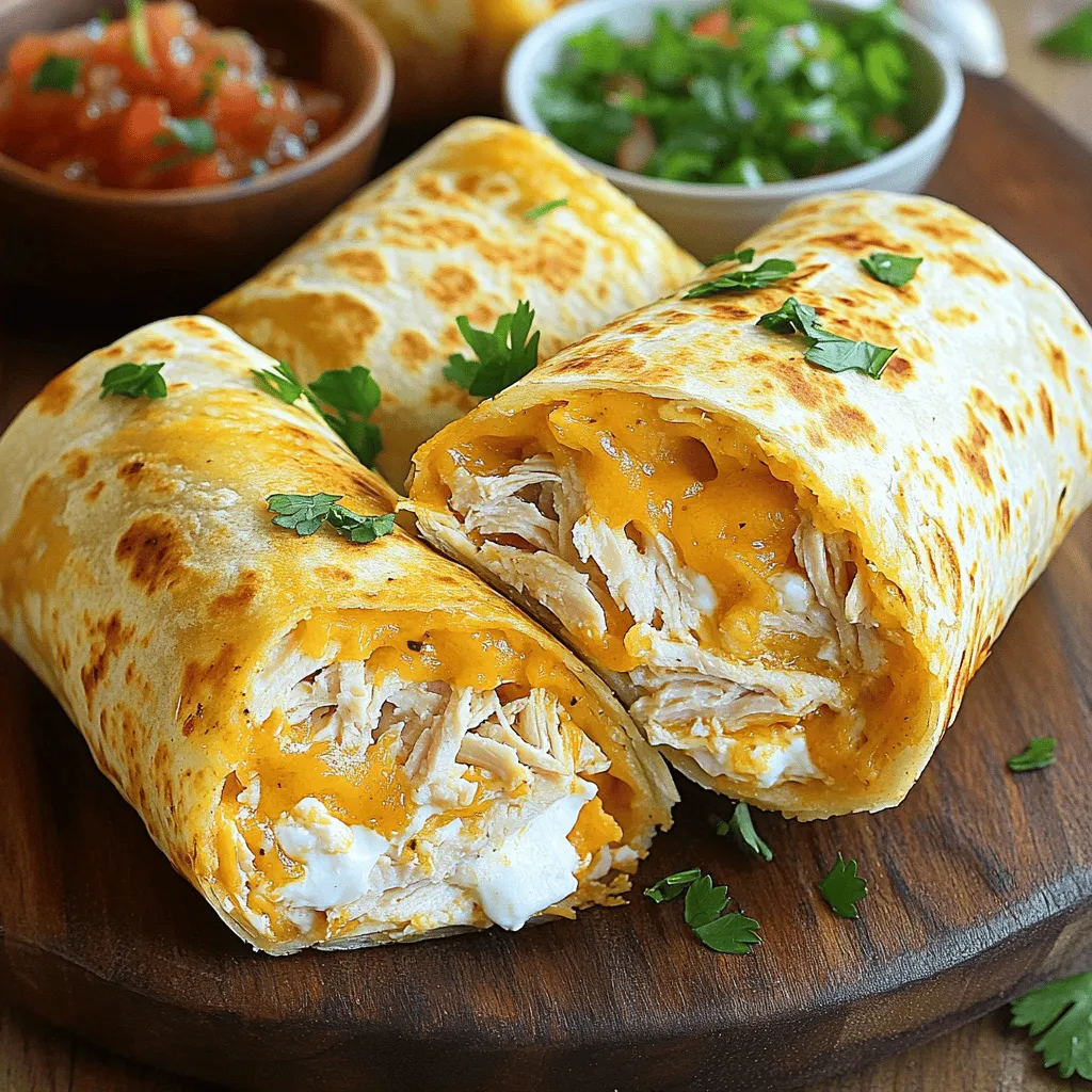 Cheesy Garlic Chicken Wraps Flavorful and Quick Meal