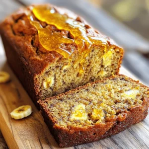 - 3 ripe bananas, mashed - 1/2 cup honey - 1/4 cup unsalted butter, melted - 1 large egg, beaten - 1 teaspoon pure vanilla extract - 1 teaspoon baking soda - 1/2 teaspoon salt - 1 1/2 cups all-purpose flour - 1/2 teaspoon ground cinnamon (optional) - 1/2 cup chopped walnuts or pecans (optional) You can adjust this recipe for different serving sizes. If you want a smaller loaf, halve the ingredients. For a larger loaf, simply double them. You can also swap honey for other sweeteners like maple syrup or agave nectar. Each will add a unique touch to the flavor. When choosing bananas, look for ones that are very ripe. Spots on the skin mean they are sweet and easier to mash. For honey, choose raw or local honey for the best flavor. Always use pure vanilla extract for a rich taste. Avoid imitation vanilla; it lacks depth. 1. Preheat the oven and prepare the loaf pan: Start by setting your oven to 350°F (175°C). This is the perfect temperature for baking. Grease a 9x5-inch loaf pan. You can also line it with parchment paper. This will help you remove the bread easily later. 2. Mashing the bananas: Take your ripe bananas and place them in a large bowl. Use a fork to mash them until they are smooth. The riper the bananas, the sweeter your bread will be. This step is fun and helps release the natural sugars. 1. Combining wet ingredients: In the bowl with the mashed bananas, add 1/2 cup of honey and 1/4 cup of melted unsalted butter. Stir these together until they blend well. Next, mix in 1 large beaten egg and 1 teaspoon of pure vanilla extract. Keep stirring until everything is fully combined. 2. Incorporating dry ingredients properly: In a separate bowl, whisk together 1 teaspoon of baking soda, 1/2 teaspoon of salt, and 1 1/2 cups of all-purpose flour. If you like, add 1/2 teaspoon of ground cinnamon here. Gradually fold this dry mix into the banana mixture. Be careful not to overmix; you want it just combined. 1. Baking time and temperature: Pour your batter into the prepared loaf pan. Smooth the top with a spatula. Place it in the oven and bake for 50 to 60 minutes. 2. Knowing when it's done: The bread is ready when a toothpick inserted in the center comes out clean. If you see any batter on the toothpick, give it more time. Once it’s done, let it cool in the pan for about 10 minutes. Then, transfer it to a wire rack to cool completely. Enjoy this delightful and simple recipe for Honey Vanilla Banana Bread! For the complete details, check the Full Recipe. To avoid common mistakes, make sure your bananas are very ripe. Brown spots on the peel show they are sweet. If you mix too much, your bread will be tough. Combine wet and dry ingredients gently. Use a spatula to fold them together. To perfect the texture and moisture, add the right amount of honey. Honey helps keep the bread moist. If you want a lighter crumb, add a little more flour. Be careful not to pack the flour down. Use a spoon to scoop and level it. For presentation ideas, serve slices on a pretty plate. A drizzle of honey on top looks great. You can also add a dollop of butter. For extra flair, garnish with sliced bananas or a sprinkle of cinnamon. When pairing with toppings or spreads, try cream cheese or nut butter. Both pair well with the sweetness of honey and bananas. You can even add a bit of jam if you like. To store leftover banana bread, wrap it in plastic wrap. You can also use a zip-top bag. This keeps it fresh for several days. If you want to store it longer, freeze it. Just slice it first, so you can take out one piece at a time. For reheating, use a toaster oven or microwave. If using a microwave, heat for only 10-15 seconds. This keeps it soft and warm without drying it out. Enjoy your Honey Vanilla Banana Bread fresh! For the [Full Recipe], check the ingredients and instructions above. {{image_2}} You can easily change the taste of your Honey Vanilla Banana Bread. One popular option is adding chocolate chips. Just fold in about 1/2 cup of semi-sweet or dark chocolate chips to the batter. This sweet touch makes the bread even more delightful. Another great idea is to incorporate spices. Ground cinnamon adds warmth and depth. You can also try nutmeg or a dash of allspice for a unique twist. Each spice brings a new flavor layer to your banana bread. If you need a gluten-free option, swap the all-purpose flour for gluten-free flour. Many blends work well. Just check the package for the right measurements. For a vegan version, replace the egg with a flax egg. To make a flax egg, mix one tablespoon of ground flaxseed with three tablespoons of water. Let it sit for a few minutes to thicken. You can also substitute honey with maple syrup. This keeps the sweetness while making it plant-based. Adding different nuts or seeds can give your banana bread a nice crunch. Walnuts or pecans are classic choices. Try sunflower seeds or pumpkin seeds for a new texture. Dried fruits are another fun option. Raisins, cranberries, or chopped dates add sweetness and chew. They also pair well with the banana flavor and make each slice exciting. For the full recipe, check out the detailed steps provided above. To keep your banana bread fresh, you can store it at room temperature. Wrap it in plastic wrap or place it in an airtight container. This keeps it moist. If you live in a warm area, the fridge is better. The cold helps stop spoilage. Use a glass or plastic container with a tight lid for the best results. Freezing banana bread is simple. First, let the bread cool completely. Then, wrap it tightly in plastic wrap. This keeps out air and moisture. Place it in a freezer bag or container for extra protection. When you want to eat it, take it out and let it thaw on the counter. For faster thawing, slice the bread before freezing. Banana bread lasts about 3-4 days at room temperature. In the fridge, it can last up to a week. If frozen, it stays good for about 3 months. Always check for any signs of spoilage, like a bad smell or mold. Enjoy your Honey Vanilla Banana Bread fresh and tasty! What is the best way to ripen bananas for the recipe? To ripen bananas quickly, place them in a brown paper bag. The bag traps ethylene gas, speeding up ripening. You can also add an apple to boost the effect. Keep the bag at room temperature for a day or two. Can I use frozen bananas for this bread? Yes, you can use frozen bananas. Just thaw them first. Drain any excess liquid before mashing. Frozen bananas may add more moisture, so adjust flour if needed. They will still give you that sweet, banana flavor. Why did my banana bread sink in the middle? Banana bread may sink due to too much liquid or underbaking. Make sure to measure your ingredients accurately. Always check if the bread is fully baked by using a toothpick. If it comes out clean, it’s done. How can I make my banana bread more flavorful? You can enhance flavor by adding spices like cinnamon or nutmeg. Consider using vanilla bean paste instead of extract for a bolder taste. Adding chopped nuts or dark chocolate can also bring depth to the flavor. Can I substitute honey with maple syrup? Yes, maple syrup can replace honey. It will change the flavor slightly but will still be delicious. Use the same amount as the honey in the recipe. What if I don't have ripe bananas? If you lack ripe bananas, you can bake unripe ones. Place them in a 300°F oven for 15-20 minutes. Let them cool before peeling and mashing. This method will soften them to use in your recipe. For the full recipe, check out the details above. You learned how to make delicious honey vanilla banana bread. We covered key ingredients, preparation steps, and tips for baking. You also explored variations and storage options to keep your bread fresh. Remember, the right bananas and honey make a big difference. Enjoy experimenting with flavors and customizing your loaf. This recipe is not just easy; it’s also a chance to make something special. Happy baking!