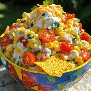 To make this tasty dish, gather these ingredients: - 2 cups corn (fresh or canned) - 1 cup cherry tomatoes, halved - 1 cup mixed bell peppers, diced - 1 small red onion, finely chopped - 1 cup shredded cheddar cheese - 1 cup Fritos corn chips - 1/2 cup sour cream - 1/4 cup mayonnaise - 1 tablespoon lime juice - 1 teaspoon chili powder - Salt and pepper to taste - Fresh cilantro for garnish (optional) This list of ingredients makes a bright and colorful salad. Each item adds flavor and texture. Fresh corn gives a sweet crunch, while Fritos add a satisfying crunch at the end. The cheese brings creaminess, and the lime juice adds a zesty kick. You can use fresh or canned corn, but I prefer fresh for the best taste. Feel free to adjust the ingredients based on your taste or what you have. This recipe is easy to customize! For the full recipe, check out the detailed instructions. Enjoy creating your Easy Frito Corn Salad! To make Easy Frito Corn Salad, follow these steps closely. They are simple and rewarding. How to mix the vegetables Start by taking a large mixing bowl. Add 2 cups of corn, either fresh or canned. Next, toss in 1 cup of halved cherry tomatoes. Then, add 1 cup of diced bell peppers, using mixed colors for fun. Finally, include 1 small finely chopped red onion. Stir everything gently until well combined. Combining the dressing ingredients In a separate small bowl, mix 1/2 cup of sour cream with 1/4 cup of mayonnaise. Squeeze in 1 tablespoon of lime juice. Add 1 teaspoon of chili powder, along with salt and pepper to taste. Whisk the dressing until it is smooth and creamy. This dressing adds a zesty kick. Tossing the Fritos before serving Pour the dressing over the corn and vegetable mix. Stir gently to coat all the veggies. This is key to enjoy every bite. Just before you serve, add 1 cup of Fritos corn chips. Toss them lightly to keep them crispy. This adds a nice crunch to the salad. Enjoy your Easy Frito Corn Salad! You can find the Full Recipe for all the details. To boost the taste of your Easy Frito Corn Salad, adjust the seasoning. Try adding a bit more chili powder for heat. You can also mix in some cumin or garlic powder for depth. Fresh corn gives a sweet crunch. It shines in this recipe. Canned corn works well, too, but drain it well. This keeps excess liquid from making your salad soggy. Keeping Fritos crispy is key. Add them just before serving. This way, they stay crunchy and fun to eat. Serve your salad cold for the best flavor. It tastes great straight from the fridge. If you want a warm dish, let it sit at room temperature for about 15 minutes. This brings out the flavors without losing texture. {{image_2}} You can switch out Fritos for other snacks. Try tortilla chips or crunchy crackers. Both add a nice crunch. For a healthier choice, use baked chips. They still taste great. If you want a gluten-free version, look for corn chips labeled gluten-free. If you want a dairy-free dressing, you can use cashew cream. Blend soaked cashews with water and a bit of lemon juice. This makes a creamy and tasty option. Another choice is to use avocado instead of sour cream. It adds healthy fats and a smooth texture. Adding seasonal vegetables can make your salad shine. For spring, try using fresh peas or asparagus. In summer, add diced cucumbers or zucchini for crunch. Fall brings great options like roasted corn or diced butternut squash. Each season has vegetables that can enhance flavor. Fresh herbs also bring life to your dish. Try adding chopped cilantro for a fresh taste. Basil or parsley can work well, too. Use what you have! Fresh herbs can really boost the flavor of your Easy Frito Corn Salad. To keep your Frito corn salad fresh, store it in airtight containers. Glass or plastic containers work well. Make sure the lid seals tightly to keep air out. This salad lasts about 3 to 5 days in the fridge. If you notice any off smell or color, it’s best to toss it. You can freeze Frito corn salad, but it may change the texture. The Fritos will get soft, and veggies may lose crunch. If you want to freeze it, do so without the Fritos. Store the salad in a freezer-safe container. It can last up to 2 months in the freezer. When you’re ready to eat it, thaw the salad in the fridge overnight. To refresh it, mix in some fresh Fritos before serving. This will give your salad a nice crunch again. Enjoy every bite! What can I serve with Frito corn salad? Frito corn salad pairs well with grilled meats. It goes great with burgers or chicken. You can also serve it as a side with tacos. The crunch of Fritos adds fun to any meal. Is it safe to make ahead of time? Yes, you can make Frito corn salad ahead of time. However, add Fritos just before serving. This keeps them crunchy. The salad tastes great after chilling in the fridge for a few hours. Can I prepare the dressing in advance? Absolutely! You can prepare the dressing in advance. Store it in the fridge for up to two days. This saves time and makes mixing easier later. Where can I buy Fritos or alternative ingredients? You can find Fritos at most grocery stores. Look in the snack aisle. If you want alternatives, try tortilla chips or corn nuts. You can also find the other ingredients in the produce and dairy sections. Check for fresh corn, cheese, and sour cream. For the full recipe, refer to the section above. Easy Frito corn salad is a fun, tasty dish that brings simple ingredients together. We covered everything: ingredients, step-by-step prep, and tips for the best flavor and texture. You can customize it with your favorite veggies or dairy-free options. Proper storage keeps leftovers fresh for later. I hope you feel ready to create this dish for friends or family. Enjoy making your own tasty version.