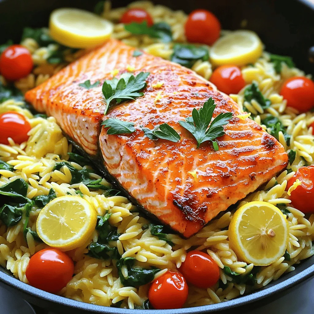 One Skillet Salmon with Lemon Orzo Flavorful Recipe