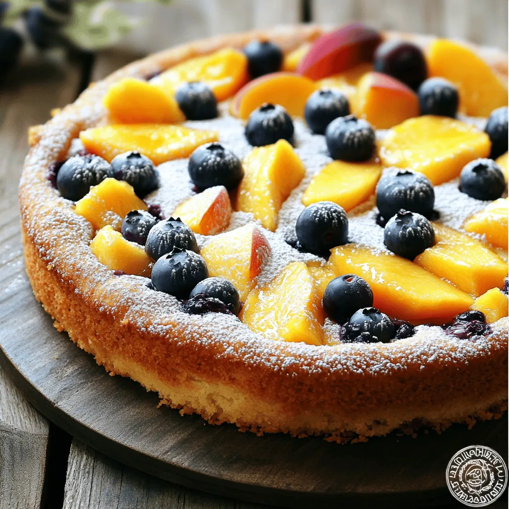 Peach and Blueberry Greek Yogurt Cake Delightful Treat