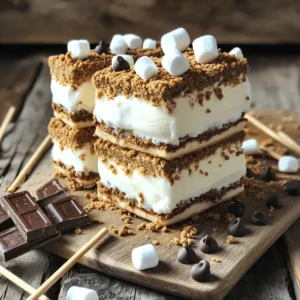 To make these tasty frozen s'more sandwiches, gather these main ingredients: - 1 cup graham cracker crumbs - 1/4 cup unsweetened cocoa powder - 1/4 cup granulated sugar - 1/2 cup unsalted butter, melted - 2 cups vanilla ice cream - 1 cup mini marshmallows - 1/2 cup chocolate chips - Extra graham cracker crumbs for coating These simple items create the perfect mix of crunchy and creamy. The graham cracker crumbs form a tasty base, while the cocoa powder adds a rich flavor. The melted butter helps bind everything together. Vanilla ice cream gives a cool and sweet touch. Mini marshmallows bring that classic s'more taste, and chocolate chips add extra richness. You can customize your frozen s'more sandwiches with fun toppings. Here are some great ideas: - Peanut butter drizzle - Crushed nuts - Sprinkles - Fresh fruit like strawberries or bananas Feel free to get creative! These add-ins can make your s'mores even more special. Peanut butter gives a salty-sweet balance. Fresh fruit adds a bright flavor and freshness. Choosing good brands can make your dessert even better. Here are some I recommend: - Honey Maid for graham crackers - Hershey's for chocolate chips - Breyers for vanilla ice cream These brands are known for their quality and taste. Using them can enhance your frozen s'more sandwiches. Check labels to ensure you get the best products. To start, gather your ingredients. You need graham cracker crumbs, cocoa powder, sugar, and melted butter. In a bowl, mix these well. You want a crumbly texture. Next, line a 9x9 inch dish with parchment paper. Leave some paper hanging over the sides. This helps when you remove the dessert. Press half of the graham cracker mix into the dish. Make sure it is even and flat. Now it’s time to add the ice cream. Take your vanilla ice cream and spread it over the crust. Smooth it out to reach all edges. Next, sprinkle mini marshmallows and chocolate chips on top. These will melt and blend with the ice cream. Now, crumble the rest of the graham cracker mix on top. Press down gently to hold it together. This layer adds crunch and flavor. Cover the dish with plastic wrap. Place it in the freezer for at least four hours. This step is key to making it firm. Once frozen, take the dish out. Lift the s'more slab using the parchment paper. Cut it into squares or rectangles. For added crunch, roll the edges in extra graham cracker crumbs. Serve on a wooden board with skewers and mini chocolate bars for fun. Enjoy this easy and fun dessert! For the full recipe, check the section above. To get that perfect texture, use fresh ingredients. The ice cream should be soft but not melted. Let it sit out for 5 minutes before spreading. This way, it spreads easily without breaking the base. After you freeze the sandwiches, roll the edges in extra crumbs. This adds a nice crunch and helps keep the toppings in place. You can make these sandwiches a day ahead. Prepare them and let them freeze overnight. This will give the ice cream time to harden. Just remember to cover the dish well with plastic wrap. You don’t want any ice crystals forming on top. It helps keep the flavor fresh and clean. Want to boost the flavor? Try adding peanut butter or caramel sauce between layers. You can also swap the chocolate chips for butterscotch or white chocolate chips. Another fun option is using flavored ice cream, like cookies and cream or mint chocolate chip. Each adds a unique twist to your frozen s'mores. For more ideas, check out the Full Recipe. {{image_2}} You can change up the flavor of your frozen s'more sandwiches by using different ice creams. Try chocolate, cookies and cream, or even mint chocolate chip. Each flavor adds a new twist. The key is to choose a flavor that pairs well with chocolate and marshmallows. For a fruity touch, try strawberry or raspberry ice cream. This makes your dessert unique. You don’t have to stick to the classic ingredients. Substitute regular graham crackers with chocolate-flavored ones for a richer taste. You can also swap mini marshmallows for toasted coconut or peanut butter chips. For a healthier option, use dark chocolate chips instead of milk chocolate. These swaps keep the fun but add a new flavor profile. If you want a quick treat, you can make no-bake versions of frozen s'more sandwiches. Use store-bought cookies instead of making a graham cracker base. Just layer ice cream and toppings between two cookies. This keeps it simple and fast. You still enjoy the same great taste without the wait. Freezing is key to keeping your frozen s'more sandwiches fresh. First, make sure they are fully frozen before storing. This gives them the best texture. Wrap each sandwich in plastic wrap. Then, place them in an airtight container. This prevents freezer burn and keeps flavors strong. If you have extra sandwiches, store them well. Place them in the same airtight container. You can keep them in the freezer for up to a month. Just remember to label the container. This helps you know what treats await you later. If you want to enjoy them warm, do not microwave them. Instead, let them sit out for a while. This helps them soften without melting. You can also place them in a warm oven for a few minutes. This gives them a fresh, gooey feel. Enjoy them as they are, or add a scoop of ice cream for fun! Yes, you can use gluten-free graham crackers. Many brands offer tasty options. Look for ones that mimic the flavor and crunch of regular graham crackers. This swap keeps the dessert gluten-free while still being delicious. Frozen s'more sandwiches can last up to three months in the freezer. Store them in an airtight container to keep them fresh. I recommend labeling the container with the date you made them. This way, you always know when to enjoy them. If you want to skip marshmallows, try using whipped cream or a layer of fudge. You can also use toasted coconut for a fun twist. These options add different textures and flavors, making your frozen s'more sandwiches unique. Frozen s'more sandwiches are fun and tasty treats. You learned the main ingredients, options for toppings, and tips for the best texture. We’ve covered how to prepare, assemble, and freeze your dessert. Plus, we explored variations for unique flavors and snacks. Remember to store them right for later. These sweet sandwiches delight everyone. Don’t hesitate to get creative with your ingredients. Enjoy making and sharing this treat with family and friends!