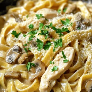 - 2 boneless, skinless chicken breasts - 8 ounces of fettuccine or linguine pasta - 2 cups mushrooms, sliced These main ingredients form the heart of your Cozy Chicken Marsala Pasta. The chicken breasts bring protein and flavor, while the pasta gives you that comforting base. Fresh mushrooms add a rich, earthy taste. I love using button or cremini mushrooms for their great texture and taste. - 1 tablespoon olive oil - 1 teaspoon dried oregano - 1 teaspoon dried thyme - 1 tablespoon balsamic vinegar Pantry staples are simple but key to this dish. Olive oil helps to cook the chicken and adds richness. Dried herbs like oregano and thyme provide aromatic notes. Balsamic vinegar adds a sweet tang that nicely balances the flavors. - Fresh parsley - Grated Parmesan cheese Garnishes bring your dish from good to great. Fresh parsley adds color and a burst of freshness. Grated Parmesan cheese gives a savory touch that pairs perfectly with the creamy sauce. You can add these just before serving for a beautiful finish. For the full recipe, check out the detailed steps to create this comforting meal. To start, boil water in a large pot. Add salt to the water for flavor. Once boiling, add your fettuccine or linguine pasta. Cook the pasta until it is al dente, which usually takes about 8-10 minutes. This means it should be firm but not hard. After cooking, drain the pasta and set it aside. Remember to reserve 1/2 cup of that pasta water for later. This starchy water will help your sauce stick. Next, take your boneless, skinless chicken breasts. Slice them thin to ensure even cooking. Season the chicken with salt and pepper. In a large skillet, heat olive oil over medium heat. Add the chicken slices to the skillet. Pan-fry the chicken until it is browned and cooked through, which should take about 5-7 minutes. Once cooked, remove the chicken from the skillet and set it aside. Now it’s time for the mushrooms. In the same skillet, add the sliced mushrooms. Cook them for about 4-5 minutes. You want them to be browned and tender. Once they are ready, add the minced garlic. Cook this for an additional minute until the garlic is fragrant. This is where your dish starts to smell amazing! Pour in the chicken broth and balsamic vinegar. Scrape any browned bits from the bottom of the skillet; this adds flavor. Stir in the dried oregano and thyme. Let this mixture simmer for about 3-4 minutes. The sauce should slightly reduce during this time, making it richer and more delicious. You can find the full recipe [here](#). To make sure your chicken cooks right, cut the breasts thin. This helps them cook faster and stay juicy. Use a meat thermometer to check the inside. Aim for 165°F (75°C). This way, your chicken will be safe and tasty. For a creamy sauce, use heavy cream when you add the broth. Stir it in slowly to keep it smooth. If the sauce is too thick, add some reserved pasta water. It will make the sauce rich and delicious. If you want a twist, try different pasta types. Whole grain or gluten-free pasta works well. They add their own flavors and textures. You can also use noodles like penne or rotini if you prefer. Need a lower-sodium option? Use homemade broth or water with herbs. This helps keep the flavor strong without too much salt. You can mix in some lemon juice for a fresh kick. Pair your Cozy Chicken Marsala Pasta with a light salad. A simple green salad with lemon vinaigrette complements the dish well. Garlic bread is also a great side. It lets you soak up that creamy sauce. For wine, try a light red like Pinot Noir. It matches the flavors of the dish nicely. If you want white, a dry Chardonnay works too. Both wines enhance the meal and make it special. For the full recipe, check out the Cozy Chicken Marsala Pasta section above. {{image_2}} You can easily change this recipe to fit your diet. For gluten-free options, use gluten-free pasta. Many brands offer great alternatives that taste similar to regular pasta. You can also make it dairy-free. Instead of heavy cream, try coconut milk or cashew cream. These substitutes still make the dish creamy and delicious. Want to boost the flavor? You can add fresh spinach or sun-dried tomatoes. Both ingredients bring a nice touch to the dish. The spinach adds color and nutrients, while sun-dried tomatoes give a sweet, tangy taste. You can also experiment with different types of mushrooms. Try shiitake or portobello for a richer flavor. Each type of mushroom adds its unique taste to the sauce. You can take this dish on a journey. For an Italian twist, add some fresh basil or a splash of white wine. This brings out the classic Italian flavors. If you want to use local ingredients, think of what's fresh in your area. Seasonal vegetables like asparagus or zucchini can add freshness. Adding local cheese instead of Parmesan can also give it a unique taste. These small changes make the dish special and personal. For a full recipe, check out the Cozy Chicken Marsala Pasta. To keep your Cozy Chicken Marsala Pasta fresh, store it in an airtight container. Make sure it cools down before sealing. The pasta can stay good in the fridge for about 3 to 4 days. Just remember, the sooner you eat it, the better it tastes! When you’re ready to enjoy your leftovers, reheat them gently. Use a pan over low heat for the best results. Add a splash of chicken broth or water to avoid dryness. Stir often to keep everything heated evenly. This method helps prevent sogginess in your pasta. For long-term storage, you can freeze the Chicken Marsala Pasta. Place it in a freezer-safe container and label it with the date. It can last for about 2 to 3 months in the freezer. When you’re ready to eat, thaw it in the fridge overnight. Reheat as mentioned above for the best taste. Chicken Marsala Pasta is a warm and tasty dish. It blends chicken, mushrooms, and pasta in a rich sauce. This dish has roots in Italian cuisine, especially from Sicily. Originally, Chicken Marsala was a main dish served with wine. Over time, it became popular worldwide, inspiring many pasta recipes. The sauce uses Marsala wine, adding depth and flavor. This comfort food is perfect for cozy nights at home. Yes, you can prepare parts of this recipe ahead of time. Cook the pasta and store it in the fridge. You can also slice the chicken and mushrooms in advance. Keep them in airtight containers to stay fresh. When you are ready to cook, just sauté the chicken and mushrooms. Then, add the broth and other ingredients. This saves time and makes dinner easy. To thicken your Marsala sauce, you have a few options. First, let the sauce simmer longer. This reduces the liquid and makes it thicker. You can also add a cornstarch slurry. Mix cornstarch with cold water, then stir it into the sauce. Another method is to use a bit of grated Parmesan cheese. This not only thickens the sauce but adds a nice flavor too. Adjust until you reach your desired thickness. This blog post covered how to make Chicken Marsala Pasta from scratch. You learned about the main ingredients, step-by-step cooking instructions, and useful tips. I shared variations to suit different diets and preferences, plus storage and reheating tips. Remember, cooking should be fun and creative. Feel free to change the recipe to make it your own. Enjoy crafting a delicious meal that brings joy to your table!
