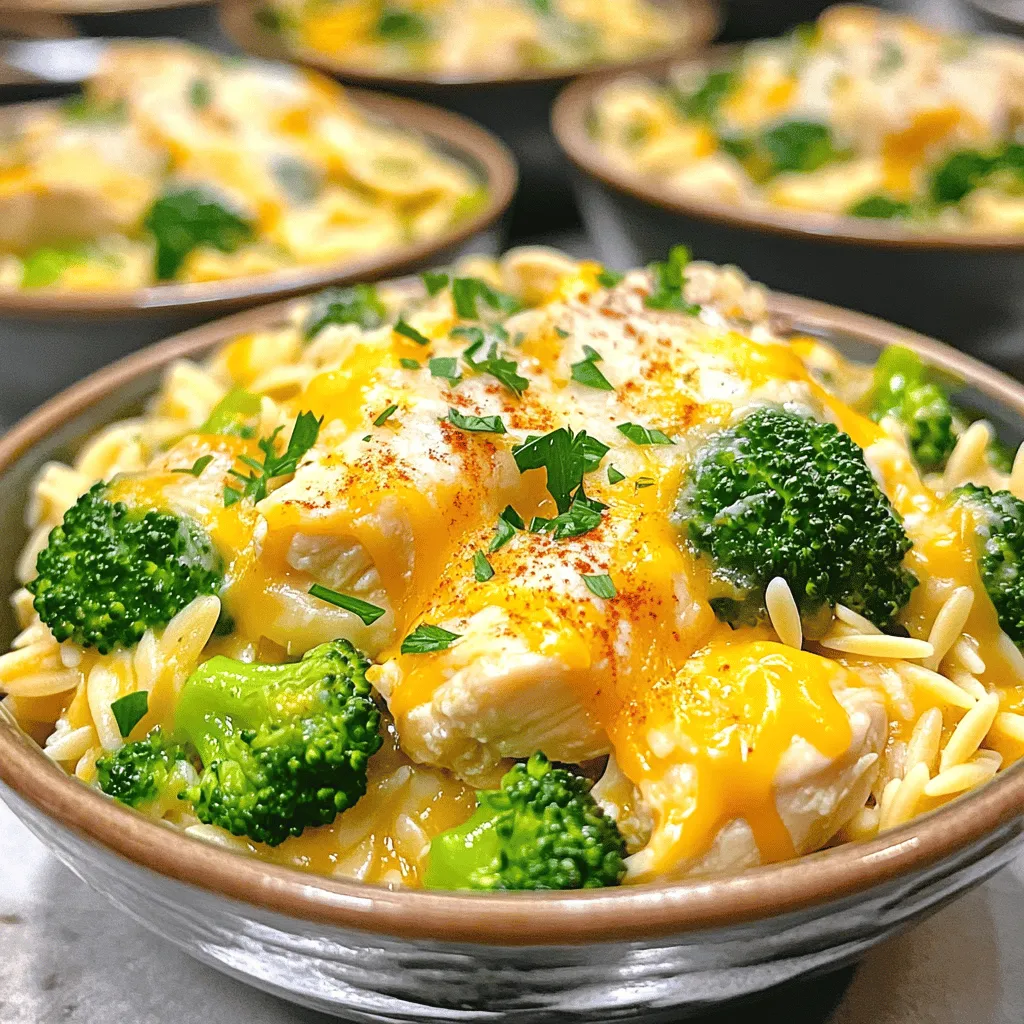 One Pot Cheesy Chicken and Broccoli Orzo Delight