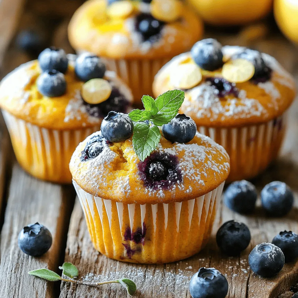 One Bowl Lemon Blueberry Yellow Squash Muffins Delight