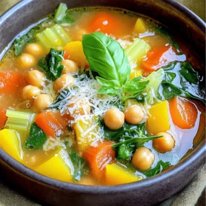 To make Tuscan chickpea soup, gather these simple ingredients: - 2 cups cooked chickpeas (canned or cooked from dry) - 1 large onion, finely chopped - 2 cloves garlic, minced - 2 medium carrots, diced - 2 stalks celery, diced - 1 yellow bell pepper, diced - 4 cups vegetable broth - 1 can (14 oz) diced tomatoes (with their juice) - 1 teaspoon dried oregano - 1 teaspoon dried basil - 1/2 teaspoon red pepper flakes (adjust for spice level) - Salt and pepper to taste - 2 cups fresh spinach or kale - 2 tablespoons olive oil - Grated Parmesan cheese (optional, for serving) - Fresh basil leaves (for garnish) Choosing fresh ingredients makes a big difference in flavor. Here are my tips: - Chickpeas: If using canned, check the label for low sodium options. If cooking from dry, soak them overnight for the best texture. - Vegetables: Look for firm carrots, vibrant bell peppers, and crisp celery. They should feel heavy for their size. - Herbs: Fresh herbs add depth. If you can, pick fresh basil instead of dried. It adds a bright note to the soup. - Broth: Choose a vegetable broth that’s low in sodium. This helps you control the salt in your dish. Personalizing your soup can elevate your experience. Here are some ideas: - Protein: Add cooked chicken or turkey for extra heartiness. - Beans: Try adding white beans for a different texture. - Spices: A pinch of smoked paprika can add a nice depth. - Lemon Juice: A squeeze at the end brightens the soup’s flavor. - Herbs: Experiment with fresh thyme or rosemary for a unique twist. For the full recipe, check out the detailed steps to create this hearty and wholesome delight. Enjoy making your Tuscan chickpea soup! To make Tuscan chickpea soup, gather all your ingredients first. This soup is quick and easy. You will need cooked chickpeas, fresh veggies, and herbs. Chop your onion, garlic, carrots, celery, and bell pepper. This will help the soup cook evenly. 1. Heat the Oil: Use a large pot and heat 2 tablespoons of olive oil over medium heat. 2. Sauté the Onion: Add the chopped onion. Cook for 3-4 minutes until it is soft and clear. 3. Add the Garlic and Veggies: Stir in 2 minced garlic cloves, diced carrots, celery, and bell pepper. Cook for another 5-7 minutes. 4. Combine Ingredients: Add the 2 cups of chickpeas, 14 oz can of diced tomatoes, 4 cups of vegetable broth, and herbs. Mix well. 5. Bring to a Boil: Increase the heat until the soup boils. Then, lower the heat to simmer for 20-25 minutes. 6. Add Greens: In the last 5 minutes, stir in 2 cups of fresh spinach or kale. Cook until wilted. 7. Taste and Adjust: Taste the soup and add salt and pepper to your liking. This simple cooking process brings out rich flavors. Serve the soup hot for the best taste. You can add grated Parmesan cheese on top for creaminess. Fresh basil leaves make a lovely garnish. Pair this soup with crusty bread for a filling meal. For a fun twist, try adding a drizzle of olive oil on top before serving. This brings extra flavor and looks nice. Enjoy your hearty bowl of Tuscan chickpea soup! You can find the Full Recipe for more details. When making Tuscan chickpea soup, avoid overcooking the vegetables. They should be soft but not mushy. Always check the seasoning before serving. Adding salt too early can make the soup taste flat. If you use canned chickpeas, rinse them well. This helps remove excess sodium and improves taste. To boost flavors, use fresh herbs. Adding fresh basil at the end brightens the dish. You can also add a splash of lemon juice for a zesty kick. For a smoky flavor, try adding smoked paprika. Adjust the red pepper flakes for your spice level. More heat makes it exciting! For a creamy texture, blend a portion of the soup. This gives a smooth base while keeping some whole chickpeas intact. Adding spinach or kale in the last few minutes keeps them vibrant and fresh. If the soup seems too thick, adjust with more broth. You want a hearty yet pourable consistency. This Tuscan chickpea soup is a warm hug in a bowl. Find the full recipe to enjoy this delightful dish! {{image_2}} Tuscan chickpea soup is naturally gluten-free. You don't need to change anything to make it safe for those who avoid gluten. Just check your vegetable broth. Some brands add gluten. Always read labels to ensure safety. If you want more protein, consider adding meats. Cooked chicken or sausage works well. You can even use pancetta for a rich flavor. For a plant-based option, try adding tofu or tempeh. Both will soak up the soup's taste. Feel free to swap veggies based on your taste. You can use zucchini instead of carrots. Bell peppers can change, too. Try using red or green peppers. You might also enjoy adding mushrooms or sweet potatoes. Each option gives the soup a new twist. Get creative with your choices! For the complete recipe, check out the [Full Recipe]. To keep your Tuscan chickpea soup fresh, store it in an airtight container. Make sure it cools down first. This way, the flavors stay locked in. If you plan to eat it in a few days, keep it in the fridge. It should last 3 to 5 days in there. If you want to store it longer, freezing is a great option. When you reheat the soup, do it slowly on the stove. Pour the soup into a pot and heat it over low to medium heat. Stir it often to prevent burning. You can also use a microwave. Just heat it in short bursts, stirring in between. This helps it warm evenly. To freeze your Tuscan chickpea soup, let it cool completely. Then, pour it into freezer bags or containers. Leave some space at the top, as the soup will expand when frozen. It can stay good for up to three months in the freezer. When you’re ready to eat, thaw it overnight in the fridge. Then, reheat as mentioned above. Enjoy your meal later! You can find a full recipe for Tuscan chickpea soup in the main article. To make Tuscan chickpea soup vegan, skip the Parmesan cheese. This cheese adds a creamy taste, but you can use nutritional yeast instead for a cheesy flavor. The rest of the recipe is already plant-based. The soup is loaded with veggies and chickpeas, making it hearty and rich. Yes, you can use dried chickpeas. You need to soak them overnight first. After soaking, cook them until tender before adding to the soup. This may take longer, about 1-2 hours. Using dried chickpeas can give your soup a fresher taste. Pair this soup with crusty bread or a fresh salad. Garlic bread adds a nice crunch and flavor. A simple arugula salad with lemon dressing complements the soup well. These sides enhance the meal and make it feel more complete. For more flavors, you can add a dollop of pesto on top of the soup. For the full recipe, check the section above. In this blog post, we explored how to make Tuscan Chickpea Soup. We covered the ingredients needed and tips for choosing fresh ones. You now know the step-by-step cooking process and how to present your soup beautifully. We also shared common mistakes to avoid and ways to enhance the flavor. Finally, we looked at variations and storage tips. Remember, using the right ingredients and practices makes all the difference. Enjoy your cooking and share this delightful recipe with others!