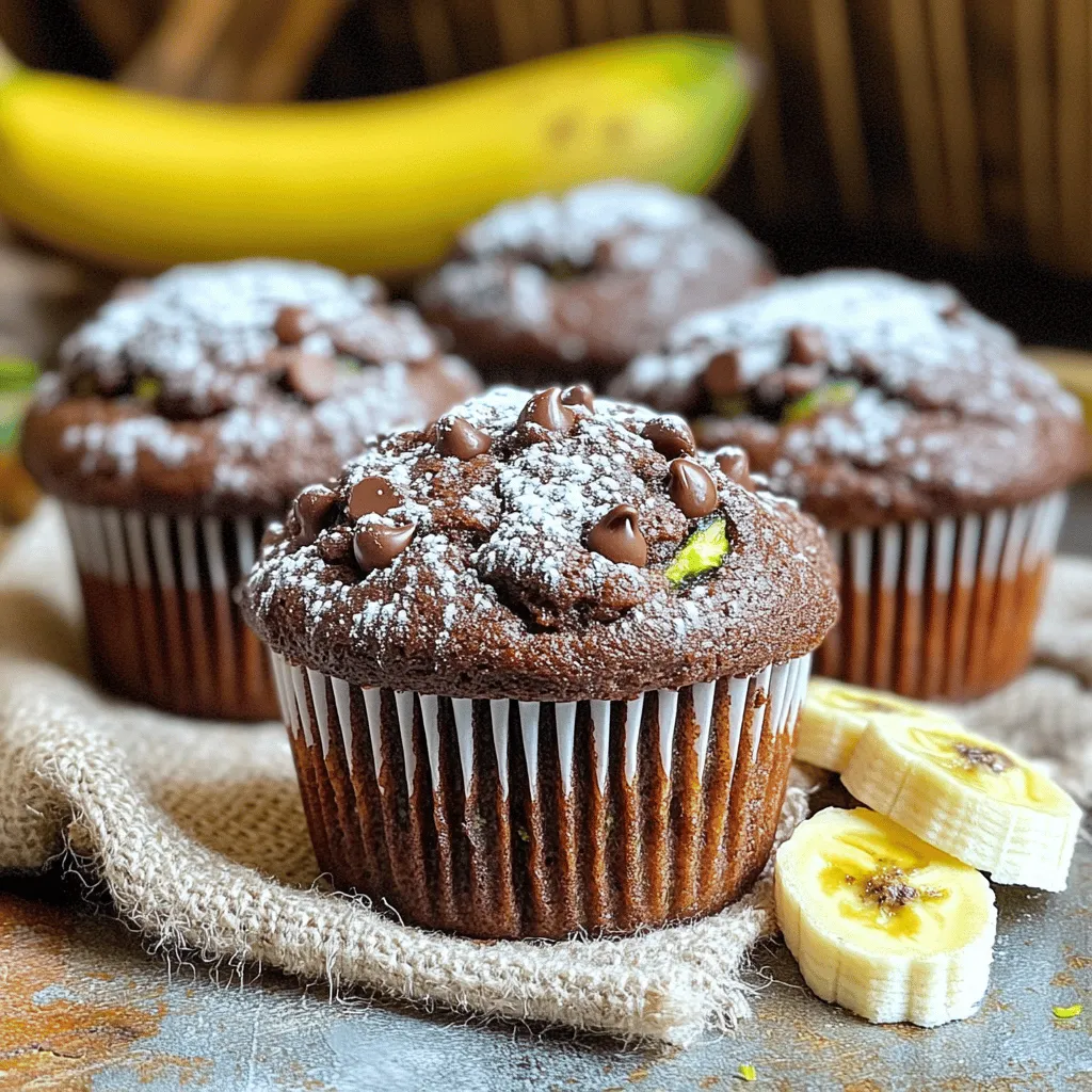 Chocolate Zucchini Banana Bread Muffins Delightful Treat
