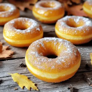 To make these tasty baked pumpkin spice donuts, you'll need the following ingredients: - 1 cup pumpkin puree (canned or homemade) - 1/2 cup granulated sugar - 1/2 cup brown sugar - 2 large eggs - 1/4 cup unsweetened applesauce - 1/4 cup vegetable oil - 1 teaspoon vanilla extract - 1 1/2 cups all-purpose flour - 1 teaspoon baking powder - 1/2 teaspoon baking soda - 1 teaspoon ground cinnamon - 1/2 teaspoon ground nutmeg - 1/2 teaspoon ground ginger - 1/4 teaspoon salt - 1/4 teaspoon ground cloves - Optional: powdered sugar or cinnamon sugar for dusting If you prefer using grams, here are some quick conversions: - 1 cup pumpkin puree = 240 grams - 1/2 cup granulated sugar = 100 grams - 1/2 cup brown sugar = 110 grams - 1/4 cup unsweetened applesauce = 60 grams - 1/4 cup vegetable oil = 60 grams - 1 1/2 cups all-purpose flour = 190 grams These conversions can help you measure accurately. When choosing your ingredients, look for these tips: - For pumpkin puree, select the brand with the fewest added ingredients. Pure pumpkin is best. - Choose eggs that are labeled "fresh" for the best taste and texture. - Check the expiration dates on sugar and flour. Freshness matters. - For spices, look for vibrant colors and strong aromas. Old spices lose their flavor. By picking the right ingredients, you’ll ensure your baked pumpkin spice donuts are full of flavor and joy. For the full recipe, refer to the recipe section above. First, I preheat my oven to 350°F (175°C). I use a donut pan and spray it with non-stick cooking spray. If I want easy removal, I choose silicone. Next, I mix the wet ingredients. In a large bowl, I whisk together 1 cup of pumpkin puree, 1/2 cup of granulated sugar, and 1/2 cup of brown sugar. Then, I add 2 large eggs, 1/4 cup of unsweetened applesauce, 1/4 cup of vegetable oil, and 1 teaspoon of vanilla extract. I blend until smooth. In another bowl, I combine the dry ingredients. I whisk together 1 1/2 cups of all-purpose flour, 1 teaspoon of baking powder, 1/2 teaspoon of baking soda, and spices: 1 teaspoon of ground cinnamon, 1/2 teaspoon of ground nutmeg, 1/2 teaspoon of ground ginger, 1/4 teaspoon of salt, and 1/4 teaspoon of ground cloves. I make sure everything is well mixed. Now, I gently add the dry mix to the wet mix. I stir just until combined. I leave a few lumps; overmixing can make the donuts tough. I transfer the batter into a piping bag or a resealable plastic bag. If I use a plastic bag, I cut off one corner. This makes filling the donut pan easier. I fill each cavity about 2/3 full with the batter. Then, I place the pan in the oven and bake for 10-12 minutes. I check the donuts by inserting a toothpick in the center. If it comes out clean, they are ready. Once baked, I pull the pan from the oven. I let the donuts cool in the pan for about 5 minutes. Then, I transfer them to a wire rack to cool completely. If I want to add a sweet touch, I dust them with powdered sugar. Sometimes, I roll them in cinnamon sugar for extra flavor. These baked pumpkin spice donuts are now ready to enjoy! For the full recipe, check here. To keep your donuts moist, use pumpkin puree. It adds moisture and flavor. Applesauce also helps. It replaces some oil while keeping them soft. Make sure not to overmix the batter. Mixing too much can make them dry. Bake them just until a toothpick comes out clean. For perfect donut shapes, use a piping bag. It helps fill the mold evenly. If you don’t have one, a resealable bag works too. Cut a small corner and fill the donut pan. Fill each cavity about 2/3 full. This allows room for rising without spilling. One common mistake is overbaking the donuts. Keep an eye on them near the end of baking. Another mistake is not letting them cool. Cooling them in the pan for a few minutes helps them set. If you try to remove them too soon, they may break. Follow the Full Recipe for best results! {{image_2}} You can take your baked pumpkin spice donuts to the next level by adding toppings. Drizzle melted chocolate on top for a sweet touch. You can use dark, milk, or white chocolate. Chop up nuts, like pecans or walnuts, and sprinkle them on the chocolate. This adds crunch and extra flavor. If you need a gluten-free option, don’t worry! You can use gluten-free flour instead of regular flour. Look for a blend that works well for baking. Almond flour and coconut flour are also great choices. Just remember to adjust the liquid in your batter to keep it moist. Mixing flavors can make your donuts even more exciting. Try a maple glaze for a sweet kick. To make this, combine powdered sugar, maple syrup, and a splash of milk. You can also drizzle caramel sauce over the top. This adds a rich, sweet taste that pairs well with pumpkin spice. For the full recipe, check out the details above. To keep your baked pumpkin spice donuts fresh, store them in an airtight container. This helps to trap moisture and keeps them soft. Place a layer of paper towels at the bottom of the container. This absorbs extra moisture. You can store them at room temperature for up to three days. If you plan to keep them longer, the fridge is a good option. Freezing is a great way to save extra donuts. Allow the donuts to cool completely first. Then, wrap each donut tightly in plastic wrap. Place the wrapped donuts in a freezer-safe bag or container. Label the bag with the date. You can freeze them for up to three months. When you want to enjoy them, just take them out and let them thaw at room temperature. To enjoy your donuts warm, reheating is key. Preheat your oven to 350°F (175°C). Place the donuts on a baking sheet. Heat for about 5 to 7 minutes. This brings back their soft texture. For a quick fix, you can use the microwave. Heat each donut for about 10 to 15 seconds. This warms them up without drying them out. If you want to add a touch of sweetness, sprinkle some cinnamon sugar before serving. Yes, you can use fresh pumpkin. Fresh pumpkin gives a great flavor. To use it, first, roast or steam the pumpkin. Then, scoop out the flesh and mash it. Make sure it is smooth, like canned pumpkin. This will help your donuts stay moist and tasty. You can check if the donuts are done by using a toothpick. Insert the toothpick into the center of a donut. If it comes out clean, your donuts are ready. If it has wet batter on it, bake them for a few more minutes. They usually need 10-12 minutes in the oven. If you need an egg substitute, there are a few good options. You can use 1/4 cup of unsweetened applesauce for each egg. You can also use mashed banana, yogurt, or a flaxseed mixture. To make the flaxseed mixture, mix 1 tablespoon of ground flaxseed with 2.5 tablespoons of water. Let it sit for a few minutes until it gets thick. This will work well in your baked pumpkin spice donuts. For the full recipe, check out the [Full Recipe]. This blog post covered every step to make perfect donuts. We talked about ingredients, prep, baking, and storage. You learned how to pick fresh ingredients and avoid mistakes. Plus, we explored fun variations and answered common questions. Baking donuts can be easy and fun. With these tips, you can impress anyone with your treats. Enjoy your baking journey!