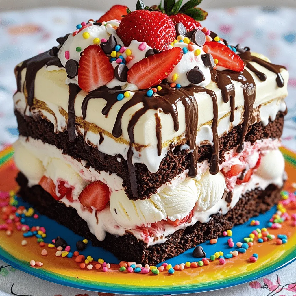 Delicious Neapolitan Ice Cream Sandwich Cake Recipe