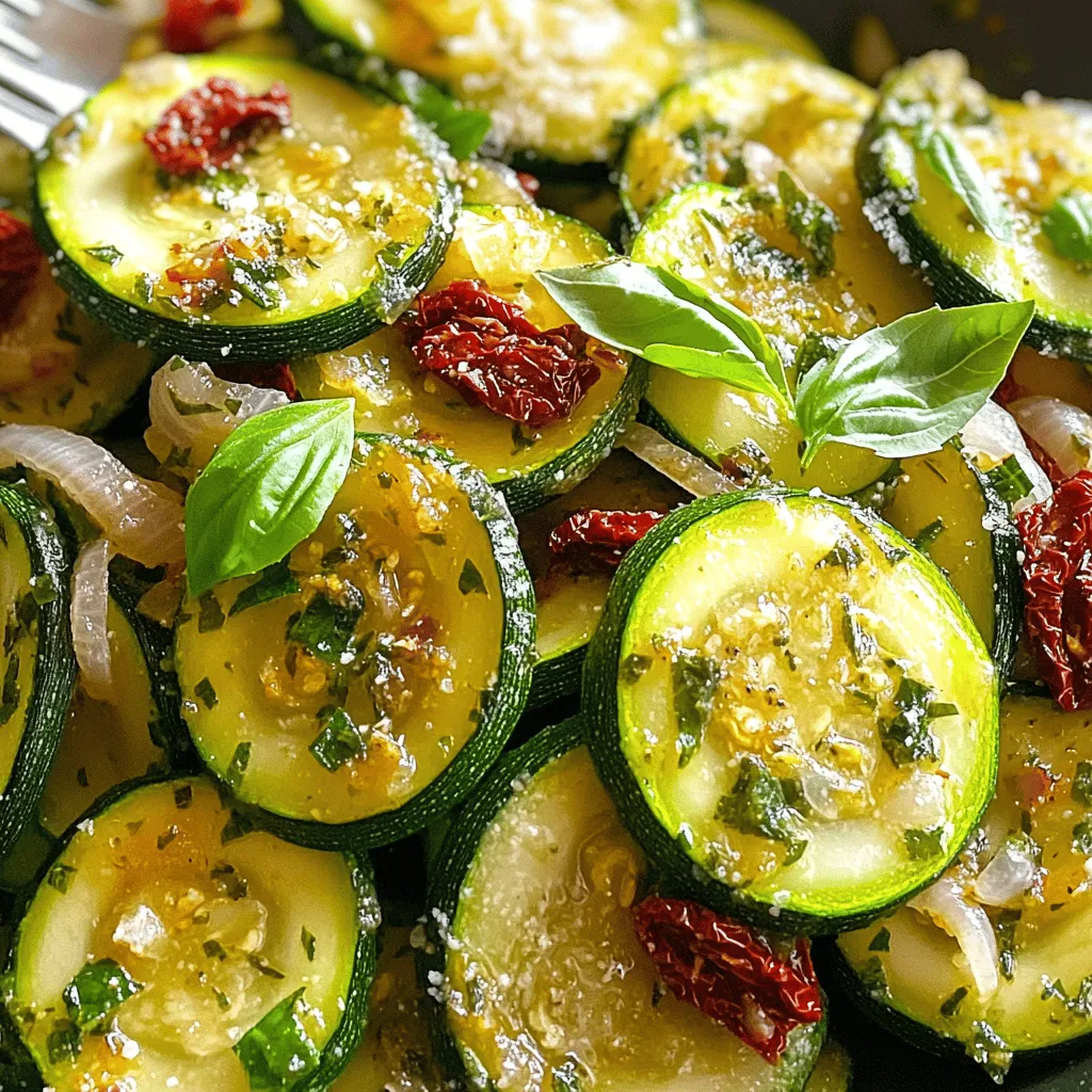 Sauteed Zucchini with Sun Dried Tomatoes Delight