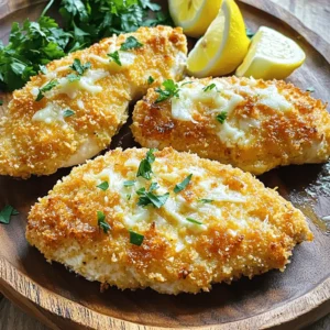 - 4 boneless, skinless chicken breasts - 1 cup grated Parmesan cheese - 1 cup breadcrumbs (preferably panko) I love using chicken breasts for this dish. They are tender and cook evenly. The grated Parmesan cheese brings a rich, nutty flavor that pairs perfectly with the chicken. I prefer panko breadcrumbs because they give a nice crunch. - 2 teaspoons garlic powder - 1 teaspoon dried Italian herbs (oregano, basil, thyme) - Salt and pepper to taste Garlic powder adds a warm, savory taste. The dried Italian herbs make the dish vibrant and aromatic. Don’t forget the salt and pepper; they bring out all the flavors. - 2 large eggs - 1 tablespoon Dijon mustard - 2 tablespoons olive oil - Fresh parsley, chopped (for garnish) The egg and Dijon mustard mix helps the coating stick well to the chicken. Olive oil adds flavor and helps the crust become crispy. Finally, I use fresh parsley as a garnish to add a pop of color and freshness to the dish. For the complete recipe, check out the Full Recipe section. 1. Preheat your oven to 400°F (200°C). This high heat helps the chicken cook evenly. 2. Line a baking sheet with parchment paper. This makes cleanup a breeze. 3. In a shallow bowl, whisk together 2 large eggs and 1 tablespoon of Dijon mustard. Mix until smooth and creamy. 1. Take your chicken breasts. Dip each piece into the egg mixture. Make sure it’s fully coated. 2. Next, dredge the chicken in the Parmesan breadcrumb mixture. Press down lightly so the crumbs stick well. 3. Repeat this process for all chicken breasts. This will create a nice, thick crust. 1. Place the coated chicken on your prepared baking sheet. Drizzle with 2 tablespoons of olive oil. This adds extra crunch. 2. Bake in the preheated oven for 25-30 minutes. Aim for a golden brown color on the crust. 3. To check if it’s done, cut into the thickest part. The juices should run clear, and the inside should be white. 4. Let the chicken rest for 5 minutes after baking. This helps keep it juicy. 5. Garnish with fresh parsley before serving for a pop of color. For the full recipe, check out the detailed guide provided earlier in this article. To get that perfect crust, use panko breadcrumbs. They are lighter and crispier than regular breadcrumbs. This makes a big difference in texture. Drizzle olive oil on top before baking. This helps the crust turn golden and adds extra flavor. Marinating chicken adds great flavor. You can use fresh herbs like rosemary or thyme. Let the chicken marinate for at least 30 minutes. For best results, try to marinate for a few hours. This gives the herbs time to infuse their taste. Plating is key to making your dish look great. Serve the chicken on a large platter. A sprinkle of fresh parsley adds color. You can also add lemon wedges on the side. This not only looks nice but adds a fresh taste too. For the full recipe, please check the earlier sections for step-by-step guidance. {{image_2}} You can make Parmesan crusted chicken even more exciting. Try adding spices like paprika or cayenne. These spices give the chicken a nice kick. You can also swap Parmesan cheese for other cheeses. Mozzarella or cheddar works well too. They each bring a unique taste to your dish. If you want a healthier meal, consider baking instead of frying. Baking keeps the chicken tender without extra oil. You can also use whole grain breadcrumbs. They add fiber and a nutty flavor. This makes your meal a bit more nutritious while still being delicious. The right sides make your meal shine! I recommend pairing this chicken with roasted vegetables. Think broccoli, green beans, or carrots. They add color and nutrients. For carbs, rice or pasta works great. Both soak up any juices and balance the flavors. You can find the full recipe to help you create a full meal experience. After you enjoy your Parmesan crusted chicken, store the leftovers properly. First, let the chicken cool down to room temperature. Place it in an airtight container. This helps keep it fresh for longer. The chicken can stay in the fridge for up to 3 days. If you want to keep it longer, consider freezing. When it's time to eat the leftovers, reheating them right is key. The oven is the best option. Preheat your oven to 350°F (175°C). Place the chicken on a baking sheet. Cover it with foil to keep it moist. Bake for about 15-20 minutes. This keeps the crust crispy. If you use a microwave, heat it in short bursts. Check every 30 seconds to avoid sogginess. If you want to freeze your Parmesan crusted chicken, wrap each piece tightly in plastic wrap. Then, place them in a freezer-safe bag. Make sure to remove as much air as possible. This helps prevent freezer burn. It can last for about 2 months. When you're ready to eat, thaw it in the fridge overnight. This ensures even reheating and keeps the crust crunchy. You can find the full recipe to get started on this delicious dish. To check for doneness, look for a golden brown crust. The chicken should feel firm and not jiggle. The juices should run clear when you cut into it. The best way to be sure is to use a meat thermometer. Insert it into the thickest part of the chicken. It should reach 165°F (75°C) for safe eating. This way, you confirm it’s fully cooked. Yes, you can prep Parmesan crusted chicken in advance. Coat the chicken and place it on the baking sheet. Cover it and store it in the fridge. You can keep it this way for up to 24 hours. When you are ready to cook, just pop it in the oven. For reheating, I recommend using the oven. It helps keep the crust crispy. Heat it at 350°F (175°C) for about 10-15 minutes. Parmesan crusted chicken pairs well with many sides. You can serve it with a fresh salad or roasted vegetables. Some quick recipes include: - Garlic mashed potatoes: Boil potatoes, mash with garlic, and add butter. - Steamed broccoli: Cook in a pot with a little water until tender. - Pasta with olive oil: Toss cooked pasta with olive oil, salt, and pepper. These sides balance the flavors and make for a great meal. For complete cooking guidance, check out the full recipe. It includes all the steps and tips you need to make the perfect Parmesan crusted chicken. This blog post covered how to make Parmesan crusted chicken using simple ingredients and steps. You learned about the main items like chicken, Parmesan, and breadcrumbs, as well as seasonings and cooking tips. I shared methods for perfecting the crust, marinating for flavor, and even serving suggestions. Don’t forget the storage tips for leftovers! With this knowledge, you can enjoy a tasty meal that’s easy to prepare. Dive in and impress your family with a delicious dish tonight!