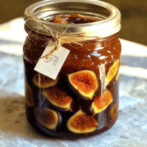 To make delicious fig jam, you need just a few simple items. Here’s what you’ll need: - 2 pounds fresh figs, stems removed and chopped - 1 cup granulated sugar - 1/4 cup lemon juice - 1 teaspoon vanilla extract - 1 teaspoon ground cinnamon - 1/4 teaspoon salt These fresh figs are the star of the show. Choose ripe figs for the best flavor. The sugar helps to sweeten the jam, while lemon juice adds a nice tang. Vanilla and cinnamon give it warmth and depth. Salt balances the sweetness, making every bite tasty. You can add a few extras to make your fig jam even better. Here are some ideas: - 1 teaspoon fresh ginger, grated - 1/2 teaspoon nutmeg - A splash of bourbon or rum Fresh ginger adds a spicy kick. Nutmeg gives a warm, cozy flavor. A splash of bourbon or rum can enhance the richness. Try these options to see what you love! Mixing figs with other fruits can create unique flavors. Here are some fruits to try: - 1 cup chopped apples - 1 cup chopped pears - 1 cup berries, like strawberries or blueberries - 1/2 cup orange zest Apples and pears add sweetness and texture. Berries bring a bright flavor. Orange zest gives a fresh burst. Combining these fruits with figs will make your jam special. Check the Full Recipe for more details on how to combine these flavors! To start, gather your ingredients. You need fresh figs, sugar, lemon juice, vanilla, cinnamon, and salt. Chop the figs and put them in a bowl. Add the sugar and mix gently. Let the figs sit for 30 minutes. This helps them release their juices. Next, transfer the fig mixture to a pot. Set the heat to medium. Add lemon juice, vanilla extract, cinnamon, and salt. Stir everything well. Bring the mixture to a gentle boil. Once boiling, reduce the heat to low. Let it simmer for 30 to 40 minutes. Stir occasionally. Check the jam's thickness. To do this, place a spoonful on a cold plate. If it holds its shape, it’s ready. Now, it’s time to jar your fig jam. Pour the hot jam into sterilized glass jars. Leave a little space at the top. Seal the jars tightly. Allow them to cool at room temperature. Once cool, you can store them in the fridge for up to three weeks. For longer storage, process in a hot water bath. Enjoy your delicious fig jam! For the full recipe, see the section above. To pick great figs, look for soft ones that smell sweet. Their skin should be smooth and slightly wrinkled. Avoid figs with dark spots or mushy areas. I like to squeeze them gently. If they yield a bit, they are ripe and ready. Store them in a cool place or the fridge. Use them within a few days for the best taste. When making fig jam, always start with fresh figs. Wash them well and chop them into small pieces. This helps them cook down evenly. Use a heavy pot to avoid burning. Stir the mixture often, especially as it starts to thicken. A good test for the right thickness is to drop some jam on a cold plate. If it holds its shape, it’s done! One common mistake is not letting the figs sit with sugar first. This step helps draw out their juices. Another mistake is cooking the jam too fast. Slow cooking helps develop flavors. Don’t skip the lemon juice; it balances the sweetness. Finally, always check the jar lids when sealing. A tight seal keeps your jam fresh longer. For a full guide to making wonderful fig jam, refer to the Full Recipe section. {{image_2}} You can change up your fig jam easily. Adding flavors makes it fun and tasty. Try mixing in herbs like rosemary or thyme for a fresh twist. You can also add citrus zest, like orange or lemon, for brightness. A splash of balsamic vinegar adds depth. Each addition brings a new layer of flavor. Feel free to experiment with spices, too. A pinch of nutmeg or cardamom can surprise your taste buds. Mixing figs with other fruits creates unique jams. Berries work great here. Strawberries or raspberries pair well with figs. They balance sweetness and add tartness. You can also use stone fruits like peaches or apricots. These fruits blend smoothly and add a lovely texture. Try combining different fruits for a colorful jam. This also lets you use what’s in season. If you love heat, spice up your fig jam! Add crushed red pepper flakes or jalapeños for a kick. You might enjoy the contrast of sweet and spicy. For a savory twist, include garlic or onion. These flavors add depth and richness. You can even make a fig jam with herbs and spices for a charcuterie board. This can turn your jam into a standout dish. After you make your fig jam, it's important to store it correctly. I recommend using sterilized glass jars. This keeps the jam fresh and tasty. Ensure the jars are clean and dry before filling them. Pour the hot jam into the jars, leaving about half an inch at the top. Seal them tightly while they are still warm. This helps create a vacuum seal. Homemade fig jam can last in the fridge for up to three weeks. If you want to keep it longer, freezing is a great option. Just put the jam in a freezer-safe container. Leave some space at the top, as the jam will expand when frozen. You can freeze it for up to a year. When you're ready to use it, thaw it in the fridge overnight. Always check your jars for cracks or chips before use. This ensures a good seal. Use a ladle to pour the jam into the jars. Wipe the rims clean before sealing. This prevents any residue from getting in the way of the seal. If you plan to process your jars for long-term storage, follow safe canning methods. This includes submerging them in a hot water bath for about ten minutes. This step makes sure your jam stays fresh and safe to eat. Yes, you can use dried figs for jam. Start by soaking them in warm water. This helps them soften. Use about 1 cup of dried figs for every 2 pounds of fresh figs. The jam may taste sweeter, so adjust the sugar as needed. Homemade fig jam can last up to 3 weeks in the fridge. If you process the jam in a hot water bath, it can last for a year. Always check for signs of spoilage before using. Fig jam goes great with many foods. Here are some tasty pairings: - Cheese, like goat or brie - Toast or bagels - Meat dishes, especially pork or duck - Yogurt or oatmeal - Ice cream or pancakes These pairings create a mix of sweet and savory flavors. Yes, you can adjust the sweetness of your jam. If you prefer it less sweet, reduce the sugar. If you like it sweeter, add a bit more sugar during cooking. Just remember to taste as you go! You can also add a splash of lemon juice for a tart finish. Making fig jam is both fun and rewarding. You learned about the key ingredients, including how to select the best figs. We walked through the steps to prepare, cook, and jar your jam perfectly. I shared tips to avoid common mistakes and offered creative variations. Lastly, I covered storage methods to keep your jam fresh. Now you can enjoy delicious fig jam at home. Experiment with flavors and share your tasty creations!