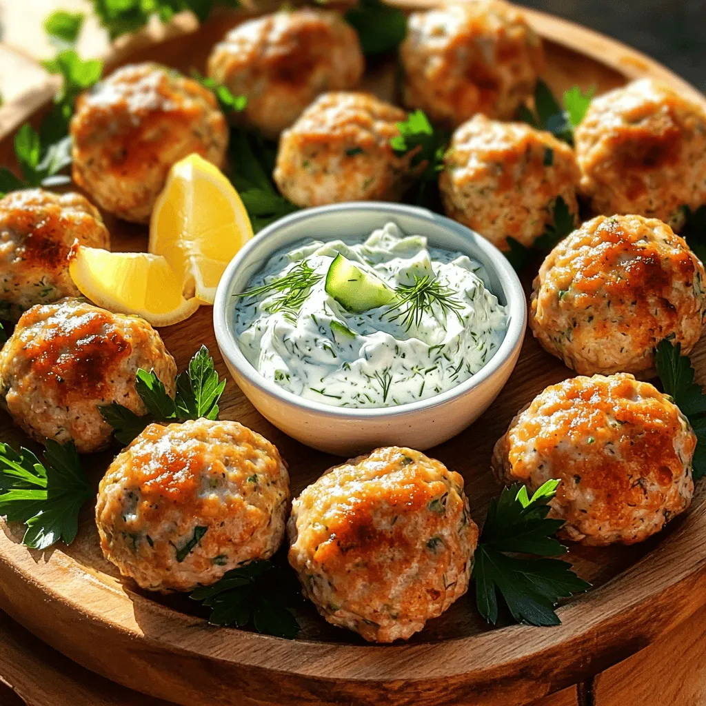 Healthy Greek Turkey Meatballs with Tzatziki Recipe
