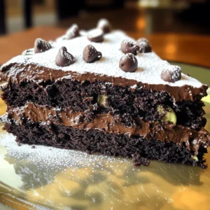 - 1 ½ cups finely grated zucchini - 1 ½ cups all-purpose flour - ¾ cup unsweetened cocoa powder - 1 cup granulated sugar - ½ cup vegetable oil - 2 large eggs The main ingredients in Death By Chocolate Zucchini Cake create a rich and moist cake. The finely grated zucchini adds moisture without changing the flavor. All-purpose flour gives it the right texture. Cocoa powder provides that deep chocolate flavor. Granulated sugar sweetens the cake and enhances the chocolate taste. Vegetable oil keeps the cake tender. The eggs help bind everything together for a perfect bake. - ½ cup brown sugar, packed - 1 cup semi-sweet chocolate chips - Powdered sugar for dusting The optional ingredients can take your cake to the next level. Brown sugar adds a rich, caramel-like flavor. Semi-sweet chocolate chips create delightful bursts of chocolate in each bite. Dusting with powdered sugar gives a beautiful finish and a touch of sweetness. You can mix and match these ingredients to perfect your cake. If you want to try this delicious cake, check out the Full Recipe for all the steps! 1. Preheat your oven to 350°F (175°C). 2. Grease and flour a 9x13 inch baking pan. 3. In a bowl, combine the flour, cocoa powder, baking soda, baking powder, and salt. Whisk until well mixed. 1. In a separate large bowl, whisk together the granulated sugar, brown sugar, and vegetable oil until smooth. 2. Beat in the eggs one at a time. Mix well after each addition. Stir in the vanilla extract. 1. Gradually incorporate the dry ingredients into the wet mixture until just combined. Be careful not to overmix. 2. Fold in the grated zucchini and chocolate chips gently until evenly distributed. 3. Pour the batter into the prepared baking pan. Smooth the top with a spatula. 4. Bake in the preheated oven for 30-35 minutes. A toothpick inserted in the center should come out clean. 5. Remove from the oven and allow to cool in the pan for 10 minutes. Transfer to a wire rack to cool completely. 6. Once cooled, dust the top with powdered sugar if desired for a sweet touch. For the full recipe, refer to the details above. Enjoy your baking! - Properly measure zucchini to avoid excess moisture. Too much liquid makes the cake dense. Use a kitchen scale if you have one; it helps a lot. - Don't overmix the batter. Mix just until the dry ingredients disappear. Overmixing can lead to a tough cake. - Check for doneness using a toothpick. Insert it into the center of the cake. If it comes out clean, the cake is ready. - Allow the cake to cool properly before serving. This step helps set the flavors. It also makes cutting easier without crumbling. {{image_2}} You can make Death By Chocolate Zucchini Cake even better! Here are some fun ideas. - Use whole wheat flour instead of all-purpose. This adds fiber and nutrients. - Substitute oil with applesauce. This keeps the cake moist and cuts down fat. These swaps make the cake a bit healthier without losing flavor. You still get that rich chocolate taste! - Add nuts for extra crunch. Walnuts or pecans work great in this cake. - Incorporate spices like cinnamon or espresso powder. These spices deepen the chocolate flavor. These enhancements bring new layers of taste to your cake. You can customize it to fit your mood or occasion. For the full recipe, check out the link! To keep your Death By Chocolate Zucchini Cake fresh, store it in an airtight container. Make sure the cake is completely cool before sealing it up. This helps keep the moisture in and prevents it from drying out. It can last for about three days at room temperature or up to a week in the fridge. If you have leftovers, freezing is a great option. Cut the cake into slices. Wrap each slice in plastic wrap. Then place the wrapped slices in a freezer bag. This keeps them safe from freezer burn. The cake can stay in the freezer for up to three months. To thaw and reheat, simply take a slice out of the freezer. Leave it in the fridge overnight or at room temperature for a few hours. If you want to warm it up, use the microwave for about 10-15 seconds. This will make the chocolate chips melt a little, making it extra delicious. Enjoy your cake any time you want with these simple storage tips! You cannot taste the zucchini in this cake. It adds moisture and makes the cake soft. The cocoa and chocolate flavors shine through. You will mainly taste rich chocolate. The zucchini blends in well and is not noticeable. This makes the cake a great way to sneak in veggies for kids or picky eaters. To boost the chocolate flavor, you can add more cocoa powder. You can also mix in extra chocolate chips. Using dark chocolate chips will enhance the taste even more. Consider trying 1 cup of cocoa powder instead of ¾ cup. This will give you a more intense chocolate experience. You can never go wrong with more chocolate! Yes, this recipe can fit many diets with some tweaks. To make it gluten-free, use a gluten-free flour blend. For a vegan option, replace eggs with flax eggs or applesauce. You can swap vegetable oil for coconut oil if you prefer. These adjustments keep the cake delicious while meeting different diet needs. This blog post explored a delicious zucchini chocolate cake recipe. It covered key ingredients, from fresh zucchini to rich cocoa powder. The step-by-step instructions simplified the baking process. Helpful tips ensured a great texture and doneness. Variations allowed for healthier choices and extra flavors. Lastly, I shared storage options, perfect for leftovers. Enjoy baking this delightful cake, and feel free to customize it. Your taste buds will thank you!