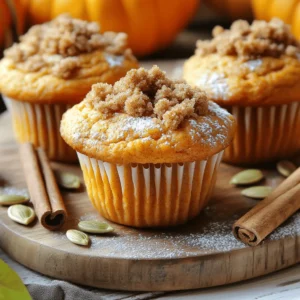 - 1 cup canned pumpkin puree - 1/2 cup vegetable oil - 1/2 cup brown sugar - 1/2 cup granulated sugar - 2 large eggs - 1 teaspoon vanilla extract - 1 1/2 cups all-purpose flour - 1 teaspoon baking soda - 1 teaspoon baking powder - 1 teaspoon ground cinnamon - 1/2 teaspoon ground nutmeg - 1/4 teaspoon ground ginger - 1/4 teaspoon salt - 1/2 cup chopped walnuts or pecans (optional) - 1/3 cup all-purpose flour - 1/4 cup brown sugar - 1/4 teaspoon ground cinnamon - 3 tablespoons cold unsalted butter, cubed To make these easy pumpkin muffins, gather your ingredients. Start with the wet ones. The canned pumpkin puree is a star here. It gives the muffins moisture and flavor. The oil adds richness. Brown sugar and granulated sugar sweeten the mix perfectly. The eggs help bind everything together. Don’t forget the vanilla extract; it adds a lovely aroma. Next, we move to the dry ingredients. All-purpose flour forms the base. Baking soda and baking powder help the muffins rise. The spices, like cinnamon, nutmeg, and ginger, add warmth and depth. Salt enhances all the flavors. If you like a bit of crunch, toss in some chopped walnuts or pecans. Finally, we create the crumb topping. This is what makes these muffins extra special. Combine flour, brown sugar, and cinnamon in a bowl. Then, mix in the cold butter. Use your fingers to work it into the dry mix until it looks like coarse crumbs. This will give your muffins a sweet, crunchy finish. For the complete recipe, check out the Full Recipe. - Preheat the oven to 350°F (175°C). - Grease or line the muffin tin with muffin liners. In a large bowl, combine the pumpkin puree, vegetable oil, brown sugar, granulated sugar, eggs, and vanilla extract. Mix until everything is blended well. This step gives your muffins a rich flavor. In another bowl, whisk together the flour, baking soda, baking powder, cinnamon, nutmeg, ginger, and salt. Mixing these dry ingredients well helps them combine evenly in your batter. Gradually add the dry ingredients to the wet mixture. Stir gently until just combined. If you want, fold in the chopped nuts for extra crunch. Be careful not to overmix; this keeps your muffins fluffy. In a small bowl, mix the flour, brown sugar, and cinnamon. Add the cold butter cubes. Use your fingers or a pastry cutter to work the butter into the flour mixture until it looks crumbly. This adds a sweet crunch on top of your muffins. Spoon the batter into the prepared muffin tin, filling each cup about two-thirds full. Sprinkle the crumb topping generously over each muffin. Bake them in the preheated oven for 18-22 minutes. Check with a toothpick; it should come out clean when done. For the full recipe, refer to the complete list of ingredients and steps provided above. Enjoy baking these delicious pumpkin muffins! To make the best pumpkin muffins, start with room temperature ingredients. This step helps them mix better. Cold ingredients can lead to uneven batter. Next, do not overmix the batter. Stir gently until just combined. Overmixing can make your muffins tough and dry. You want them light and fluffy. To boost flavor, consider adding extra spices. A pinch of allspice or cloves can add warmth. You can also mix in chocolate chips for a sweet twist. This adds richness to each bite. These muffins pair well with warm drinks. Try them with coffee, tea, or hot chocolate. You can also top them with a smear of cream cheese. This gives a nice creamy contrast to the spicy muffins. For a cozy touch, serve them on a rustic platter. Dust with powdered sugar and add a cinnamon stick for charm. For the full recipe, check the details above. {{image_2}} You can easily change up your pumpkin muffins by adding mix-ins. Chocolate chips bring a sweet, rich flavor. I love using dark chocolate chips because they balance the pumpkin well. Dried fruits like cranberries or raisins add a chewy texture. They also give a nice contrast to the soft muffin. You can pick your favorite mix-ins or even a combo! For those who need gluten-free options, you can use gluten-free flour blends. They work well in this recipe, keeping the muffins soft and moist. If you want to go vegan, replace the eggs with flax eggs. Just mix one tablespoon of ground flaxseed with three tablespoons of water. Let it sit until it thickens. For dairy-free, use almond milk in place of regular milk and coconut oil instead of butter. These swaps keep the flavors intact while catering to your needs. To make your muffins even more festive, try adding cranberries or orange zest. Dried cranberries add a tartness that pairs well with pumpkin. Just fold in about half a cup into the batter. Orange zest brightens the flavor and gives a hint of citrus. It’s perfect for those cozy holiday moments. These seasonal twists make your muffins unique and fun! For the full recipe, check out the Cozy Autumn Pumpkin Muffins. To store your pumpkin muffins at room temperature, place them in an airtight container. This keeps them fresh and moist. You can also use a zip-top bag. Make sure to remove as much air as possible. These muffins stay tasty for up to three days on the counter. If you notice any signs of mold, it's best to toss them out. If you want to save muffins for later, freezing is a great option. Allow the muffins to cool completely before freezing. Wrap each muffin tightly in plastic wrap. Then, place them in a freezer-safe bag. Label the bag with the date. Your muffins can last up to three months in the freezer. For thawing, take the muffins out of the freezer and leave them at room temperature. This usually takes about an hour. If you're in a hurry, you can use the microwave. Heat them for 15 to 20 seconds, just until warm. To keep your muffins moist when reheating, wrap them in a damp paper towel. Then, place them in the microwave for 10 to 15 seconds. This method adds a little steam, which helps to prevent dryness. Another option is to reheat them in the oven at 350°F (175°C) for 5 to 10 minutes. This gives a nice warm touch and keeps the crumb topping crispy. For more delicious pumpkin muffin goodness, check out the Full Recipe! These muffins last about 3 to 5 days at room temperature. Store them in an airtight container. For best taste, keep them in a cool place. If you place them in the fridge, they may last up to a week but can dry out. Yes, you can use fresh pumpkin. To make pumpkin puree, cut a pumpkin in half. Remove the seeds and strings. Roast the halves at 350°F (175°C) for 45 minutes. Once soft, scoop out the flesh and mash it until smooth. This will give a fresh, rich flavor. You can use white sugar as a substitute. However, it may change the taste. Brown sugar adds moisture and a slight caramel flavor. If you have maple syrup, you can use it too. Just reduce the liquid in your mix. Yes, these muffins freeze well. Cool them completely before freezing. Place them in a freezer bag or airtight container. They can last up to three months in the freezer. To thaw, leave them at room temperature or warm them in the oven. Check for doneness by inserting a toothpick into the center. If it comes out clean, the muffins are done. You can also press lightly on the top; it should spring back. If it leaves an indent, give them a few more minutes. We explored the key ingredients for making delicious muffins. You learned about wet and dry ingredients, plus a crumb topping. I shared step-by-step instructions for perfect baking. Tips helped you achieve the best texture and flavor. You can even try fun variations for seasonal flavors. Now, you know how to store and reheat muffins while keeping them fresh. With these insights, you can confidently bake tasty muffins that everyone will enjoy. Grab your ingredients and get started!