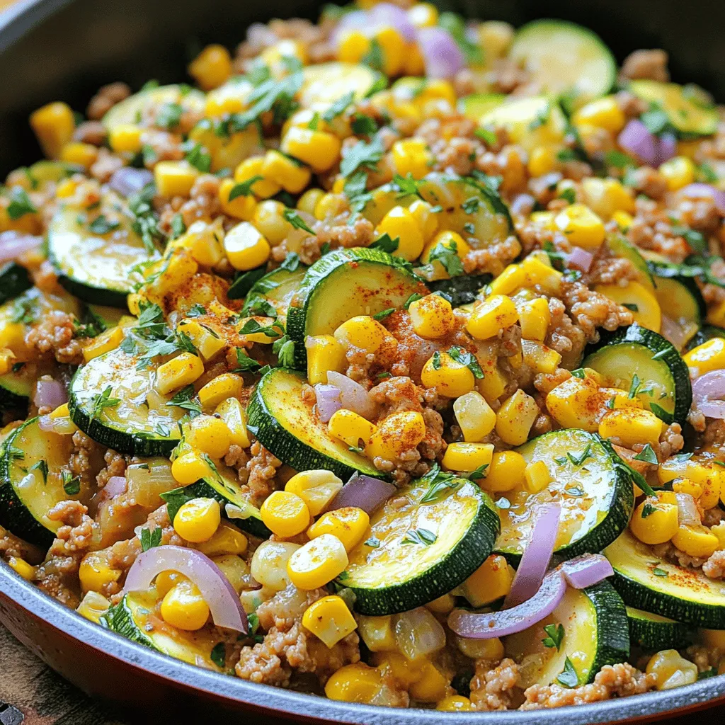 Ground Turkey Skillet with Zucchini and Corn Delight