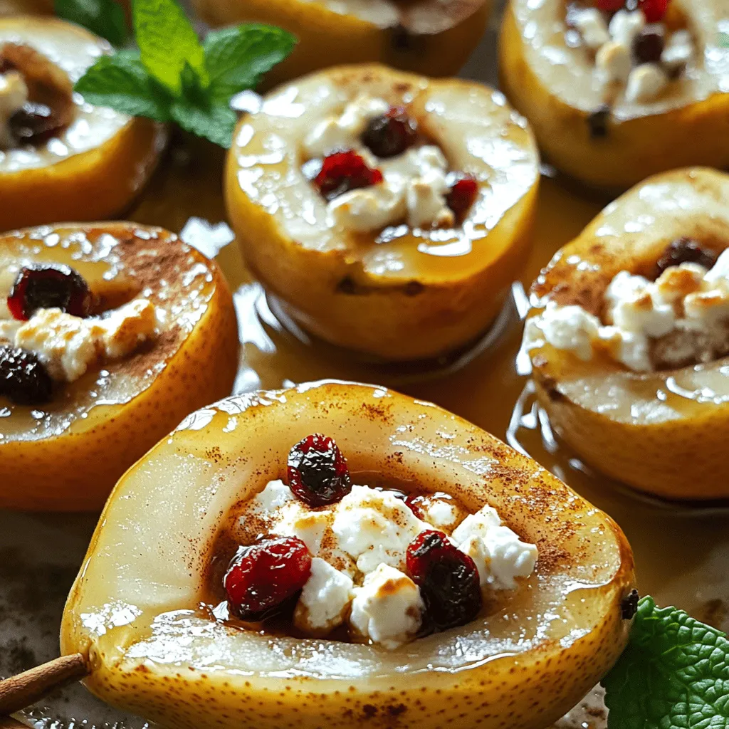 Baked Pears with Feta, Honey, and Cranberries Delight