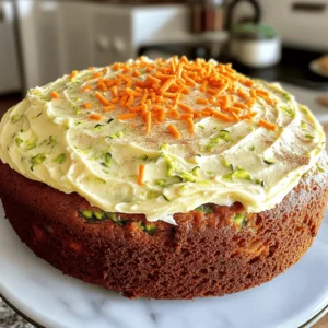 For this simple and delicious cake, you need: - 1 cup finely grated zucchini - 1 cup finely grated carrots - 1 ½ cups all-purpose flour - 1 cup granulated sugar - ½ cup brown sugar, packed - ½ cup vegetable oil - 3 large eggs - 1 teaspoon vanilla extract - 1 teaspoon baking powder - 1 teaspoon baking soda - 1 teaspoon ground cinnamon - ½ teaspoon ground nutmeg - ½ teaspoon salt These ingredients create a moist and flavorful cake. The zucchini and carrots add natural sweetness and moisture. To make the cake even better, consider these optional add-ins: - ½ cup crushed walnuts - ½ cup raisins or currants Adding these gives the cake nice texture and flavor. The walnuts add crunch, while the raisins add sweetness. For the best finish, top the cake with cream cheese frosting. This rich frosting works perfectly with the spices. It adds a creamy contrast to the cake's texture. If you want something lighter, consider a simple whipped cream. First, gather all your ingredients. You will need zucchini, carrots, flour, and sugars. Grate the zucchini and carrots finely. If they are wet, squeeze them in a clean towel. This helps the cake stay light and fluffy. In a large bowl, mix the granulated sugar, brown sugar, and vegetable oil. Whisk them until they blend well. Next, add the eggs and vanilla extract. Whisk again until smooth. In another bowl, mix the flour, baking powder, baking soda, cinnamon, nutmeg, and salt. This dry mix gives the cake its rise and flavor. Now, combine the wet and dry mixes. Gradually add the dry to the wet. Stir gently until just mixed. Fold in the grated zucchini and carrots carefully. If you like, add walnuts or raisins for crunch and taste. Pour the batter into your greased 9x13 inch pan. Smooth the top with a spatula. Bake in a preheated oven at 350°F for 30-35 minutes. Check if it’s done by inserting a toothpick in the center. If it comes out clean, your cake is ready! Let it cool in the pan for 10 minutes. Then, transfer it to a wire rack to cool completely. After your cake cools, it’s time to frost it. Use cream cheese frosting for a rich touch. Spread it evenly over the top. For a nice look, slice the cake into squares. You can garnish with extra grated carrots or a sprinkle of cinnamon. This makes your cake not only tasty but also pretty. For the full recipe, refer to the earlier section. Enjoy your delightful creation! To get the best texture in your zucchini carrot cake, use fresh veggies. Grate the zucchini and carrots finely. If they are too wet, squeeze them in a clean towel. This step helps keep the cake light and fluffy. Mixing well is key. Stir the batter just until combined. Over-mixing can make the cake dense. Storing leftover cake is easy. First, let the cake cool completely. Cover it with plastic wrap or place it in an airtight container. This keeps it moist and fresh. You can store it at room temperature for up to three days. For longer storage, place it in the fridge. It can stay fresh for about a week. When it’s time to serve, slice the cake into squares. This makes it easy to share. You can top each piece with cream cheese frosting for extra flavor. For a fun touch, add extra grated carrots on top. A sprinkle of cinnamon adds a nice visual and taste boost. For a delightful twist, serve it with a scoop of vanilla ice cream. This pairs well with the cake’s flavors. For the full recipe, check the link above. {{image_2}} You can make this cake gluten-free. Use a gluten-free flour blend instead of all-purpose flour. Look for one that has xanthan gum. This will help the cake rise and hold its shape. The taste will remain delicious, and you won't miss the gluten. To make a vegan version, replace the eggs with flax eggs. Mix 1 tablespoon of ground flaxseed with 2.5 tablespoons of water for each egg. Let it sit until it thickens. Use plant-based oil and a non-dairy milk. The cake will still be moist and tasty. Add more flavors to the cake. You can mix in spices like ginger or cloves. They add warmth and depth. You could also add citrus zest, like orange or lemon. This gives a fresh twist. If you want nuts, consider pecans or almonds for a different crunch. For even more sweetness, try adding chocolate chips. These small changes can make your cake unique and exciting. For the full recipe, refer to the Best Zucchini Carrot Cake. To keep your zucchini carrot cake fresh, wrap it well. Use plastic wrap or aluminum foil. Place it in an airtight container if you have one. This keeps moisture in and prevents the cake from drying out. Store the cake in the fridge for up to a week. Make sure it cools completely before wrapping. You can freeze your zucchini carrot cake if you want it to last longer. First, let the cake cool fully. Wrap it tightly in plastic wrap. Then wrap it again in aluminum foil for extra protection. You can freeze it for up to three months. When you're ready to enjoy it, thaw it in the fridge overnight. When stored properly, your zucchini carrot cake will last a week in the fridge. If frozen, it stays good for about three months. Always check for signs of spoilage before eating. If it smells off or shows mold, it’s best to throw it away. For the best flavor, enjoy it fresh after baking or within a few days. For the full recipe, check out Best Zucchini Carrot Cake. Yes, you can use frozen zucchini and carrots. Just make sure to thaw them first. Drain any extra water after thawing. This keeps your cake from being too wet. Fresh veggies add great texture, but frozen works well too. To make this cake healthier, you can try a few simple swaps. Use whole wheat flour instead of all-purpose flour for more fiber. You can also replace some sugar with applesauce or honey. This adds sweetness without the extra calories. Reducing the oil by half helps too. If you lack an ingredient, don't worry! You can replace granulated sugar with coconut sugar for a lower glycemic index. Instead of eggs, use flaxseed meal mixed with water for a vegan option. Greek yogurt can replace some oil for moisture and health benefits. These swaps keep the cake tasty while making it fit your needs. This blog post covered how to make a delicious zucchini carrot cake. We looked at key ingredients, optional add-ins, and great frosting ideas. I shared step-by-step baking instructions and helpful tips for storage and serving. We also discussed variations, including gluten-free and vegan options. Remember, you can customize this cake to fit your taste. Experiment with flavors and add-ins for unique twists. Enjoy baking and sharing your tasty creation!