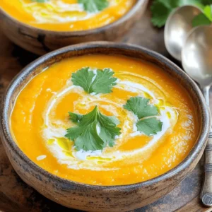 When making my easy sweet potato soup, I focus on fresh and simple ingredients. Here’s what you need: - 2 medium sweet potatoes, peeled and diced - 1 tablespoon olive oil - 1 onion, chopped - 2 cloves garlic, minced - 1 inch ginger, grated - 4 cups vegetable broth - 1 teaspoon ground cumin - 1 teaspoon ground cinnamon - Salt and pepper to taste - 1/2 cup coconut milk (optional for creaminess) - Fresh cilantro, for garnish Sweet potatoes are the star of this soup. They add natural sweetness and creaminess. Onion, garlic, and ginger give the soup depth. Vegetable broth brings all the flavors together. Spice it up with cumin and cinnamon. Finally, coconut milk adds a smooth texture, making each bite delightful. I love using fresh cilantro as a garnish. It brightens the dish and adds a pop of color. This soup is both simple and satisfying. You can find the full recipe to make this comforting dish at home. To start, you need to chop and prepare the sweet potatoes, onion, garlic, and ginger. - Sweet Potatoes: Peel the sweet potatoes using a sharp knife or peeler. Then, cut them into small cubes, about one inch each. This helps them cook evenly. - Onion: Slice the onion in half. Lay it flat and slice it thinly. Make sure to keep your fingers tucked in while you chop! - Garlic: Take two garlic cloves. Smash them with the flat side of a knife and chop them finely. - Ginger: Grab a small piece of ginger. Use a spoon to peel the skin off. Then, grate it using a box grater or a microplane. Now, let’s sauté the aromatics. Heat one tablespoon of olive oil in a large pot over medium heat. Add the chopped onion and cook for about 5-7 minutes. Stir often until the onion turns soft and clear. Next, add the minced garlic and grated ginger. Cook for one more minute. You want to smell those lovely spices! Next, it’s time to cook the soup. Add the diced sweet potatoes to the pot. Sprinkle in one teaspoon of ground cumin and one teaspoon of ground cinnamon. Stir everything well to coat the sweet potatoes in spices. Now, pour in four cups of vegetable broth. Bring the mixture to a boil. Once it boils, turn the heat down and let it simmer for 20-25 minutes. You want the sweet potatoes to be tender. After cooking, it’s time to puree the soup. You can use an immersion blender directly in the pot. If you don’t have one, carefully transfer the soup to a regular blender in batches. Blend until the soup is smooth and creamy. To finish, stir in half a cup of coconut milk. This gives the soup a rich and creamy texture. Now, taste the soup and adjust the seasoning. Add salt and pepper to your liking. If the soup needs warming, heat it again over low heat. You want it nice and hot before serving. Enjoy your cozy sweet potato bliss soup! To make your sweet potato soup shine, start by sautéing the onion well. Cook it in olive oil until it’s soft and clear, about 5-7 minutes. This step adds depth and sweetness to your soup. After that, add garlic and ginger for extra flavor. Cook them for just a minute to keep their fresh taste. For the perfect soup texture, use an immersion blender. It’s easy and quick. If you use a regular blender, let the soup cool a bit first. Blend it in small batches to avoid spills. The goal is a smooth and creamy soup, so blend until there are no lumps. For a lovely presentation, serve the soup in bright bowls. Drizzle some coconut milk on top for a creamy swirl. Then, sprinkle fresh cilantro for a pop of color. It looks great and adds a fresh taste. Pair your sweet potato soup with crusty bread or a simple salad. A slice of sourdough or a green salad with lemon dressing complements the soup well. You can also serve it with a dollop of yogurt for creaminess and tang. One common mistake is overcooking the sweet potatoes. Cook them until they are just tender. If they become too soft, the soup may turn watery. Keep an eye on them while simmering. Another pitfall is not balancing spices. Too much cumin or cinnamon can overpower the dish. Start with the recommended amounts and taste as you go. Adjust as needed for a well-rounded flavor. This method keeps your soup delicious and enjoyable. {{image_2}} You can change the flavor of your sweet potato soup by using different herbs and spices. Try adding smoked paprika for a smoky taste or nutmeg for warmth. If you like it spicy, add a pinch of red pepper flakes. If you want to switch out the coconut milk, you can use almond milk or cashew cream. Both will keep the soup creamy. For broth, vegetable broth works best, but chicken broth is also a great choice if you want a richer flavor. This soup is easy to make vegan or vegetarian. It’s already vegan if you skip the coconut milk. You can add a scoop of plant-based yogurt for creaminess. For a vegetarian option, simply keep the coconut milk or add regular yogurt. If you need it gluten-free, you’re in luck! This soup is gluten-free as it stands. Just make sure any toppings or side dishes are also gluten-free. Use gluten-free bread or crackers for dipping alongside the soup. For a twist, you can serve this soup with a side salad or some fresh bread. These pair well and add a nice crunch to your meal. If you want to explore more variations, check the Full Recipe for creative ideas! To keep your sweet potato soup fresh, use airtight containers. Let the soup cool before sealing. Store it in the fridge for up to five days. If you want to keep it longer, freeze the soup in freezer-safe bags or containers. It can last up to three months in the freezer. When you reheat your soup, do it gently. For the stovetop, warm it in a pot over low heat. Stir often to avoid burning. This method keeps the flavors nice and rich. If you use a microwave, heat it in short bursts. Start with one minute, then stir and check. Repeat until hot. This way, the texture stays smooth and creamy. Yes, you can use canned sweet potatoes. They offer a quick option. However, canned sweet potatoes are softer than fresh ones. This means you won't need to cook them as long. You can skip the step of boiling them in broth. Just add them to the pot with the spices and broth. Blend everything until smooth. This will save time, but the flavor may be less fresh. Easy Sweet Potato Soup is very healthy. Sweet potatoes are rich in vitamins A and C. They also provide fiber, which is good for digestion. The soup has garlic and ginger, both known for their health benefits. Olive oil adds healthy fats. The coconut milk adds flavor and creaminess, but you can skip it for a lighter soup. Overall, this soup is nutritious and delicious. Absolutely! You can make this soup ahead of time. It stores well in the fridge for up to five days. Let the soup cool completely before placing it in an airtight container. If you want to keep it longer, freeze it for up to three months. When you are ready to eat it, just thaw and reheat it on the stove or in the microwave. To enhance the soup’s flavor, consider adding red pepper flakes for some heat. A splash of lemon juice can brighten the taste. You might also try adding a pinch of nutmeg for warmth. If you like herbs, fresh thyme or rosemary can add depth. Experiment with these options to find what you like best! For the full recipe, check out the Cozy Sweet Potato Bliss Soup. Easy Sweet Potato Soup provides a warm blend of flavors and nutrients. You learned about the key ingredients, from sweet potatoes to coconut milk. I explained preparation steps, cooking methods, and tips to enhance taste. I shared ways to modify the recipe for different diets. This soup is simple to make and enjoy. Remember to adjust spices and get creative with garnishes. Whether you share with friends or savor it alone, this soup is sure to please. Keep these tips handy for future meals!
