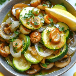 To make this dish, you need fresh veggies that add great flavor. Here’s what you'll need: - 2 medium zucchinis, sliced into half-moons - 1 cup mushrooms, sliced (button or cremini) - 1 medium onion, thinly sliced - 2 cloves garlic, minced - 2 tablespoons olive oil - 1 teaspoon dried thyme - 1 teaspoon smoked paprika - Salt and pepper to taste - Fresh parsley, chopped (for garnish) Getting the right amounts is key to tasty sautéed veggies. Here’s a simple breakdown: - Zucchini: Two medium ones create good volume. - Mushrooms: One cup adds a nice texture. - Onion: One medium onion gives a sweet base. - Garlic: Two cloves bring a punch of flavor. - Olive oil: Two tablespoons help cook the veggies evenly. - Thyme and paprika: One teaspoon each adds depth to the dish. - Salt and pepper: Use them to taste for the best balance. If you want to switch things up, try these options: - Use yellow squash instead of zucchini for a different flavor. - Swap mushrooms for bell peppers or eggplant if you prefer. - Replace olive oil with avocado oil for a different taste. - Add fresh herbs like basil or oregano for a fresh twist. For the full recipe, check the [Full Recipe]. Start by washing the zucchinis and mushrooms. Cut the zucchinis into half-moons. Slice the mushrooms thinly. For the onion, remove the skin and slice it thin too. Mince the garlic cloves finely. Having all the veggies ready makes cooking easier and faster. Heat the olive oil in a large skillet over medium heat. Once hot, add the sliced onions. Sauté them for about 2-3 minutes until they soften. It’s important to stir often to avoid burning. Next, add the minced garlic. Cook for one more minute while stirring. You want the garlic to smell great but not burn. Now, it’s time for the mushrooms. Add them to the skillet and cook for about 4-5 minutes. They will release moisture and turn a nice golden brown. After that, add the sliced zucchini, dried thyme, and smoked paprika. Mix everything well. Sauté for another 5-7 minutes. The zucchini should be tender but still crisp. Season with salt and pepper to taste. For a bright finish, garnish with fresh parsley. You can find the full recipe above for more details. To get the best taste, use a large skillet. Heat the olive oil over medium heat. When the oil shimmers, it's ready. Add onions first; they need more time. Sauté them until soft, about 2-3 minutes. Then add garlic for a minute to bring out its flavor. Next, add mushrooms, which will let out moisture. Cook until they are golden brown. Finally, add zucchini and seasonings for the last sauté. Keep stirring for even cooking. Seasoning makes a big difference. Use dried thyme and smoked paprika for depth. Salt and pepper balance the flavors. You can also try a pinch of red pepper flakes for a kick. Fresh herbs like parsley add brightness. Always taste during cooking. Adjust seasonings to your liking for the best outcome. Serve the sautéed dish in a shallow bowl. Drizzle with extra olive oil for richness. A sprinkle of fresh parsley on top looks nice. Adding a lemon wedge gives a fresh zing. You can pair this dish with grilled chicken or fish. It's also great with rice or quinoa. For a vegetarian option, add chickpeas for protein. Check out the Full Recipe for more serving ideas! {{image_2}} You can easily add protein to this dish. Chicken, shrimp, or even tofu works great. Cook your protein first, then set it aside. Sauté the veggies as usual, then mix in your cooked protein at the end. This adds flavor and makes the meal more filling. Feel free to mix in other veggies. Bell peppers, carrots, or spinach add great taste and color. Just chop them up and add them at the right time. For example, bell peppers can go in with the onions. Spinach should join the mix towards the end, so it wilts perfectly. This recipe is quite flexible for special diets. For a vegan option, skip any animal protein. You can also replace olive oil with avocado oil for a different flavor. If you need gluten-free, this dish is naturally safe. Just make sure any added sauces or seasonings are gluten-free as well. For the full recipe, check out Sautéed Garden Delight: Zucchini, Mushrooms & Onions. To keep your sautéed zucchini, mushrooms, and onions fresh, let them cool first. Place them in an airtight container. This keeps moisture out and helps them stay crisp. Store the container in the fridge. They stay good for about 3-4 days. When you're ready to eat the leftovers, you have a few options. You can reheat them on the stove. Heat a skillet over medium heat, add a splash of olive oil, and warm them up for about 5 minutes. You can also use the microwave. Place them in a microwave-safe dish, cover it, and heat for 1-2 minutes. Make sure to stir halfway through for even heating. If you want to save some for later, freezing is a great option. First, cool the dish completely. Then, portion it into freezer-safe bags or containers. Make sure to remove as much air as possible to avoid freezer burn. You can freeze them for up to 2-3 months. When ready to eat, thaw in the fridge overnight and reheat. For more details, check our Full Recipe. Yes, you can use frozen vegetables for this dish. However, fresh veggies give the best taste and texture. If using frozen zucchini or mushrooms, add them directly to the pan. Cook them longer to ensure they heat through and lose excess water. I recommend using yellow onions for this recipe. They have a sweet flavor when cooked. You can also try red onions for a milder taste. White onions work too but can be sharper in flavor. To spice things up, add red pepper flakes or cayenne pepper. Start with a small pinch and adjust to your taste. You can also add sliced jalapeños for a fresh kick. For a smoky flavor, increase the smoked paprika in the recipe. For the full recipe, check [Full Recipe]. This blog post covered all you need to know. We explored fresh ingredients, measurements, and alternatives. I shared step-by-step instructions for preparing and cooking. You learned tips for sautéing and enhancing flavors. We even discussed tasty variations and storage info. Now, you have the tools to make a delicious dish. Enjoy experimenting with different flavors and personal touches. Happy cooking!
