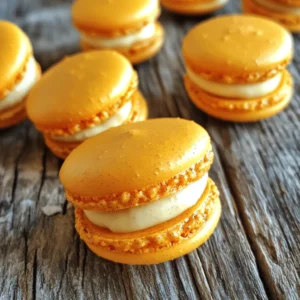To make pumpkin pie macarons, you need a few key ingredients. Here’s what you will need: - 1 cup almond flour - 2 cups powdered sugar - 3 large egg whites (room temperature) - 1/4 cup granulated sugar - 1/2 teaspoon cream of tartar - 1 teaspoon vanilla extract - 1 teaspoon ground cinnamon - 1/4 teaspoon nutmeg - 1/2 cup pumpkin puree - 4 oz cream cheese, softened - 1/4 cup powdered sugar (for filling) - Pinch of salt These ingredients work together to create a sweet, spiced flavor that captures the essence of autumn. You will also need some tools to make your macarons. Here’s a simple list: - Mixing bowls - Hand mixer - Piping bags with round tips - Baking sheets - Parchment paper or silicone mats - Whisk - Spatula Having the right tools helps ensure success in your baking. If you want to make some changes, here are a few ideas: - Nut-free option: Replace almond flour with sunflower seed flour. - Sweetener swap: Use coconut sugar instead of granulated sugar for a different taste. - Filling: You can mix in maple syrup or a dash of ginger for extra flavor in the filling. Feel free to experiment! Each variation can create a unique twist on this classic treat. For the complete method, check the Full Recipe. Start by preparing your baking sheet. Line it with parchment paper or silicone mats. Preheat your oven to 300°F (150°C). This step is key for getting nice, even macarons. Next, gather your dry ingredients. In a medium bowl, whisk together the almond flour, powdered sugar, ground cinnamon, and nutmeg. Sift this mix to ensure a fine texture. This helps your macarons turn out smooth and pretty. Now, let's whip the egg whites. Use a clean, dry bowl and a hand mixer. Beat the egg whites on medium speed until frothy. Then, add the cream of tartar. Keep beating until soft peaks form. Gradually add in the granulated sugar. Continue beating until stiff peaks form. The mixture should look glossy at this stage. Gently combine the mixtures. Carefully fold the dry mix into the whipped egg whites. Use a spatula and be gentle. You want a smooth, shiny batter that flows in ribbons when lifted. It’s time to pipe the macarons. Fill a piping bag fitted with a round tip. Pipe small rounds, about 1.5 inches in diameter, onto the prepared baking sheets. Leave some space between each macaron. After piping, let them sit. Allow the piped macarons to rest at room temperature for 30 to 60 minutes. You want a skin to form on the surface. They should not feel sticky when touched. Now, bake the macarons. Place them in the preheated oven and bake for 15 to 18 minutes. Bake one tray at a time. Rotate the baking sheet halfway through for even cooking. Once done, let them cool on the sheet for a few minutes. Then, transfer to wire racks to cool completely. For the filling, mix the softened cream cheese, pumpkin puree, powdered sugar, and salt in a medium bowl. Stir until smooth. You can adjust the sweetness to fit your taste. Assemble your macarons now. Pair up macarons of similar sizes. Pipe a dollop of the pumpkin filling onto the flat side of one macaron. Top it with the other macaron to create a sandwich. Finally, chill the assembled macarons in the fridge for at least an hour before serving. This helps the flavors meld together beautifully. Enjoy these delightful treats! For the complete recipe, refer to the Full Recipe section. Making macarons can be tricky. Here are mistakes to watch out for: - Overmixing: If you mix too much, your batter becomes too runny. - Undermixing: Don’t under-mix either; you need a smooth batter. - Humidity: Baking on a humid day can ruin your shells. Aim for dry weather. - Skipping the Rest: Let the macarons rest before baking. This forms a skin that helps them rise. To get that perfect macaron shell, focus on these tips: - Egg Whites: Use room temperature egg whites. They whip up better. - Sifting: Sift your dry ingredients well to remove lumps. This helps with smoothness. - Piping: Pipe evenly sized rounds. Use a template if needed. Aim for 1.5 inches in diameter. - Baking: Bake one tray at a time. This ensures even heat and perfect shells. Want to add some flair to your macarons? Here’s how: - Spices: Add more spices like ginger or allspice for extra warmth. - Zest: A bit of orange or lemon zest brightens the flavors. - Sweetness: Adjust the powdered sugar in the filling for your taste. - Colors: Use food coloring to match your autumn theme. A little goes a long way! These tips will help you create amazing pumpkin pie macarons. For a detailed guide, check the Full Recipe. {{image_2}} Pumpkin pie macarons shine in fall. You can add spices like ginger or allspice for a twist. These spices bring warmth and depth to every bite. You may also try different types of pumpkin puree, like roasted pumpkin. This adds a richer flavor. For winter, consider adding a hint of peppermint. This festive touch makes them extra special for holiday gatherings. While the cream cheese filling is a classic, you can get creative. Try a maple buttercream for a sweet, nutty flavor. It pairs well with the pumpkin and spices. Another great option is a chocolate ganache. The rich chocolate contrasts nicely with the sweet pumpkin. If you prefer a lighter filling, whip some vanilla-flavored whipped cream. This will give a fluffy texture that complements the macaron shell. Make your macarons pop with color! Use food coloring to tint the batter. Shades of orange and yellow fit the fall theme perfectly. You could even swirl in some brown to mimic the look of pie crust. For a festive touch, decorate the tops with edible glitter or gold dust. This adds an elegant finish to your treats. Using stencils, you can create fun shapes, like leaves or pumpkins, on the shells. To keep your pumpkin pie macarons fresh, store them in an airtight container. This helps prevent them from drying out. Place parchment paper between layers to avoid sticking. Keep the container in a cool, dry place away from direct sunlight. If you live in a humid area, it's essential to take extra care. Humidity can ruin the delicate texture of your macarons. Macarons freeze well, making them a great treat for later. To freeze, first, let your assembled macarons chill in the fridge for an hour. Then, place them in a single layer on a baking sheet and freeze for about two hours. Once frozen, transfer them to an airtight container, separating layers with parchment paper. They can last up to three months in the freezer. When you're ready to enjoy, let them thaw in the fridge overnight. Pumpkin pie macarons are best enjoyed within a week of making. They can stay fresh for about 5-7 days when stored properly. After that, they may lose their flavor and texture. If you notice them becoming soft or sticky, it’s time to toss them. Always check for any signs of mold before eating. For the best taste, enjoy them right after you make them, following the Full Recipe! Store your pumpkin pie macarons in an airtight container. Place parchment paper between layers to prevent sticking. Keep them in the fridge for up to a week. If you want to keep them longer, you can freeze them. Just make sure they are in a freezer-safe container. Thaw them in the fridge before serving. You will know your macarons are baked right if they have a smooth top and a firm shell. The feet, or ruffled edges, should be visible. Try gently touching the top; it should feel dry. If it sticks, bake them a bit longer. Each oven is different, so keep an eye on them while baking. Yes, you can! The filling is flexible. Try using different purees like apple or chocolate. You can also add spices like ginger or cloves for a twist. Just ensure the filling stays smooth and creamy. Feel free to experiment with flavors that excite you! Pumpkin pie macarons combine unique flavors and textures that delight all. We’ve covered key ingredients, essential tools, and some fun variations to try. I shared tips to help you avoid common mistakes and ensure your shells are perfect. You now have a complete guide to create, store, and enjoy these treats. So, get your kitchen ready and start baking! Enjoy making these treats and sharing them with your friends and family.