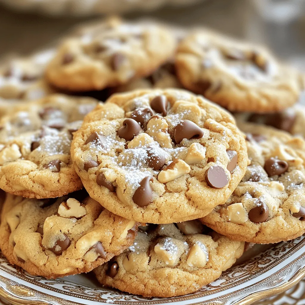 To create softbatch cream cheese chocolate chip cookies, you'll need the following main ingredients: - 1 cup (2 sticks) unsalted butter, softened - 1/2 cup cream cheese, softened - 1 cup granulated sugar - 1/2 cup brown sugar, packed - 1 large egg - 1 teaspoon vanilla extract - 2 1/2 cups all-purpose flour - 1 teaspoon baking soda - 1/2 teaspoon salt - 1 1/2 cups semi-sweet chocolate chips These ingredients work together to create a soft, chewy texture with rich, creamy flavor. The cream cheese adds moisture and a slight tang, making these cookies stand out. You can customize your cookies with optional add-ins. Here are a few ideas: - 1/2 cup chopped nuts (like walnuts or pecans) - 1/2 cup shredded coconut - A pinch of cinnamon for warmth These add-ins can enhance the flavor and texture, giving you a unique twist on the classic cookie. If you have dietary restrictions, you can still enjoy these cookies. Here are some substitutions: - Use dairy-free butter and cream cheese for a vegan option. - Substitute gluten-free flour for all-purpose flour. - Replace granulated sugar with coconut sugar for a lower glycemic index. These substitutions help you make softbatch cookies that fit your dietary needs without losing taste. For the full recipe, check out the instructions to bake your own softbatch cream cheese chocolate chip cookies! Start by measuring your ingredients carefully. Use 1 cup of softened butter and 1/2 cup of cream cheese. Mix them with 1 cup of granulated sugar and 1/2 cup of brown sugar in a large bowl. Beat them together until light and fluffy, about 3-4 minutes. Next, add 1 large egg and 1 teaspoon of vanilla extract. Mix well until it combines nicely. In a separate bowl, whisk together 2 1/2 cups of all-purpose flour, 1 teaspoon of baking soda, and 1/2 teaspoon of salt. Gradually add this dry mix to your wet mixture. Stir until just combined, being careful not to overmix. Finally, fold in 1 1/2 cups of semi-sweet chocolate chips. You can add 1/2 cup of chopped nuts if you like. Preheat your oven to 350°F (175°C). Line a baking sheet with parchment paper to prevent sticking. Scoop tablespoon-sized dough portions and place them on the sheet, spacing about 2 inches apart. Bake your cookies for 10-12 minutes. Look for golden edges while the centers should be soft. This gives them that perfect softbatch texture. After baking, let your cookies cool on the sheet for 5 minutes. This helps them set properly. Then, transfer them to a wire rack to cool completely. Store your cookies in an airtight container at room temperature. They’ll stay fresh for about a week. For longer storage, you can freeze them. Just place them in a freezer-safe bag, and they'll keep for up to 3 months. To get soft and chewy cookies, use cream cheese. It helps keep them moist. Make sure your butter is soft but not melted. Cream the butter and cream cheese well. This helps trap air and gives cookies a light texture. Don’t overmix the dough once you add the flour. Mixing too much makes cookies tough. A common mistake is using cold butter. Cold butter doesn’t mix well. Always soften your butter first. Another mistake is baking cookies too long. Check them at the 10-minute mark. They should look soft in the center when you take them out. Let them cool on the pan for a few minutes. This helps them set without getting hard. You can make these cookies even better! Try adding a pinch of cinnamon or a dash of sea salt. These flavors can boost the chocolate taste. You can also mix in nuts or dried fruit for added texture. For a fun twist, use different types of chocolate chips. White chocolate or dark chocolate can change the whole flavor. Check the Full Recipe for more ideas! {{image_2}} You can enjoy softbatch cookies in many ways. Start by changing the chocolate chip type. Use milk chocolate for more sweetness. Dark chocolate gives a rich taste. White chocolate adds a creamy touch. Mix different types for a fun cookie. You can swap chocolate chips for other flavors. Try peanut butter chips for a nutty twist. Butterscotch chips can add a caramel-like taste. You can also use mint chips for a fresh kick. Each option will change the cookie's flavor and delight. Make these cookies fit the season. In spring, add lemon zest for brightness. In autumn, use cinnamon and nutmeg for warmth. During the winter holidays, try peppermint extract for a festive touch. You can even add dried fruits for a chewy texture. Each season offers a chance to get creative with flavors. For the Full Recipe, check the details above and enjoy baking. To keep your softbatch cookies fresh, place them in an airtight container. This helps retain their soft texture. You can layer parchment paper between the cookies to prevent sticking. Store them at room temperature for the best results. If you live in a humid area, keep them in a cool, dry spot. Freezing is a great way to save cookies for later. First, let the cookies cool completely. Then, wrap each cookie in plastic wrap. Place the wrapped cookies in a freezer-safe bag. Write the date on the bag to track freshness. You can freeze them for up to three months. When ready to eat, thaw them at room temperature. Softbatch cookies usually last about a week at room temperature. If stored correctly, they can stay soft and tasty. In the fridge, they last a bit longer, around 10 days. Frozen cookies can maintain their flavor and texture for three months. Always check for any signs of spoilage before enjoying. To make your cookies softer, use cream cheese. It adds moisture and richness. Also, do not overbake them. Pull them out when they are just golden on the edges. Let them cool on the baking sheet for a few minutes. This keeps them soft and chewy. Yes, you can use margarine in place of butter. However, the taste and texture might change a bit. Butter gives cookies a rich flavor and soft texture. Using margarine may make them a bit less rich. If you choose margarine, pick one with high fat content for the best results. The key difference is the cream cheese. It adds a soft texture and a slight tangy flavor. Traditional cookies usually use only butter. Cream cheese makes the cookies richer and softer. You will notice a different taste and texture with cream cheese chocolate chip cookies. They are a delightful twist on the classic. For the full recipe, check out the detailed steps to bake these delicious treats! Softbatch cookies are fun and easy to make. We covered the main ingredients, add-ins, and substitutions for different diets. I shared clear steps to prep, bake, and store your cookies. We discussed tips for texture and flavor, and ways to avoid mistakes. I also gave you delicious variations and storage tips. With this guide, you can bake tasty softbatch cookies at home. Enjoy the process and get creative with flavors. Happy baking!