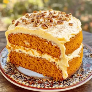 - 1 ½ cups all-purpose flour - 1 teaspoon baking powder - 1 teaspoon baking soda - ½ teaspoon salt - 1 teaspoon ground cinnamon - ½ teaspoon ground nutmeg - ½ teaspoon ground ginger - ½ cup unsalted butter, softened - 1 cup granulated sugar - 2 large eggs - 1 cup pure pumpkin puree - ½ cup buttermilk - 1 teaspoon vanilla extract - ½ cup chopped pecans (optional) - ½ cup cream cheese, softened (for frosting) - 1 cup powdered sugar (for frosting) - 2 tablespoons maple syrup (for frosting) I love using these simple ingredients. They combine to create a lovely fall flavor. The pumpkin puree brings moisture and richness, while the spices add warmth. Make sure to use fresh, pure pumpkin puree. It gives the best taste. If you want, you can use canned pumpkin, but check the label for additives. The buttermilk helps keep the cake soft and fluffy. If you don't have buttermilk, you can make your own. Just mix milk with a bit of vinegar or lemon juice. If you like nuts, pecans add a nice crunch. They also pair well with the sweet cream cheese frosting. This frosting is creamy and rich, making the cake even more delicious. Follow the full recipe for clear steps on how to bring this all together. Enjoy the process as you make this lovely cake! 1. Preheating the Oven and Preparing the Cake Pan Start by preheating your oven to 350°F (175°C). This ensures even baking. Grease and flour a 9-inch round cake pan. This will help the cake come out easily. 2. Mixing Dry Ingredients In a medium bowl, whisk together the flour, baking powder, baking soda, salt, cinnamon, nutmeg, and ginger. This step mixes the flavors well. Set this bowl aside for later use. 3. Creaming Butter and Sugar In a large mixing bowl, beat the softened butter and granulated sugar together. Mix until it looks light and fluffy, which should take about 3-4 minutes. This creates a nice base for your cake. 4. Adding Eggs and Wet Ingredients Now, add the eggs one by one. Mix well after each addition. Then, stir in the pumpkin puree, buttermilk, and vanilla extract. Make sure everything is well combined. 5. Incorporating Dry Ingredients into the Pumpkin Mixture Gradually add the dry ingredients to the pumpkin mixture. Stir gently until just combined. If you like, fold in the chopped pecans at this point for added crunch. 6. Pouring the Batter and Baking Time Pour the batter into your prepared cake pan. Make sure to smooth the top with a spatula. Bake for 30-35 minutes. A toothpick inserted in the center should come out clean. 7. Cooling and Frosting Preparation Allow the cake to cool in the pan for 10 minutes. After that, transfer it to a wire rack to cool completely. For the frosting, beat together the cream cheese, powdered sugar, and maple syrup until smooth. Once the cake is cool, frost the top evenly. Check out the Full Recipe for more details on serving and presentation tips. - Ensuring Perfect Texture and Moisture To achieve a soft, moist cake, use room temperature ingredients. Softened butter and eggs mix better and create air. This adds lightness. Don't overmix your batter. Stir gently until the dry and wet ingredients blend. Overmixing can lead to a tough cake. Adding buttermilk gives a nice richness and moisture too. - Checking for Doneness To check if your cake is ready, insert a toothpick into the center. If it comes out clean, your cake is done. If not, give it a few more minutes. Remember, every oven is different. Keep an eye on it as it bakes. - Achieving Creamy Frosting Consistency For a smooth cream cheese frosting, start with softened cream cheese. Beat it well before adding sugar. Gradually mix in the powdered sugar to avoid lumps. If it's too thick, add a splash of milk or more maple syrup. This will help achieve the perfect consistency. - Creative Presentation Ideas For a beautiful presentation, spread frosting evenly on top. Add a sprinkle of cinnamon or some chopped pecans for color. You can also drizzle extra maple syrup on top for a sweet touch. Use a decorative plate to make it look festive. - Best Pairings with Pumpkin Rum Cake This cake pairs well with coffee or chai tea. The spices in the cake enhance the flavors of these drinks. You can also serve it with whipped cream or a scoop of vanilla ice cream. This adds a creamy contrast to the cake's texture. - Seasonal Serving Ideas for Fall Gatherings For fall gatherings, serve slices with warm apple cider. Arrange the cake with seasonal fruits like pears or figs. This creates a colorful, inviting display. You can also use festive plates and napkins to add to the autumn vibe. {{image_2}} Gluten-Free Options for the Flour If you want a gluten-free cake, use a gluten-free flour blend. Look for one that has xanthan gum. This helps to give the cake a good texture. You can find many blends at stores. Just measure the same amount as regular flour. Dairy-Free Alternatives for Butter and Milk For a dairy-free cake, replace butter with coconut oil or vegan butter. Use almond milk or oat milk instead of buttermilk. These swaps keep the cake moist and tasty. Adding Spices for Improved Flavor Try adding a pinch of cloves or allspice for extra warmth. Mix in some orange zest for a bright twist. These spices can enhance the fall flavor in your cake. Experimenting with Different Frosting Options Instead of cream cheese frosting, you can use whipped cream. A maple frosting could also be a fun twist. Each frosting brings its own taste and style to the cake. Incorporating Chocolate or Caramel You might want to add chocolate chips to the batter for a sweet surprise. Drizzling caramel sauce over the top makes it even more indulgent. Both options add a rich layer of flavor. Creating Mini Pumpkin Rum Cakes or Cupcakes Instead of a large cake, make mini cakes or cupcakes. Bake them in a muffin tin for fun, single servings. This makes them perfect for parties or gifts. For the full recipe, check out the detailed steps to make this delightful cake. Room Temperature Storage You can keep your Pumpkin Rum Cake at room temperature for up to three days. Place it in an airtight container to keep it fresh. If you don't have a container, wrap the cake tightly in plastic wrap. This helps keep moisture in and stops it from drying out. Refrigeration Tips If you want to store the cake for longer, refrigerate it. Wrap it in plastic wrap or place it in a container. It will stay fresh in the fridge for about a week. Just make sure to let it warm up a bit before serving. Cold cake can lose some of its flavor. Best Practices for Freezing Cake To freeze your Pumpkin Rum Cake, wait until it cools completely. Wrap it tightly in plastic wrap, then cover it with aluminum foil. This helps prevent freezer burn. You can freeze it for up to three months. Just remember, freezing can change the texture a bit. Thawing Instructions When you're ready to enjoy your cake, take it out of the freezer. Remove the wrap but leave it in the foil. Let it thaw in the fridge overnight. This helps keep the cake moist. If you're in a hurry, you can thaw it at room temperature for a few hours. Understanding Freshness and Quality Knowing how long your Pumpkin Rum Cake stays fresh is key. At room temperature, expect it to last about three days. In the fridge, it can last up to one week. If frozen, it can last up to three months but is best enjoyed within one month for the best taste. Always check for any signs of spoilage before eating. How to Make Pumpkin Rum Cake from Scratch? Making pumpkin rum cake from scratch is easy. Start by mixing your dry ingredients in one bowl. In another bowl, cream the butter and sugar. Then, add eggs and pumpkin puree. Combine both bowls gently. Bake at 350°F until golden. Can I use canned pumpkin puree instead of fresh? Yes, you can use canned pumpkin puree. It saves time and works well. Just make sure it's pure pumpkin, not pie filling. This keeps the flavors true and fresh. What can I substitute for buttermilk? If you don’t have buttermilk, try using milk with vinegar. Just add one tablespoon of vinegar to one cup of milk. Let it sit for five minutes. This gives you a good buttermilk substitute. Why is my pumpkin cake dense? Your pumpkin cake might be dense due to too much flour or overmixing. Always measure flour properly and mix until just combined. This keeps the cake light and fluffy. Can I add rum to the frosting? Yes, adding rum to the frosting can enhance the flavor! Just mix in a tablespoon or two. It adds a nice kick and pairs well with the pumpkin. What drinks go well with pumpkin cake? Pumpkin cake pairs well with spiced cider or a nice cup of coffee. A warm chai latte also complements the flavors. For adults, a spiced rum cocktail can be a great match. How long is pumpkin cake good for after baking? Pumpkin cake stays fresh for about three to four days at room temperature. If you store it in the fridge, it can last up to a week. Always keep it covered to maintain moisture. This blog post showed you how to make a tasty pumpkin rum cake. You learned the key ingredients, step-by-step instructions, and helpful tips. I shared ideas for serving and storing your cake, plus variations for extra fun. Baking this cake will bring joy to your kitchen and gatherings. Enjoy the warm spices and creamy frosting. Whether for fall or a festive occasion, it’s sure to impress. Now, gather your ingredients and start baking!