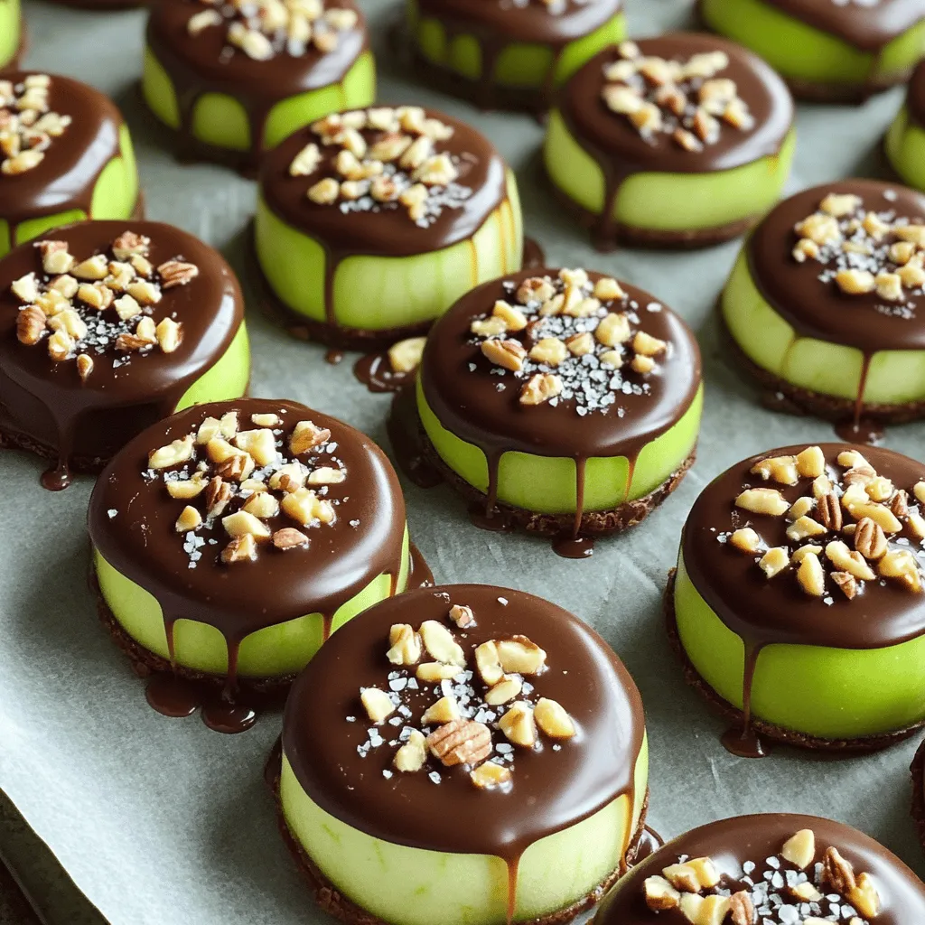 Here are the ingredients you will need for chocolate covered caramel apple slices: - 2 large apples (Granny Smith or Honeycrisp) - 1 cup caramel candies or homemade caramel sauce - 1 tablespoon heavy cream (for melting caramel) - 1 cup dark chocolate chips or milk chocolate - 1 teaspoon coconut oil (to smooth out chocolate) - Sea salt (for sprinkling on top) - Optional toppings: crushed nuts or mini chocolate chips These ingredients come together to create a sweet, crunchy treat. I love using Granny Smith apples for their tartness. It pairs well with the sweet caramel and chocolate. Honeycrisp apples also work great if you prefer a sweeter bite. The caramel adds a chewy texture that contrasts beautifully with the crisp apple. You can use store-bought caramel candies for ease or whip up your own homemade caramel sauce if you wish. When it comes to chocolate, dark chocolate adds depth, while milk chocolate is creamier and sweeter. The coconut oil helps the chocolate melt smoothly. The sea salt is key. A sprinkle on top enhances the flavors and adds a gourmet touch. If you want to mix things up, consider adding crushed nuts or mini chocolate chips as fun toppings. Having these ingredients ready will set you up for success in making this delicious treat. For the full recipe, check out the details above. - Wash and dry apples. Use fresh apples for the best taste. - Slice apples into ½-inch thick rounds. Make sure the slices are even. - Remove the core from each slice. This step makes them easier to eat. - Combine caramel candies and heavy cream in a bowl. This mix helps the caramel melt smoothly. - Microwave in intervals until smooth. Stir well between each interval to avoid lumps. - Dip apple slices in melted caramel. Make sure to coat them evenly. - Place on parchment-lined baking sheet. This keeps them from sticking. - Refrigerate to set. Let them chill for about 15-20 minutes. - Melt dark chocolate chips with coconut oil. The coconut oil helps the chocolate stay smooth. - Stir until smooth. You want a nice, creamy consistency. - Dip caramel-coated slices in chocolate. Allow the excess to drip off. - Sprinkle with sea salt and optional toppings. You can add crushed nuts or mini chocolate chips. - Return to refrigerator to harden. Chill for another 10-15 minutes. For the full recipe, check the details above. Enjoy making this sweet treat! When picking apples, I suggest using Granny Smith or Honeycrisp. These varieties balance sweet and tart flavors well. They also hold up nicely when dipped in caramel and chocolate. Freshness is key. Look for apples that are firm and shiny. Avoid any with bruises or soft spots. Fresh apples make a big difference in taste. Melting caramel and chocolate can be tricky. To melt caramel, combine the candies with heavy cream in a microwave-safe bowl. Microwave in 30-second intervals. Stir after each interval to ensure it melts evenly. For chocolate, add a teaspoon of coconut oil. This helps make it smooth and shiny. Again, microwave in 30-second bursts, stirring often. This way, you avoid burning or clumping. For parties, serve these treats on a colorful platter. You can also stick a wooden skewer into each slice for easy eating. Drizzle some extra melted chocolate on top for flair. If you're feeling creative, use crushed nuts or mini chocolate chips as toppings. These make the slices look fun and inviting. {{image_2}} You can switch up the chocolate on your apple slices. Try using white chocolate or milk chocolate instead of dark chocolate. Each type offers a unique taste. Flavored chocolate is another fun option. Look for chocolate with hints of raspberry, mint, or even orange. These flavors add a twist that is sure to impress. Toppings can match the seasons. For example, use colorful sprinkles for holidays like Halloween or Christmas. You can also add crushed candy canes for a festive look in winter. Fresh fruits can work well too. Slices of strawberries or bananas are great choices that pair nicely with apples. If you want gluten-free options, use gluten-free caramel. Many brands offer this type. For vegan alternatives, choose plant-based chocolate and caramel. There are many great brands that make these products. They taste just as good, so everyone can enjoy this treat! To find the full recipe, check the section above. To keep your chocolate-covered caramel apple slices fresh, store them in the fridge. Place the slices in an airtight container. This helps prevent them from drying out. You can also use parchment paper between layers to avoid sticking. This simple step keeps your dessert looking great. If you want to save some for later, freezing works well. First, let the slices cool completely. Then, place them in a single layer on a baking sheet. Freeze them for about two hours. Once frozen, transfer the slices to a freezer bag. Be sure to remove excess air. This helps keep them fresh longer. When ready to eat, thaw the slices in the fridge overnight. This way, they will maintain their tasty texture. In the fridge, these slices last about 5 days. Keep an eye out for signs of spoilage. If the chocolate looks dull or the caramel feels sticky, it’s time to toss them. Always trust your senses when it comes to food safety. Enjoy your delicious treat while it's fresh! Yes, you can! Some great choices are pears, bananas, or strawberries. These fruits also work well with caramel and chocolate. Pears offer a soft bite, while bananas add a creamy texture. Strawberries bring a bright, fresh taste. You can try any fruit you like! To keep your caramel smooth, work at low heat. Use a heavy pot to melt the caramel slowly. Stir often to avoid burning. If it starts to harden, add a splash of cream to loosen it up. This keeps it creamy for dipping. You can find them in many stores or online. Check your local grocery store or specialty candy shops. Online retailers like Amazon often carry popular brands. Look for brands that focus on quality ingredients for the best taste. Absolutely! You can prep the apple slices and store them in the fridge. Just wrap them well to keep them fresh. You can also make the caramel and chocolate ahead of time. Just reheat them gently before using. This way, you can enjoy your treat at any time! You learned how to make delicious chocolate-covered caramel apple slices. We covered ingredients, preparation, and tips to make them perfect. You can use different toppings and variations for every season. Store any leftovers wisely for later enjoyment. These treats are fun and easy to make. Whether for a party or a snack, they impress everyone. Enjoy making these with family and friends, and don’t forget to get creative!