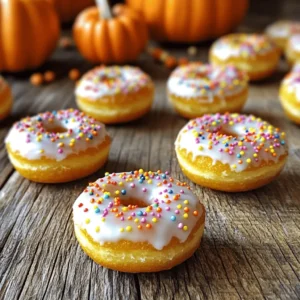 - Pumpkin puree - Granulated sugar - Brown sugar - Eggs - Vegetable oil Pumpkin puree is the star of the show. It gives the donuts a moist texture and rich flavor. Granulated and brown sugars add sweetness and depth. Eggs help bind the mixture, while vegetable oil keeps them soft. - All-purpose flour - Baking powder - Baking soda - Ground cinnamon - Ground nutmeg - Ground ginger - Salt All-purpose flour forms the base, giving structure. Baking powder and baking soda make the donuts rise. The spices—cinnamon, nutmeg, and ginger—bring warmth and fall vibes. Salt balances the sweetness and enhances flavors. - Powdered sugar - Milk - Optional: Sprinkles For the glaze, powdered sugar mixes with milk for a sweet finish. The glaze adds shine and sweetness. You can also add sprinkles for a fun touch. This makes each donut a festive treat. To see the complete list and detailed steps, check the Full Recipe for Mini Pumpkin Donuts. 1. Preheat your oven to 350°F (175°C). This is key for even baking. 2. Lightly grease a mini donut pan with cooking spray. This helps to avoid sticking. 3. In a large mixing bowl, combine the wet ingredients. Use pumpkin puree, granulated sugar, brown sugar, eggs, vegetable oil, and vanilla extract. Whisk until smooth. 4. In a separate bowl, mix the dry ingredients. Combine all-purpose flour, baking powder, baking soda, cinnamon, nutmeg, ginger, and salt. 1. Gradually add the dry ingredients to the wet mixture. Stir just until combined. Be careful not to overmix; this keeps the donuts light and fluffy. 2. Using a piping bag or spoon, fill each donut cavity about 3/4 full with the batter. This allows room for rising. 1. Bake the donuts in the preheated oven for 10-12 minutes. Perform the toothpick test by inserting a toothpick into the center. If it comes out clean, they are done. 2. Allow the donuts to cool in the pan for a few minutes. Then, transfer them to a wire rack to cool completely. 3. For the glaze, whisk together powdered sugar and enough milk to reach your desired consistency. Dip the cooled donuts in the glaze. Let any excess glaze drip off. 4. If you like, add sprinkles on top while the glaze is still wet. This adds a fun touch to your treats. You can find the Full Recipe for more detailed instructions and tips. To prevent overmixing the batter, mix until just combined. When you see some flour, stop stirring. Overmixing makes the donuts tough. For even baking, ensure your oven is preheated. Use a toothpick to check if they are done. Insert it into the center; it should come out clean. If some donuts bake faster, rotate the pan halfway through. For the perfect glaze consistency, whisk powdered sugar with milk. Start with one tablespoon of milk. Add more until you reach a smooth, thick glaze. Add sprinkles right after glazing. If the glaze sets too much, the sprinkles won’t stick. This adds a festive touch to your mini pumpkin donuts. Overbaking makes donuts dry. Underbaking leaves them gooey. Keep an eye on the baking time and do the toothpick test. Be careful with substitutions. Using the wrong type of sugar or flour can change the taste. Stick to the recipe for the best results. For the Full Recipe, check the link provided. Enjoy making these delicious mini pumpkin donuts! {{image_2}} Baked mini donuts are easy and quick to make. They use less oil and are lighter. However, they may not have the same rich taste as fried donuts. Fried mini donuts can be crispy and full of flavor. Yet, frying requires more care and attention. To fry mini donuts effectively, heat oil to 350°F (175°C). Use a deep pot for safety. Drop in the donuts gently. Fry until golden brown, about 2-3 minutes on each side. Remove them with a slotted spoon and drain on paper towels. This method gives you that delightful crunch. You can customize your mini donuts with fun flavors. Adding chocolate chips can make them a special treat. You might also try mixing in spices like cardamom or allspice for a unique twist. If you like nuts, chopped pecans or walnuts add a great crunch. These flavors work well with the pumpkin. Experiment with your favorite ingredients to find the perfect combo. Decorating your mini donuts can make them festive. For Halloween, use orange and black sprinkles. For Thanksgiving, try drizzling white frosting that looks like icing. You can choose between frosting and glazing. Frosting gives a thicker texture, while glazing is smoother. Both options let you be creative and playful with your designs. Let your imagination run wild! To keep mini pumpkin donuts fresh, store them at room temperature. Use an airtight container. This helps lock in moisture and flavor. Avoid plastic wrap, as it can make them soggy. Place a paper towel inside the container to absorb extra moisture. This method keeps your donuts soft and tasty for up to three days. For longer storage, you can freeze mini pumpkin donuts. Here's how: 1. Cool Completely: Let the donuts cool on a wire rack. 2. Wrap Individually: Wrap each donut in plastic wrap to prevent freezer burn. 3. Seal in a Bag: Place the wrapped donuts in a freezer bag or container. When you're ready to enjoy them, follow these steps for thawing and reheating: - Thawing: Remove the donuts from the freezer. Let them sit at room temperature for about an hour. - Reheating: You can warm them in the microwave for 15-20 seconds. This makes them taste fresh again. Mini pumpkin donuts last about three days at room temperature. If frozen, they can last up to three months. Always check for signs of spoilage: - Smell: If they smell off or sour, it's time to toss them. - Appearance: Look for mold or discoloration on the donuts. - Texture: If they feel dry or hard, they may not taste good anymore. For the best experience, enjoy them fresh or thawed! For the full recipe, check the detailed guide. You can use gluten-free all-purpose flour. Many brands offer blends that work well. Just make sure to check the label for the right mix of flours. You might also add a bit of xanthan gum to help with texture. This will keep your donuts soft and tasty. Yes, you can make the batter ahead. Store it in the fridge for up to a day. Just cover it well to prevent drying out. When you're ready, give it a good stir before you bake. This keeps the flavors fresh. These donuts pair great with warm drinks. Try coffee, tea, or hot cocoa. They also go well with sweet dips like caramel sauce. For a snack, enjoy them with apple slices or nuts. This adds a nice balance to the sweet donuts. You can find the Full Recipe for Mini Pumpkin Donuts online. It gives detailed steps and tips for making these treats. This will help you create the best mini donuts every time. In this post, we explored how to make mini pumpkin donuts from scratch. We covered all the key ingredients, step-by-step instructions, and tips for perfect baking and glazing. We also discussed variations, storage methods, and answered common questions. Making mini pumpkin donuts is fun and tasty. With a few simple steps, you can enjoy this treat anytime. Don't forget to share your creations and enjoy these delightful donuts with friends and family. Happy baking!