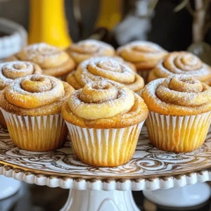 To make these tasty muffins, gather the following ingredients: - 2 cups all-purpose flour - 1/2 cup granulated sugar - 1 tablespoon baking powder - 1/2 teaspoon salt - 1/2 teaspoon ground cinnamon - 1/2 cup unsalted butter, melted - 1 cup milk - 2 large eggs - 1 teaspoon vanilla extract - 1/2 cup brown sugar, packed - 1 tablespoon ground cinnamon (for swirl) - 1/4 cup powdered sugar (for icing) - 2 tablespoons milk (for icing) Each ingredient plays a key role in the recipe. For flour, you can use whole wheat flour for a healthier option. If you need a dairy-free choice, almond milk works well instead of regular milk. You may swap granulated sugar with coconut sugar for a different sweetness. If you follow a gluten-free diet, use a gluten-free flour blend. To make this recipe vegan, replace eggs with flax eggs and use plant-based milk and butter. These swaps allow you to enjoy cinnamon roll muffins while sticking to your dietary needs. To start, gather your ingredients for the Easy Cinnamon Roll Muffins. Preheat your oven to 375°F (190°C). Line a muffin tin with paper liners or grease it to prevent sticking. In a large bowl, whisk together 2 cups of all-purpose flour, 1/2 cup of granulated sugar, 1 tablespoon of baking powder, 1/2 teaspoon of salt, and 1/2 teaspoon of ground cinnamon. Mix well until everything is combined. In another bowl, mix 1/2 cup of melted unsalted butter, 1 cup of milk, 2 large eggs, and 1 teaspoon of vanilla extract until smooth. Pour the wet mixture into the dry ingredients. Stir gently until just combined; the batter should remain slightly lumpy. Avoid overmixing, as that can make your muffins tough. Now, fill each muffin cup about halfway with the batter. This gives room for the muffins to rise. Next, sprinkle a generous teaspoon of the cinnamon-brown sugar mixture on top of each muffin. Add more batter until each cup is about 3/4 full. Make sure to finish with the remaining cinnamon-brown sugar mixture on top. Bake the muffins for 18-20 minutes. Check doneness by inserting a toothpick into the center; it should come out clean. While the muffins bake, prepare the cinnamon swirl. In a small bowl, mix 1/2 cup of packed brown sugar with 1 tablespoon of ground cinnamon. This mixture gives the muffins a sweet and spicy flavor. For the icing, combine 1/4 cup of powdered sugar with 2 tablespoons of milk until smooth. Once the muffins cool slightly in the tin, drizzle the icing over them. This adds a sweet touch to your treat. You can find the full recipe at the end of this article. Enjoy your delicious muffins! For fluffy muffins, use fresh baking powder. Old baking powder can make muffins flat. Always measure flour correctly. Too much flour can lead to dry muffins. Spoon flour into your measuring cup and level it off with a knife. Mixing the batter should be gentle. Stir until just combined, and leave lumps. A common mistake is overmixing the batter. This makes muffins tough instead of fluffy. Don’t skip the cinnamon swirl; it adds great flavor. Also, ensure your oven is at the right temperature. An oven thermometer can help check this. Lastly, let muffins cool in the pan for a few minutes before moving them. This helps them stay moist. You can boost flavor with fun add-ins. Try adding chocolate chips or nuts to the batter. For a twist, mix in dried fruit like raisins or cranberries. You can also use different spices, like nutmeg or cardamom, for added warmth. If you love a sweeter touch, drizzle honey or maple syrup on top. These add-ins make your Easy Cinnamon Roll Muffins even more special. For the complete recipe, check the [Full Recipe]. {{image_2}} You can change the flavor of your muffins easily. Try adding a splash of almond extract for a nutty twist. You can also swap out the cinnamon for pumpkin spice. This gives a warm, fall vibe to your muffins. For a chocolatey treat, add cocoa powder to the batter. You can fold in chocolate chips for an extra sweet bite. Making these muffins gluten-free is simple. Use a gluten-free flour blend instead of all-purpose flour. Make sure to check the packaging for the right measurements. You may need to add a little extra baking powder. This helps the muffins rise well and stay fluffy. Your friends won’t even taste the difference! Fruits and nuts add great texture and flavor. You can mix in chopped apples or mashed bananas for natural sweetness. Blueberries or raspberries work well too! If you love nuts, throw in some chopped walnuts or pecans. This gives a nice crunch. Just remember to adjust the sugar if you add sweet fruits. For the full recipe, check the above list of ingredients. Enjoy your baking! To keep your cinnamon roll muffins fresh, store them in an airtight container. Layer parchment paper between the muffins to prevent them from sticking together. They stay good for about 2 to 3 days at room temperature. If you want to keep them longer, refrigeration helps, but it can dry them out. Freezing is a great way to save muffins for later. First, let them cool completely. Wrap each muffin tightly in plastic wrap or foil. Then, place them in a freezer-safe bag. They can last up to 3 months in the freezer. When you're ready to eat, just take out a muffin and let it thaw at room temperature. To reheat frozen or refrigerated muffins, use your oven or microwave. For the oven, preheat it to 350°F (175°C). Place the muffins on a baking sheet and warm them for about 10 minutes. For the microwave, heat each muffin for about 15 to 20 seconds. This will make them soft and warm again, just like fresh! Easy Cinnamon Roll Muffins stay fresh for about three days at room temperature. Keep them in an airtight container. If you want them to last longer, you can refrigerate them. They will stay good for up to a week in the fridge. Just be sure to let them cool completely before storing. Yes, you can make these muffins ahead of time! You can bake them a day before you need them. Just store them in an airtight container. If you want to prep further, you can mix the dry and wet ingredients separately. Combine them just before you bake for the best texture. Dense muffins often come from overmixing the batter. When you mix too much, you develop gluten, making the muffins tough. Make sure to stir until just combined. Also, check your baking powder. If it’s old or expired, it may not rise well, leading to density. Always use fresh ingredients for the best results. These Easy Cinnamon Roll Muffins combine simple ingredients with easy steps. You learned about key measurements, special dietary needs, and ways to enhance flavor. I shared tips for fluffy muffins and mistakes to avoid. You also explored fun flavor variations and how to store muffins for later. Enjoy your baking, and don't hesitate to try new ingredients and techniques. Delicious cinnamon roll muffins await you!