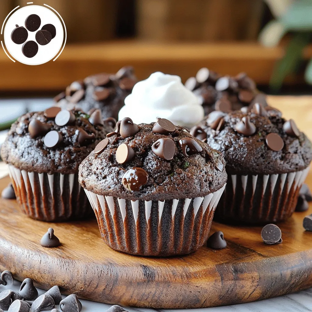Healthy Double Chocolate Zucchini Muffins Delight