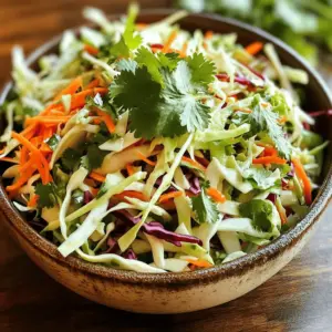 - 4 cups green cabbage, finely shredded - 1 cup red cabbage, finely shredded - 1 large carrot, grated - 1/2 red bell pepper, thinly sliced - 1/4 cup fresh cilantro, chopped - 2 tablespoons lime juice - 1 tablespoon olive oil - 1 teaspoon honey (or agave syrup) - 1/2 teaspoon cumin - Salt and pepper to taste Gather these fresh ingredients. The crispness of the cabbage and the brightness of the lime juice create a perfect balance. I love how the colors pop in this slaw. The green and red cabbages add crunch and sweetness. The grated carrot brings a nice orange hue and a bit of earthiness. The cilantro adds an herbaceous kick that rounds out the flavors. For the dressing, lime juice is the star. It brightens each bite. Olive oil adds a smooth texture, while honey gives a hint of sweetness. Cumin adds warmth and depth, making each mouthful exciting. This slaw is not just pretty; it’s tasty too! You can serve it as a side dish or on top of tacos. It pairs well with many meals. For the full recipe, check out the Zesty Cilantro Lime Slaw. - In a large mixing bowl, combine shredded green cabbage, red cabbage, grated carrot, and sliced red bell pepper. This mix gives a great crunch and flavor. - In a separate bowl, whisk together lime juice, olive oil, honey, cumin, salt, and pepper. This dressing adds zesty brightness to the slaw. - Pour the dressing over the cabbage mixture. Add chopped cilantro for a fresh burst of flavor. - Toss everything together gently. Make sure the vegetables are well coated in the dressing. - Allow the slaw to sit for 10-15 minutes. This helps the flavors meld and develop. - Serve chilled or at room temperature. It pairs well with tacos or as a refreshing side dish. For the full recipe, check out the details above. - Freshness of produce: Always pick fresh vegetables. Look for bright colors and crisp textures. Fresh green and red cabbage make a huge difference in taste. You want your slaw to be vibrant and crunchy. - Opting for organic ingredients: Whenever possible, choose organic options. They are free from harmful pesticides. Organic veggies also often taste better and are more nutritious. Supporting local farms is a great bonus! - Adding crunch with nuts or seeds: For an extra crunch, try adding nuts or seeds. Toasted pumpkin seeds or slivered almonds work well. They give your slaw a nice texture and boost the flavor. - Adjusting sweetness with honey/agave: You can tweak the sweetness to your liking. A teaspoon of honey or agave syrup can balance the tart lime juice. Just mix it well into your dressing for a smooth flavor. - How to toss slaw without bruising vegetables: When you mix your slaw, be gentle. Use a large spoon to fold the veggies rather than stirring hard. This keeps your cabbage crisp and prevents it from wilting. - Serving suggestions for tacos and as a side dish: Cilantro lime slaw shines as a topping for tacos. It adds freshness and zest to every bite. You can also serve it as a side dish with grilled meats or fish. Enjoy the bright flavors any time! For a detailed preparation method, check out the Full Recipe. {{image_2}} You can use different types of cabbage in your slaw. Green cabbage is crunchy and mild. Napa cabbage is softer and sweeter. Mixing the two can add nice textures. Adding purple cabbage gives your slaw a pop of color. It also brings extra nutrients. Feel free to add other veggies to your slaw. Radishes bring a nice crunch and spice. Cucumbers add freshness and coolness. For a creamy twist, try adding avocado. It makes the slaw rich and smooth. These additions make your slaw even more exciting. You can change the flavors of your slaw easily. For a spicy kick, add jalapeños to the mix. They give a great heat that pairs well with lime. If you prefer sweet, try adding chunks of mango. The sweetness of mango balances the tangy lime. Each variation makes your slaw unique and delicious. You can find the full recipe at the beginning of the article. To keep your cilantro lime slaw fresh, store it in airtight containers. Glass or plastic containers work well. They help block air and moisture. This way, your slaw stays crisp longer. To preserve freshness, place a paper towel in the container. This absorbs extra moisture. It prevents sogginess. Always store your slaw in the fridge. Cilantro lime slaw lasts about 3 to 5 days in the refrigerator. After this time, the texture changes. You may notice the veggies look wilted. They might also lose their bright color. Signs that the slaw has gone bad include a sour smell or slimy texture. If you see any mold, throw it away. Trust your senses; they guide you well. You can get creative with leftover slaw. Mix it into tacos for extra crunch. It also works great in sandwiches. Just layer it on your favorite bread. You can add slaw to salads as a topping. It boosts flavor and adds color. You can even use it as a garnish for grilled meats. These ideas help avoid waste while enjoying delicious meals. For the complete recipe, check out the Full Recipe. Yes, you can make Cilantro Lime Slaw ahead of time. I recommend making it 1 to 2 hours before you serve it. This gives the flavors time to blend well. However, if you make it too early, the cabbage may lose its crunch. Keep it in the fridge until you are ready to serve. If you want a substitute for honey, try maple syrup or agave syrup. Both options add sweetness without changing the flavor much. They work well in the dressing. You can use the same amount as the honey called for in the recipe. Yes, Cilantro Lime Slaw is gluten-free. All the ingredients in this slaw are safe for a gluten-free diet. Just make sure to check any packaged ingredients, like the olive oil or spices, to confirm they are gluten-free. Enjoy this slaw without worry! Cilantro lime slaw is fresh and easy to make. You learned about its main ingredients, dressing, and preparation steps. Choosing fresh produce and adding nuts or seeds can boost texture and flavor. You can also mix in different veggies for a twist. Store it right to keep it fresh. With this recipe, you can enjoy a tasty side dish that brightens any meal. Try it with tacos or in salads for added crunch and flavor. Your slaw will impress everyone at the table. Enjoy making and sharing this slaw!