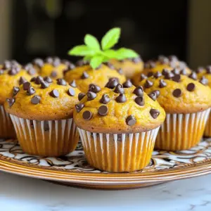 - 1 cup canned pumpkin puree - 1 cup chocolate chip cookie mix - 1 cup mini chocolate chips These three ingredients create a moist and delightful muffin. First, the canned pumpkin puree adds rich flavor and moisture. It also gives the muffins a lovely orange hue. Next, the chocolate chip cookie mix adds sweetness and texture. Lastly, the mini chocolate chips bring bursts of chocolate in every bite. - Nuts or seeds (e.g., walnuts, pecans) - Spices (e.g., cinnamon, nutmeg) Feel free to customize your muffins. Nuts or seeds add crunch and healthy fats. Spices like cinnamon or nutmeg enhance the warm flavors of pumpkin. You can mix in a teaspoon or two of your favorite spice for added depth. - Muffin tin - Mixing bowl - Measuring cups Having the right tools makes baking easier. A muffin tin helps shape the muffins perfectly. A mixing bowl is essential for combining the ingredients. Measuring cups ensure you use the right amount of each ingredient for tasty results. For the full recipe, check out the detailed instructions on how to make these tasty muffins. - Preheat oven to 350°F (175°C). - Prepare the muffin tin by lining it with paper liners or greasing it with cooking spray. - In a large bowl, mix the canned pumpkin puree and chocolate chip cookie mix until smooth. - The mixture will be thick and slightly sticky. - Now, gently fold in the mini chocolate chips. Make sure they are well mixed in. - Fill each muffin cup about 2/3 full with the batter. - This leaves room for the muffins to rise. - Bake in the preheated oven for 18-20 minutes. - To check doneness, insert a toothpick into the center of a muffin. If it comes out clean, they are done. - Let the muffins cool in the tin for about 5 minutes. - After that, transfer them to a wire rack to cool completely. For the full recipe, check the section above. Enjoy your baking! To get the right texture for your muffins, you may need to adjust the mix. If the batter seems too thick, add a bit more pumpkin puree. If it feels too runny, mix in a little extra cookie mix. This balance helps achieve that perfect muffin consistency. When adding chocolate chips, fold them in gently. This ensures they spread evenly throughout the batter, giving every bite a sweet surprise. Start checking your muffins for doneness around 18 minutes. Insert a toothpick into the center of a muffin. If it comes out clean, your muffins are done. Keep an eye on them to avoid overbaking. Overbaked muffins can turn dry, and that’s not what we want! If they bake too long, they lose their soft, moist texture. Presentation adds to the fun of enjoying your muffins. Arrange them on a colorful platter to make them pop. For a lovely touch, sprinkle a few mini chocolate chips on top before serving. A small mint sprig adds a nice splash of green, making your muffins look even more inviting. This small detail can impress your guests and make your table look great! {{image_2}} For those with special diets, I have great news. You can make these muffins gluten-free quite easily. Simply use a gluten-free chocolate chip cookie mix instead of the regular one. This small swap keeps the taste and texture just as good. If you want vegan muffins, you can also adjust the recipe. Choose a plant-based cookie mix. This way, you skip eggs and dairy while still enjoying that rich flavor. You won't miss any taste, I promise! Want to switch things up? Try adding different flavored chips. White chocolate or peanut butter chips can add a tasty twist. Each option gives a new flavor that pairs well with pumpkin. You can also infuse the batter with extracts. A splash of vanilla or almond extract can brighten the taste. Just a little goes a long way. Don't hesitate to experiment! I love adding festive spices for the holidays. A pinch of cinnamon or nutmeg can make your muffins feel like a warm hug. These spices add warmth and cheer, perfect for any celebration. If you're hosting a party, mini muffins are a fun choice. They are cute and easy to share. Just adjust the baking time to 10-12 minutes. Everyone loves these small bites! For the full recipe, check out [Full Recipe]. These muffins taste best fresh. At room temperature, they last about 2 to 3 days. To keep them fresh, store them in an airtight container. You can also wrap them in plastic wrap. This keeps moisture in and prevents them from drying out. If you want to save some for later, freezing works great. Place the muffins in a freezer-safe bag. Make sure to remove as much air as possible. They can last up to 3 months in the freezer. When you're ready to eat, simply take out a muffin. Let it thaw in the fridge overnight. You can also warm it in the microwave for about 15 seconds. To check if your muffins are still good, look for mold or an off smell. If they feel very dry or hard, it’s best to toss them. Always use a clean, dry container for storage. A glass or plastic container with a tight lid works well. This keeps air out and helps your muffins stay fresh longer. Yes, you can make these muffins dairy-free. Look for a dairy-free chocolate chip cookie mix. Brands like Bob’s Red Mill offer great options. You can also use dairy-free chocolate chips. This way, you enjoy the same tasty muffins without dairy. These muffins pair well with many drinks. A warm cup of coffee complements their sweet taste. You can also serve them with tea for a cozy treat. Spread some cream cheese on top for a creamy twist. Each of these options will enhance your muffin experience. The recipe yields 12 muffins. Each muffin is a perfect portion. They are great for breakfast or a snack. You can even share them with friends! Enjoy these tasty treats anytime. Find the full recipe to get started. In this article, we explored a simple recipe for chocolate chip pumpkin muffins. We covered the main ingredients, optional add-ins, and how to prep and bake the muffins. I shared tips for perfecting texture and presentation, plus variations and storage ideas. These muffins are perfect for all seasons and easy to adapt. Enjoy your baking adventure! You're sure to impress with these tasty treats.