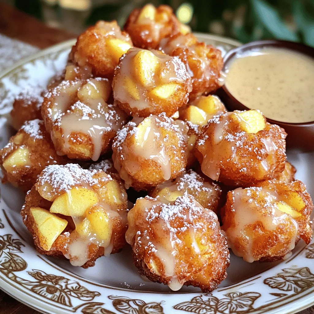 Cinnamon Glazed Apple Fritter Bites Irresistible Treat